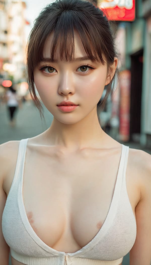 Tags: 21872187, SDXL
{"3": {"inputs": {"seed": 345273835504745, "steps": 32, "cfg": 6.97, "sampler_name": "dpmpp_2m", "scheduler": "karras", "denoise": 1.0, "model": ["27", 0], "positive": ["6", 0], "negative": ["7", 0], "latent_image": ["5", 0]}, "class_type": "KSampler"}, "4": {"inputs": {"ckpt_name": "juggernautxl.safetensors"}, "class_type": "CheckpointLoaderSimple"}, "5": {"inputs": {"width": 768, "height": 1344, "batch_size": 1}, "class_type": "EmptyLatentImage"}, "6": {"inputs": {"text": "20 year old girl, (ukrainian:1.03), (russian:0.99), (korean:1.08), (slim:1.00), (cute:1.13), (detailed face:1.05), (seductive facial expression:1.11), (seductive pose:1.14), (idol:0.99), (sexy lips:1.06), (beautiful eyes:1.09), (pale skin:1.12), (temptress:1.06), (eyelashes:1.04), (blush:1.05), (in a seductive pose:1.05), (large perky breasts:0.99), (cleavage:1.05), (thigh gap:1.03), (white tanktop:1.05), busy street, (film:1.04), (skin fuzz:1.06), (RAW:1.00), (portra:1.04), (candid cinema:1.01), (natural looking skin:1.03), (soft lighting:1.09), (textured skin:1.07), (detailed skin:1.08)", "clip": ["27", 1]}, "class_type": "CLIPTextEncode"}, "7": {"inputs": {"text": "(twisted:1.05), (bad hands:1.08), (watermark:1.06), (open mouth:1.12), (low resolution:1.06), (worst quality:1.11), (distorted:1.07)", "clip": ["27", 1]}, "class_type": "CLIPTextEncode"}, "8": {"inputs": {"samples": ["3", 0], "vae": ["4", 2]}, "class_type": "VAEDecode"}, "25": {"inputs": {"lora_name": "nudify_xl.safetensors", "strength_model": 0.08, "strength_clip": 0.03, "model": ["4", 0], "clip": ["4", 1]}, "class_type": "LoraLoader"}, "26": {"inputs": {"lora_name": "shirtlift_SDXL_v2.safetensors", "strength_model": 0.16, "strength_clip": 0.04, "model": ["25", 0], "clip": ["25", 1]}, "class_type": "LoraLoader"}, "27": {"inputs": {"lora_name": "PerfectEyesXL.safetensors", "strength_model": 0.11, "strength_clip": 0.12, "model": ["26", 0], "clip": ["26", 1]}, "class_type": "LoraLoader"}, "30": {"inputs": {"model_name": "4x_NMKD-Superscale-SP_178000_G.pth"}, "class_type": "UpscaleModelLoader"}, "31": {"inputs": {"upscale_model": ["30", 0], "image": ["8", 0]}, "class_type": "ImageUpscaleWithModel"}, "32": {"inputs": {"upscale_method": "lanczos", "scale_by": 0.5, "image": ["31", 0]}, "class_type": "ImageScaleBy"}, "33": {"inputs": {"pixels": ["32", 0], "vae": ["4", 2]}, "class_type": "VAEEncode"}, "34": {"inputs": {"seed": 345273835504745, "steps": 32, "cfg": 6.97, "sampler_name": "dpmpp_2m", "scheduler": "karras", "denoise": 0.3, "model": ["27", 0], "positive": ["6", 0], "negative": ["7", 0], "latent_image": ["33", 0]}, "class_type": "KSampler"}, "36": {"inputs": {"samples": ["34", 0], "vae": ["4", 2]}, "class_type": "VAEDecode"}, "39": {"inputs": {"filename_prefix": "comfyapi-1711969880305", "images": ["36", 0]}, "class_type": "SaveImage"}}