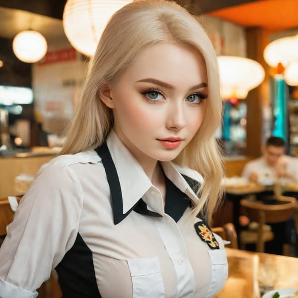 Tags: 21872187, SDXL
{"3": {"inputs": {"seed": 189394293764229, "steps": 64, "cfg": 5.94, "sampler_name": "dpmpp_2m", "scheduler": "karras", "denoise": 1.0, "model": ["27", 0], "positive": ["6", 0], "negative": ["7", 0], "latent_image": ["5", 0]}, "class_type": "KSampler"}, "4": {"inputs": {"ckpt_name": "juggernautxl.safetensors"}, "class_type": "CheckpointLoaderSimple"}, "5": {"inputs": {"width": 1024, "height": 1024, "batch_size": 1}, "class_type": "EmptyLatentImage"}, "6": {"inputs": {"text": "25 year old girl, (russian:1.09), (irish:1.06), (idol:0.99), (seductive facial expression:1.09), (pale skin:1.03), (seductive pose:0.97), (temptress:1.12), (beautiful eyes:1.12), (sexy lips:1.05), (eyelashes:1.00), (slim:1.12), (detailed face:1.05), (cute:1.13), (double eyelids:0.95), (blush:1.06), (on all fours:1.02), (spreading ass cheeks:0.98), (from behind:1.01), (backboob:0.96), (a waitress in uniform:1.08) working at a restaurant, (skin fuzz:1.03), (soft lighting:1.01), (natural looking skin:1.06), (candid cinema:1.09), (detailed skin:1.08), (portra:1.07), (RAW:1.03), (film:1.00), (textured skin:1.05)", "clip": ["27", 1]}, "class_type": "CLIPTextEncode"}, "7": {"inputs": {"text": "(watermark:1.07), (low resolution:1.13), (bad hands:1.10), (worst quality:1.08), (twisted:1.06), (open mouth:1.11), (distorted:1.14)", "clip": ["27", 1]}, "class_type": "CLIPTextEncode"}, "8": {"inputs": {"samples": ["3", 0], "vae": ["4", 2]}, "class_type": "VAEDecode"}, "25": {"inputs": {"lora_name": "nudify_xl.safetensors", "strength_model": 0.09, "strength_clip": 0.28, "model": ["4", 0], "clip": ["4", 1]}, "class_type": "LoraLoader"}, "26": {"inputs": {"lora_name": "shirtlift_SDXL_v2.safetensors", "strength_model": 0.01, "strength_clip": 0.03, "model": ["25", 0], "clip": ["25", 1]}, "class_type": "LoraLoader"}, "27": {"inputs": {"lora_name": "PerfectEyesXL.safetensors", "strength_model": 0.19, "strength_clip": 0.08, "model": ["26", 0], "clip": ["26", 1]}, "class_type": "LoraLoader"}, "30": {"inputs": {"model_name": "4x_NMKD-Superscale-SP_178000_G.pth"}, "class_type": "UpscaleModelLoader"}, "31": {"inputs": {"upscale_model": ["30", 0], "image": ["8", 0]}, "class_type": "ImageUpscaleWithModel"}, "32": {"inputs": {"upscale_method": "lanczos", "scale_by": 0.5, "image": ["31", 0]}, "class_type": "ImageScaleBy"}, "33": {"inputs": {"pixels": ["32", 0], "vae": ["4", 2]}, "class_type": "VAEEncode"}, "34": {"inputs": {"seed": 189394293764229, "steps": 64, "cfg": 5.94, "sampler_name": "dpmpp_2m", "scheduler": "karras", "denoise": 0.3, "model": ["27", 0], "positive": ["6", 0], "negative": ["7", 0], "latent_image": ["33", 0]}, "class_type": "KSampler"}, "36": {"inputs": {"samples": ["34", 0], "vae": ["4", 2]}, "class_type": "VAEDecode"}, "39": {"inputs": {"filename_prefix": "comfyapi-1731162580083", "images": ["36", 0]}, "class_type": "SaveImage"}}