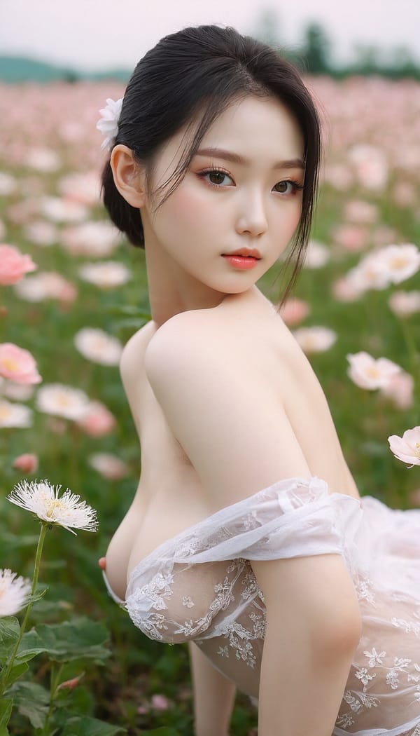 Tags: 21872187, SDXL
{"3": {"inputs": {"seed": 297537984225137, "steps": 64, "cfg": 5.9, "sampler_name": "dpmpp_2m", "scheduler": "karras", "denoise": 1.0, "model": ["27", 0], "positive": ["6", 0], "negative": ["7", 0], "latent_image": ["5", 0]}, "class_type": "KSampler"}, "4": {"inputs": {"ckpt_name": "juggernautxl.safetensors"}, "class_type": "CheckpointLoaderSimple"}, "5": {"inputs": {"width": 768, "height": 1344, "batch_size": 1}, "class_type": "EmptyLatentImage"}, "6": {"inputs": {"text": "20 year old girl, (russian:0.98), (korean:1.13), (temptress:1.06), (eyelashes:0.98), (blush:0.96), (pale skin:1.11), (detailed face:1.13), (beautiful eyes:0.97), (seductive facial expression:1.10), (sexy lips:1.09), (cute:1.14), (double eyelids:1.01), (seductive pose:1.10), (slim:0.98), (on all fours:0.96), (spreading ass cheeks:1.04), (from behind:1.11), (backboob:1.07), wearing (translucent clothes:1.02) on a flower field, (natural looking skin:1.05), (film:1.01), (skin fuzz:1.08), (portra:1.02), (candid cinema:1.04), (textured skin:1.07), (detailed skin:1.02), (soft lighting:1.05), (RAW:1.05)", "clip": ["27", 1]}, "class_type": "CLIPTextEncode"}, "7": {"inputs": {"text": "(watermark:1.07), (worst quality:1.06), (bad hands:1.10), (distorted:1.14), (twisted:1.05), (low resolution:1.06), (open mouth:1.09)", "clip": ["27", 1]}, "class_type": "CLIPTextEncode"}, "8": {"inputs": {"samples": ["3", 0], "vae": ["4", 2]}, "class_type": "VAEDecode"}, "25": {"inputs": {"lora_name": "nudify_xl.safetensors", "strength_model": 0.31, "strength_clip": 0.21, "model": ["4", 0], "clip": ["4", 1]}, "class_type": "LoraLoader"}, "26": {"inputs": {"lora_name": "shirtlift_SDXL_v2.safetensors", "strength_model": 0.06, "strength_clip": 0.04, "model": ["25", 0], "clip": ["25", 1]}, "class_type": "LoraLoader"}, "27": {"inputs": {"lora_name": "PerfectEyesXL.safetensors", "strength_model": 0.13, "strength_clip": 0.19, "model": ["26", 0], "clip": ["26", 1]}, "class_type": "LoraLoader"}, "30": {"inputs": {"model_name": "4x_NMKD-Superscale-SP_178000_G.pth"}, "class_type": "UpscaleModelLoader"}, "31": {"inputs": {"upscale_model": ["30", 0], "image": ["8", 0]}, "class_type": "ImageUpscaleWithModel"}, "32": {"inputs": {"upscale_method": "lanczos", "scale_by": 0.5, "image": ["31", 0]}, "class_type": "ImageScaleBy"}, "33": {"inputs": {"pixels": ["32", 0], "vae": ["4", 2]}, "class_type": "VAEEncode"}, "34": {"inputs": {"seed": 297537984225137, "steps": 64, "cfg": 5.9, "sampler_name": "dpmpp_2m", "scheduler": "karras", "denoise": 0.3, "model": ["27", 0], "positive": ["6", 0], "negative": ["7", 0], "latent_image": ["33", 0]}, "class_type": "KSampler"}, "36": {"inputs": {"samples": ["34", 0], "vae": ["4", 2]}, "class_type": "VAEDecode"}, "39": {"inputs": {"filename_prefix": "comfyapi-1713463506097", "images": ["36", 0]}, "class_type": "SaveImage"}}