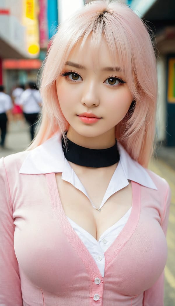 Tags: 21872187, SDXL
{"3": {"inputs": {"seed": 352571704222007, "steps": 32, "cfg": 7.42, "sampler_name": "dpmpp_2m", "scheduler": "karras", "denoise": 1.0, "model": ["27", 0], "positive": ["6", 0], "negative": ["7", 0], "latent_image": ["5", 0]}, "class_type": "KSampler"}, "4": {"inputs": {"ckpt_name": "juggernautxl.safetensors"}, "class_type": "CheckpointLoaderSimple"}, "5": {"inputs": {"width": 768, "height": 1344, "batch_size": 1}, "class_type": "EmptyLatentImage"}, "6": {"inputs": {"text": "26 year old girl, (sexy lips:0.99), (temptress:1.02), (blush:1.10), (beautiful eyes:1.13), (seductive pose:1.10), (eyelashes:1.04), (double eyelids:1.13), (seductive facial expression:1.01), (slim:1.14), (cute:1.05), (detailed face:1.14), (pale skin:1.05), (idol:1.00), (in a seductive pose:1.11), (large perky breasts:1.02), (cleavage:1.12), (thigh gap:1.10), (school uniform:1.05), choker, busy street, (portra:1.03), (natural looking skin:1.05), (soft lighting:1.03), (candid cinema:1.00), (RAW:1.01), (textured skin:1.08), (film:1.09), (skin fuzz:1.06), (detailed skin:1.08)", "clip": ["27", 1]}, "class_type": "CLIPTextEncode"}, "7": {"inputs": {"text": "(open mouth:1.14), (watermark:1.10), (twisted:1.13), (bad hands:1.11), (low resolution:1.07), (worst quality:1.11), (distorted:1.11)", "clip": ["27", 1]}, "class_type": "CLIPTextEncode"}, "8": {"inputs": {"samples": ["3", 0], "vae": ["4", 2]}, "class_type": "VAEDecode"}, "25": {"inputs": {"lora_name": "nudify_xl.safetensors", "strength_model": 0.32, "strength_clip": 0.08, "model": ["4", 0], "clip": ["4", 1]}, "class_type": "LoraLoader"}, "26": {"inputs": {"lora_name": "shirtlift_SDXL_v2.safetensors", "strength_model": 0.02, "strength_clip": 0.16, "model": ["25", 0], "clip": ["25", 1]}, "class_type": "LoraLoader"}, "27": {"inputs": {"lora_name": "PerfectEyesXL.safetensors", "strength_model": 0.18, "strength_clip": 0.14, "model": ["26", 0], "clip": ["26", 1]}, "class_type": "LoraLoader"}, "30": {"inputs": {"model_name": "4x_NMKD-Superscale-SP_178000_G.pth"}, "class_type": "UpscaleModelLoader"}, "31": {"inputs": {"upscale_model": ["30", 0], "image": ["8", 0]}, "class_type": "ImageUpscaleWithModel"}, "32": {"inputs": {"upscale_method": "lanczos", "scale_by": 0.5, "image": ["31", 0]}, "class_type": "ImageScaleBy"}, "33": {"inputs": {"pixels": ["32", 0], "vae": ["4", 2]}, "class_type": "VAEEncode"}, "34": {"inputs": {"seed": 352571704222007, "steps": 32, "cfg": 7.42, "sampler_name": "dpmpp_2m", "scheduler": "karras", "denoise": 0.3, "model": ["27", 0], "positive": ["6", 0], "negative": ["7", 0], "latent_image": ["33", 0]}, "class_type": "KSampler"}, "36": {"inputs": {"samples": ["34", 0], "vae": ["4", 2]}, "class_type": "VAEDecode"}, "39": {"inputs": {"filename_prefix": "comfyapi-1713999946806", "images": ["36", 0]}, "class_type": "SaveImage"}}