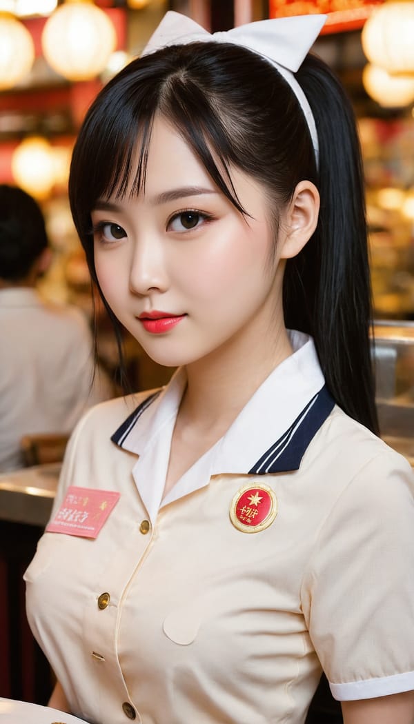 Tags: 21872187, SDXL
{"3": {"inputs": {"seed": 253808646096523, "steps": 32, "cfg": 6.74, "sampler_name": "dpmpp_2m", "scheduler": "karras", "denoise": 1.0, "model": ["27", 0], "positive": ["6", 0], "negative": ["7", 0], "latent_image": ["5", 0]}, "class_type": "KSampler"}, "4": {"inputs": {"ckpt_name": "juggernautXL_v8Rundiffusion.safetensors"}, "class_type": "CheckpointLoaderSimple"}, "5": {"inputs": {"width": 768, "height": 1344, "batch_size": 1}, "class_type": "EmptyLatentImage"}, "6": {"inputs": {"text": "24 year old girl, (chinese:1.06), (beautiful eyes:0.95), (blush:0.95), (idol:1.03), (detailed face:0.97), (cute:0.96), (eyelashes:0.96), (sexy lips:1.08), (seductive pose:1.12), (temptress:1.02), (slim:1.03), (double eyelids:1.00), (seductive facial expression:1.13), (pale skin:0.98), (perky ass:1.11), (exposed ass:1.09), (looking back:1.03), (sexy ass:1.12), (thigh gap:1.04), (a waitress in uniform:1.13) working at a restaurant, (RAW:1.03), (soft lighting:1.06), (film:1.04), (portra:1.03), (candid cinema:1.05), (natural looking skin:1.07), (skin fuzz:1.09), (detailed skin:1.00), (textured skin:1.08)", "clip": ["27", 1]}, "class_type": "CLIPTextEncode"}, "7": {"inputs": {"text": "(worst quality:1.14), (twisted:1.14), (open mouth:1.10), (watermark:1.08), (low resolution:1.08), (distorted:1.14), (bad hands:1.10)", "clip": ["27", 1]}, "class_type": "CLIPTextEncode"}, "8": {"inputs": {"samples": ["3", 0], "vae": ["4", 2]}, "class_type": "VAEDecode"}, "25": {"inputs": {"lora_name": "nudify_xl.safetensors", "strength_model": 0.39, "strength_clip": 0.39, "model": ["4", 0], "clip": ["4", 1]}, "class_type": "LoraLoader"}, "26": {"inputs": {"lora_name": "shirtlift_SDXL_v2.safetensors", "strength_model": 0.13, "strength_clip": 0.1, "model": ["25", 0], "clip": ["25", 1]}, "class_type": "LoraLoader"}, "27": {"inputs": {"lora_name": "PerfectEyesXL.safetensors", "strength_model": 0.09, "strength_clip": 0.12, "model": ["26", 0], "clip": ["26", 1]}, "class_type": "LoraLoader"}, "30": {"inputs": {"model_name": "4x_NMKD-Superscale-SP_178000_G.pth"}, "class_type": "UpscaleModelLoader"}, "31": {"inputs": {"upscale_model": ["30", 0], "image": ["8", 0]}, "class_type": "ImageUpscaleWithModel"}, "32": {"inputs": {"upscale_method": "lanczos", "scale_by": 0.5, "image": ["31", 0]}, "class_type": "ImageScaleBy"}, "33": {"inputs": {"pixels": ["32", 0], "vae": ["4", 2]}, "class_type": "VAEEncode"}, "34": {"inputs": {"seed": 253808646096523, "steps": 32, "cfg": 6.74, "sampler_name": "dpmpp_2m", "scheduler": "karras", "denoise": 0.3, "model": ["27", 0], "positive": ["6", 0], "negative": ["7", 0], "latent_image": ["33", 0]}, "class_type": "KSampler"}, "36": {"inputs": {"samples": ["34", 0], "vae": ["4", 2]}, "class_type": "VAEDecode"}, "39": {"inputs": {"filename_prefix": "comfyapi-1707427095026", "images": ["36", 0]}, "class_type": "SaveImage"}}