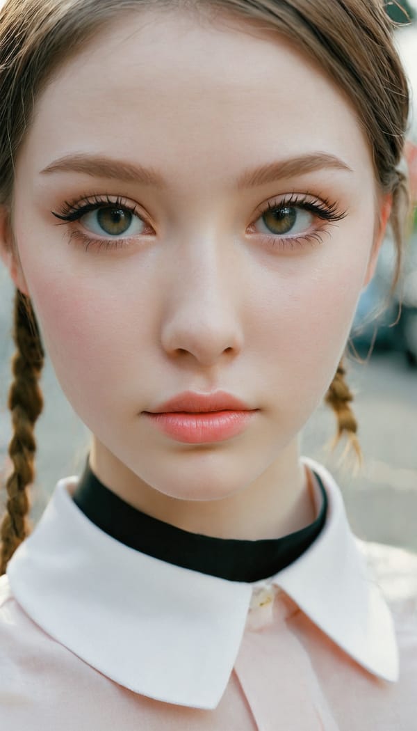 Tags: 21872187, SDXL
{"3": {"inputs": {"seed": 768458660189397, "steps": 32, "cfg": 6.12, "sampler_name": "dpmpp_2m", "scheduler": "karras", "denoise": 1.0, "model": ["27", 0], "positive": ["6", 0], "negative": ["7", 0], "latent_image": ["5", 0]}, "class_type": "KSampler"}, "4": {"inputs": {"ckpt_name": "juggernautxl.safetensors"}, "class_type": "CheckpointLoaderSimple"}, "5": {"inputs": {"width": 768, "height": 1344, "batch_size": 1}, "class_type": "EmptyLatentImage"}, "6": {"inputs": {"text": "24 year old girl, (slim:1.03), (seductive facial expression:1.09), (beautiful eyes:0.97), (temptress:1.14), (cute:1.14), (idol:1.09), (pale skin:1.05), (detailed face:1.13), (double eyelids:0.99), (sexy lips:1.11), (seductive pose:1.14), (blush:1.00), (eyelashes:1.04), (on all fours:0.97), (spreading ass cheeks:1.00), (from behind:1.05), (backboob:1.11), (school uniform:1.04), choker, busy street, (RAW:1.09), (textured skin:1.08), (candid cinema:1.01), (skin fuzz:1.05), (detailed skin:1.05), (soft lighting:1.01), (portra:1.00), (natural looking skin:1.02), (film:1.05)", "clip": ["27", 1]}, "class_type": "CLIPTextEncode"}, "7": {"inputs": {"text": "(bad hands:1.14), (worst quality:1.12), (distorted:1.14), (open mouth:1.14), (low resolution:1.11), (watermark:1.10), (twisted:1.08)", "clip": ["27", 1]}, "class_type": "CLIPTextEncode"}, "8": {"inputs": {"samples": ["3", 0], "vae": ["4", 2]}, "class_type": "VAEDecode"}, "25": {"inputs": {"lora_name": "nudify_xl.safetensors", "strength_model": 0.18, "strength_clip": 0.15, "model": ["4", 0], "clip": ["4", 1]}, "class_type": "LoraLoader"}, "26": {"inputs": {"lora_name": "shirtlift_SDXL_v2.safetensors", "strength_model": 0.12, "strength_clip": 0.17, "model": ["25", 0], "clip": ["25", 1]}, "class_type": "LoraLoader"}, "27": {"inputs": {"lora_name": "PerfectEyesXL.safetensors", "strength_model": 0.12, "strength_clip": 0.11, "model": ["26", 0], "clip": ["26", 1]}, "class_type": "LoraLoader"}, "30": {"inputs": {"model_name": "4x_NMKD-Superscale-SP_178000_G.pth"}, "class_type": "UpscaleModelLoader"}, "31": {"inputs": {"upscale_model": ["30", 0], "image": ["8", 0]}, "class_type": "ImageUpscaleWithModel"}, "32": {"inputs": {"upscale_method": "lanczos", "scale_by": 0.5, "image": ["31", 0]}, "class_type": "ImageScaleBy"}, "33": {"inputs": {"pixels": ["32", 0], "vae": ["4", 2]}, "class_type": "VAEEncode"}, "34": {"inputs": {"seed": 768458660189397, "steps": 32, "cfg": 6.12, "sampler_name": "dpmpp_2m", "scheduler": "karras", "denoise": 0.3, "model": ["27", 0], "positive": ["6", 0], "negative": ["7", 0], "latent_image": ["33", 0]}, "class_type": "KSampler"}, "36": {"inputs": {"samples": ["34", 0], "vae": ["4", 2]}, "class_type": "VAEDecode"}, "39": {"inputs": {"filename_prefix": "comfyapi-1731230488903", "images": ["36", 0]}, "class_type": "SaveImage"}}