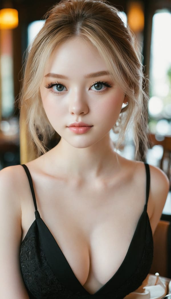 Tags: 21872187, SDXL
{"3": {"inputs": {"seed": 578931368462294, "steps": 64, "cfg": 5.86, "sampler_name": "dpmpp_2m", "scheduler": "karras", "denoise": 1.0, "model": ["27", 0], "positive": ["6", 0], "negative": ["7", 0], "latent_image": ["5", 0]}, "class_type": "KSampler"}, "4": {"inputs": {"ckpt_name": "juggernautxl.safetensors"}, "class_type": "CheckpointLoaderSimple"}, "5": {"inputs": {"width": 768, "height": 1344, "batch_size": 1}, "class_type": "EmptyLatentImage"}, "6": {"inputs": {"text": "18 year old girl, (eyelashes:1.05), (slim:1.05), (pale skin:1.12), (double eyelids:1.07), (temptress:1.01), (seductive pose:1.08), (sexy lips:1.05), (detailed face:1.06), (beautiful eyes:1.01), (cute:0.96), (blush:1.05), (idol:0.99), (in a seductive pose:1.04), (large perky breasts:0.96), (cleavage:1.05), (thigh gap:0.96), (wearing a little black dress:1.08) at a fine dining restaurant, (RAW:1.01), (detailed skin:1.00), (candid cinema:1.04), (textured skin:1.03), (soft lighting:1.02), (natural looking skin:1.01), (portra:1.01), (skin fuzz:1.01), (film:1.03)", "clip": ["27", 1]}, "class_type": "CLIPTextEncode"}, "7": {"inputs": {"text": "(distorted:1.08), (worst quality:1.10), (open mouth:1.13), (twisted:1.12), (low resolution:1.13), (watermark:1.08), (bad hands:1.11)", "clip": ["27", 1]}, "class_type": "CLIPTextEncode"}, "8": {"inputs": {"samples": ["3", 0], "vae": ["4", 2]}, "class_type": "VAEDecode"}, "25": {"inputs": {"lora_name": "nudify_xl.safetensors", "strength_model": 0.08, "strength_clip": 0.3, "model": ["4", 0], "clip": ["4", 1]}, "class_type": "LoraLoader"}, "26": {"inputs": {"lora_name": "shirtlift_SDXL_v2.safetensors", "strength_model": 0.08, "strength_clip": 0.1, "model": ["25", 0], "clip": ["25", 1]}, "class_type": "LoraLoader"}, "27": {"inputs": {"lora_name": "PerfectEyesXL.safetensors", "strength_model": 0.0, "strength_clip": 0.1, "model": ["26", 0], "clip": ["26", 1]}, "class_type": "LoraLoader"}, "30": {"inputs": {"model_name": "4x_NMKD-Superscale-SP_178000_G.pth"}, "class_type": "UpscaleModelLoader"}, "31": {"inputs": {"upscale_model": ["30", 0], "image": ["8", 0]}, "class_type": "ImageUpscaleWithModel"}, "32": {"inputs": {"upscale_method": "lanczos", "scale_by": 0.5, "image": ["31", 0]}, "class_type": "ImageScaleBy"}, "33": {"inputs": {"pixels": ["32", 0], "vae": ["4", 2]}, "class_type": "VAEEncode"}, "34": {"inputs": {"seed": 578931368462294, "steps": 64, "cfg": 5.86, "sampler_name": "dpmpp_2m", "scheduler": "karras", "denoise": 0.3, "model": ["27", 0], "positive": ["6", 0], "negative": ["7", 0], "latent_image": ["33", 0]}, "class_type": "KSampler"}, "36": {"inputs": {"samples": ["34", 0], "vae": ["4", 2]}, "class_type": "VAEDecode"}, "39": {"inputs": {"filename_prefix": "comfyapi-1727086382059", "images": ["36", 0]}, "class_type": "SaveImage"}}