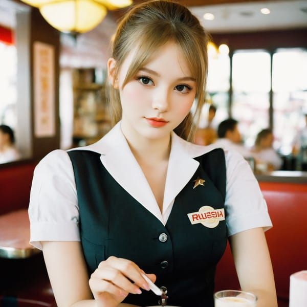 Tags: 21872187, SDXL
{"3": {"inputs": {"seed": 565298684893695, "steps": 32, "cfg": 6.49, "sampler_name": "dpmpp_2m", "scheduler": "karras", "denoise": 1.0, "model": ["27", 0], "positive": ["6", 0], "negative": ["7", 0], "latent_image": ["5", 0]}, "class_type": "KSampler"}, "4": {"inputs": {"ckpt_name": "helloworldxl.safetensors"}, "class_type": "CheckpointLoaderSimple"}, "5": {"inputs": {"width": 1024, "height": 1024, "batch_size": 1}, "class_type": "EmptyLatentImage"}, "6": {"inputs": {"text": "18 year old girl, (russian:0.98), (eyelashes:0.99), (blush:1.12), (double eyelids:1.14), (detailed face:1.03), (seductive facial expression:1.03), (idol:0.95), (sexy lips:1.05), (cute:1.02), (beautiful eyes:1.08), (pale skin:0.95), (temptress:1.11), (seductive pose:1.14), (slim:1.14), (in a seductive pose:1.07), (large perky breasts:0.97), (cleavage:1.02), (thigh gap:1.07), (a waitress in uniform:1.10) working at a restaurant, (film:1.09), (natural looking skin:1.05), (soft lighting:1.05), (detailed skin:1.04), (candid cinema:1.09), (skin fuzz:1.07), (textured skin:1.06), (portra:1.05), (RAW:1.03)", "clip": ["27", 1]}, "class_type": "CLIPTextEncode"}, "7": {"inputs": {"text": "(distorted:1.14), (worst quality:1.05), (bad hands:1.06), (low resolution:1.09), (watermark:1.08), (twisted:1.08), (open mouth:1.05)", "clip": ["27", 1]}, "class_type": "CLIPTextEncode"}, "8": {"inputs": {"samples": ["3", 0], "vae": ["4", 2]}, "class_type": "VAEDecode"}, "25": {"inputs": {"lora_name": "nudify_xl.safetensors", "strength_model": 0.31, "strength_clip": 0.21, "model": ["4", 0], "clip": ["4", 1]}, "class_type": "LoraLoader"}, "26": {"inputs": {"lora_name": "shirtlift_SDXL_v2.safetensors", "strength_model": 0.1, "strength_clip": 0.17, "model": ["25", 0], "clip": ["25", 1]}, "class_type": "LoraLoader"}, "27": {"inputs": {"lora_name": "PerfectEyesXL.safetensors", "strength_model": 0.03, "strength_clip": 0.1, "model": ["26", 0], "clip": ["26", 1]}, "class_type": "LoraLoader"}, "30": {"inputs": {"model_name": "4x_NMKD-Superscale-SP_178000_G.pth"}, "class_type": "UpscaleModelLoader"}, "31": {"inputs": {"upscale_model": ["30", 0], "image": ["8", 0]}, "class_type": "ImageUpscaleWithModel"}, "32": {"inputs": {"upscale_method": "lanczos", "scale_by": 0.5, "image": ["31", 0]}, "class_type": "ImageScaleBy"}, "33": {"inputs": {"pixels": ["32", 0], "vae": ["4", 2]}, "class_type": "VAEEncode"}, "34": {"inputs": {"seed": 565298684893695, "steps": 32, "cfg": 6.49, "sampler_name": "dpmpp_2m", "scheduler": "karras", "denoise": 0.3, "model": ["27", 0], "positive": ["6", 0], "negative": ["7", 0], "latent_image": ["33", 0]}, "class_type": "KSampler"}, "36": {"inputs": {"samples": ["34", 0], "vae": ["4", 2]}, "class_type": "VAEDecode"}, "39": {"inputs": {"filename_prefix": "comfyapi-1724298200964", "images": ["36", 0]}, "class_type": "SaveImage"}}