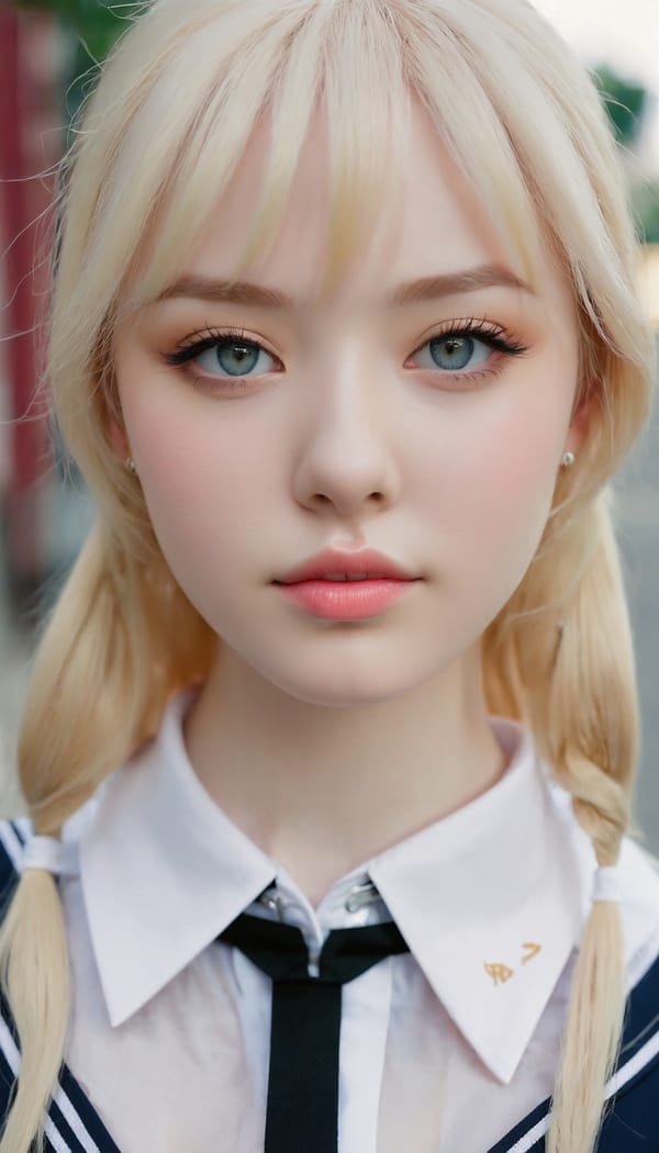 Tags: 21872187, SDXL
{"3": {"inputs": {"seed": 898917900635742, "steps": 64, "cfg": 7.55, "sampler_name": "dpmpp_2m", "scheduler": "karras", "denoise": 1.0, "model": ["27", 0], "positive": ["6", 0], "negative": ["7", 0], "latent_image": ["5", 0]}, "class_type": "KSampler"}, "4": {"inputs": {"ckpt_name": "juggernautxl.safetensors"}, "class_type": "CheckpointLoaderSimple"}, "5": {"inputs": {"width": 768, "height": 1344, "batch_size": 1}, "class_type": "EmptyLatentImage"}, "6": {"inputs": {"text": "24 year old girl, (cute:1.10), (beautiful eyes:1.05), (pale skin:1.01), (detailed face:0.97), (seductive pose:1.05), (sexy lips:1.09), (slim:1.12), (temptress:0.98), (blush:1.02), (double eyelids:0.96), (idol:0.98), (in a seductive pose:1.14), (large perky breasts:1.10), (cleavage:0.99), (thigh gap:0.96), (school uniform:1.07), choker, busy street, (portra:1.00), (film:1.02), (RAW:1.00), (skin fuzz:1.00), (natural looking skin:1.00), (soft lighting:1.00), (detailed skin:1.06), (candid cinema:1.01)", "clip": ["27", 1]}, "class_type": "CLIPTextEncode"}, "7": {"inputs": {"text": "(bad hands:1.09), (distorted:1.12), (open mouth:1.05), (twisted:1.10), (worst quality:1.09), (watermark:1.12), (low resolution:1.11)", "clip": ["27", 1]}, "class_type": "CLIPTextEncode"}, "8": {"inputs": {"samples": ["3", 0], "vae": ["4", 2]}, "class_type": "VAEDecode"}, "25": {"inputs": {"lora_name": "nudify_xl.safetensors", "strength_model": 0.03, "strength_clip": 0.3, "model": ["4", 0], "clip": ["4", 1]}, "class_type": "LoraLoader"}, "26": {"inputs": {"lora_name": "shirtlift_SDXL_v2.safetensors", "strength_model": 0.15, "strength_clip": 0.15, "model": ["25", 0], "clip": ["25", 1]}, "class_type": "LoraLoader"}, "27": {"inputs": {"lora_name": "PerfectEyesXL.safetensors", "strength_model": 0.08, "strength_clip": 0.0, "model": ["26", 0], "clip": ["26", 1]}, "class_type": "LoraLoader"}, "30": {"inputs": {"model_name": "4x_NMKD-Superscale-SP_178000_G.pth"}, "class_type": "UpscaleModelLoader"}, "31": {"inputs": {"upscale_model": ["30", 0], "image": ["8", 0]}, "class_type": "ImageUpscaleWithModel"}, "32": {"inputs": {"upscale_method": "lanczos", "scale_by": 0.5, "image": ["31", 0]}, "class_type": "ImageScaleBy"}, "33": {"inputs": {"pixels": ["32", 0], "vae": ["4", 2]}, "class_type": "VAEEncode"}, "34": {"inputs": {"seed": 898917900635742, "steps": 64, "cfg": 7.55, "sampler_name": "dpmpp_2m", "scheduler": "karras", "denoise": 0.3, "model": ["27", 0], "positive": ["6", 0], "negative": ["7", 0], "latent_image": ["33", 0]}, "class_type": "KSampler"}, "36": {"inputs": {"samples": ["34", 0], "vae": ["4", 2]}, "class_type": "VAEDecode"}, "39": {"inputs": {"filename_prefix": "comfyapi-1733055744634", "images": ["36", 0]}, "class_type": "SaveImage"}}