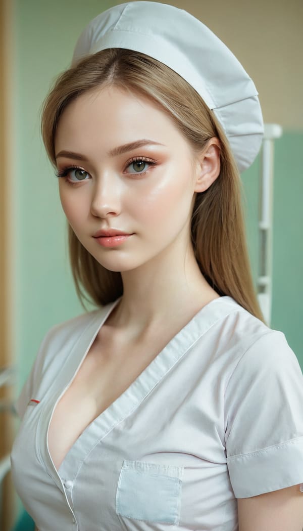 Tags: 21872187, SDXL
{"3": {"inputs": {"seed": 670550053170803, "steps": 32, "cfg": 7.94, "sampler_name": "dpmpp_2m", "scheduler": "karras", "denoise": 1.0, "model": ["27", 0], "positive": ["6", 0], "negative": ["7", 0], "latent_image": ["5", 0]}, "class_type": "KSampler"}, "4": {"inputs": {"ckpt_name": "juggernautxl.safetensors"}, "class_type": "CheckpointLoaderSimple"}, "5": {"inputs": {"width": 768, "height": 1344, "batch_size": 1}, "class_type": "EmptyLatentImage"}, "6": {"inputs": {"text": "22 year old girl, (russian:1.02), (seductive facial expression:1.04), (sexy lips:0.97), (idol:0.97), (eyelashes:1.12), (temptress:1.06), (seductive pose:1.10), (beautiful eyes:1.02), (blush:1.11), (pale skin:1.13), (detailed face:0.98), (double eyelids:0.95), (cute:1.02), (slim:1.13), (in a seductive pose:0.97), (large perky breasts:1.13), (cleavage:1.09), (thigh gap:1.03), (nurse in uniform:1.10) working in a hospital ward, (film:1.04), (natural looking skin:1.00), (candid cinema:1.08), (RAW:1.06), (portra:1.07), (textured skin:1.05), (detailed skin:1.06), (soft lighting:1.07), (skin fuzz:1.09)", "clip": ["27", 1]}, "class_type": "CLIPTextEncode"}, "7": {"inputs": {"text": "(worst quality:1.11), (open mouth:1.08), (twisted:1.07), (low resolution:1.06), (watermark:1.05), (bad hands:1.09), (distorted:1.09)", "clip": ["27", 1]}, "class_type": "CLIPTextEncode"}, "8": {"inputs": {"samples": ["3", 0], "vae": ["4", 2]}, "class_type": "VAEDecode"}, "25": {"inputs": {"lora_name": "nudify_xl.safetensors", "strength_model": 0.04, "strength_clip": 0.37, "model": ["4", 0], "clip": ["4", 1]}, "class_type": "LoraLoader"}, "26": {"inputs": {"lora_name": "shirtlift_SDXL_v2.safetensors", "strength_model": 0.14, "strength_clip": 0.01, "model": ["25", 0], "clip": ["25", 1]}, "class_type": "LoraLoader"}, "27": {"inputs": {"lora_name": "PerfectEyesXL.safetensors", "strength_model": 0.07, "strength_clip": 0.09, "model": ["26", 0], "clip": ["26", 1]}, "class_type": "LoraLoader"}, "30": {"inputs": {"model_name": "4x_NMKD-Superscale-SP_178000_G.pth"}, "class_type": "UpscaleModelLoader"}, "31": {"inputs": {"upscale_model": ["30", 0], "image": ["8", 0]}, "class_type": "ImageUpscaleWithModel"}, "32": {"inputs": {"upscale_method": "lanczos", "scale_by": 0.5, "image": ["31", 0]}, "class_type": "ImageScaleBy"}, "33": {"inputs": {"pixels": ["32", 0], "vae": ["4", 2]}, "class_type": "VAEEncode"}, "34": {"inputs": {"seed": 670550053170803, "steps": 32, "cfg": 7.94, "sampler_name": "dpmpp_2m", "scheduler": "karras", "denoise": 0.3, "model": ["27", 0], "positive": ["6", 0], "negative": ["7", 0], "latent_image": ["33", 0]}, "class_type": "KSampler"}, "36": {"inputs": {"samples": ["34", 0], "vae": ["4", 2]}, "class_type": "VAEDecode"}, "39": {"inputs": {"filename_prefix": "comfyapi-1728220771421", "images": ["36", 0]}, "class_type": "SaveImage"}}