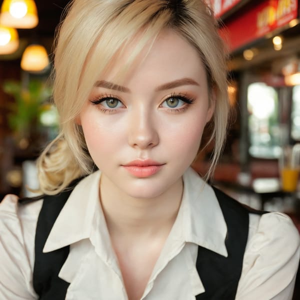 Tags: 21872187, SDXL
{"3": {"inputs": {"seed": 683836290061318, "steps": 32, "cfg": 5.92, "sampler_name": "dpmpp_2m", "scheduler": "karras", "denoise": 1.0, "model": ["27", 0], "positive": ["6", 0], "negative": ["7", 0], "latent_image": ["5", 0]}, "class_type": "KSampler"}, "4": {"inputs": {"ckpt_name": "juggernautxl.safetensors"}, "class_type": "CheckpointLoaderSimple"}, "5": {"inputs": {"width": 1024, "height": 1024, "batch_size": 1}, "class_type": "EmptyLatentImage"}, "6": {"inputs": {"text": "27 year old girl, (pale skin:0.96), (slim:1.02), (temptress:1.02), (blush:1.06), (seductive pose:1.01), (cute:1.09), (detailed face:1.14), (eyelashes:1.00), (beautiful eyes:1.08), (seductive facial expression:0.96), (double eyelids:0.96), (sexy lips:1.14), (idol:1.06), (on all fours:1.06), (spreading ass cheeks:1.14), (from behind:0.95), (backboob:0.98), (a waitress in uniform:1.03) working at a restaurant, (natural looking skin:1.06), (soft lighting:1.02), (RAW:1.06), (skin fuzz:1.06), (candid cinema:1.00), (detailed skin:1.03), (portra:1.02), (textured skin:1.03), (film:1.09)", "clip": ["27", 1]}, "class_type": "CLIPTextEncode"}, "7": {"inputs": {"text": "(worst quality:1.05), (low resolution:1.14), (twisted:1.09), (open mouth:1.11), (watermark:1.05), (bad hands:1.08), (distorted:1.12)", "clip": ["27", 1]}, "class_type": "CLIPTextEncode"}, "8": {"inputs": {"samples": ["3", 0], "vae": ["4", 2]}, "class_type": "VAEDecode"}, "25": {"inputs": {"lora_name": "nudify_xl.safetensors", "strength_model": 0.24, "strength_clip": 0.02, "model": ["4", 0], "clip": ["4", 1]}, "class_type": "LoraLoader"}, "26": {"inputs": {"lora_name": "shirtlift_SDXL_v2.safetensors", "strength_model": 0.01, "strength_clip": 0.03, "model": ["25", 0], "clip": ["25", 1]}, "class_type": "LoraLoader"}, "27": {"inputs": {"lora_name": "PerfectEyesXL.safetensors", "strength_model": 0.03, "strength_clip": 0.1, "model": ["26", 0], "clip": ["26", 1]}, "class_type": "LoraLoader"}, "30": {"inputs": {"model_name": "4x_NMKD-Superscale-SP_178000_G.pth"}, "class_type": "UpscaleModelLoader"}, "31": {"inputs": {"upscale_model": ["30", 0], "image": ["8", 0]}, "class_type": "ImageUpscaleWithModel"}, "32": {"inputs": {"upscale_method": "lanczos", "scale_by": 0.5, "image": ["31", 0]}, "class_type": "ImageScaleBy"}, "33": {"inputs": {"pixels": ["32", 0], "vae": ["4", 2]}, "class_type": "VAEEncode"}, "34": {"inputs": {"seed": 683836290061318, "steps": 32, "cfg": 5.92, "sampler_name": "dpmpp_2m", "scheduler": "karras", "denoise": 0.3, "model": ["27", 0], "positive": ["6", 0], "negative": ["7", 0], "latent_image": ["33", 0]}, "class_type": "KSampler"}, "36": {"inputs": {"samples": ["34", 0], "vae": ["4", 2]}, "class_type": "VAEDecode"}, "39": {"inputs": {"filename_prefix": "comfyapi-1716397430605", "images": ["36", 0]}, "class_type": "SaveImage"}}