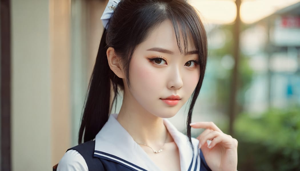 Tags: 21872187, SDXL
{"3": {"inputs": {"seed": 519070658418791, "steps": 32, "cfg": 6.76, "sampler_name": "dpmpp_2m", "scheduler": "karras", "denoise": 1.0, "model": ["27", 0], "positive": ["6", 0], "negative": ["7", 0], "latent_image": ["5", 0]}, "class_type": "KSampler"}, "4": {"inputs": {"ckpt_name": "juggernautxl.safetensors"}, "class_type": "CheckpointLoaderSimple"}, "5": {"inputs": {"width": 1344, "height": 768, "batch_size": 1}, "class_type": "EmptyLatentImage"}, "6": {"inputs": {"text": "27 year old girl, (chinese:1.10), (seductive facial expression:1.09), (beautiful eyes:1.03), (pale skin:1.10), (idol:1.14), (blush:0.99), (seductive pose:1.05), (temptress:1.12), (sexy lips:1.00), (double eyelids:1.01), (eyelashes:1.11), (cute:0.97), (in a seductive pose:1.01), (large perky breasts:1.02), (cleavage:1.12), (thigh gap:1.01), (school uniform:1.14), choker, busy street, (detailed skin:1.04), (RAW:1.01), (textured skin:1.00), (skin fuzz:1.08), (candid cinema:1.06), (soft lighting:1.01), (natural looking skin:1.00), (portra:1.03), (film:1.04)", "clip": ["27", 1]}, "class_type": "CLIPTextEncode"}, "7": {"inputs": {"text": "(worst quality:1.10), (open mouth:1.09), (watermark:1.13), (low resolution:1.13), (twisted:1.14), (bad hands:1.08), (distorted:1.05)", "clip": ["27", 1]}, "class_type": "CLIPTextEncode"}, "8": {"inputs": {"samples": ["3", 0], "vae": ["4", 2]}, "class_type": "VAEDecode"}, "25": {"inputs": {"lora_name": "nudify_xl.safetensors", "strength_model": 0.08, "strength_clip": 0.2, "model": ["4", 0], "clip": ["4", 1]}, "class_type": "LoraLoader"}, "26": {"inputs": {"lora_name": "shirtlift_SDXL_v2.safetensors", "strength_model": 0.15, "strength_clip": 0.17, "model": ["25", 0], "clip": ["25", 1]}, "class_type": "LoraLoader"}, "27": {"inputs": {"lora_name": "PerfectEyesXL.safetensors", "strength_model": 0.12, "strength_clip": 0.01, "model": ["26", 0], "clip": ["26", 1]}, "class_type": "LoraLoader"}, "30": {"inputs": {"model_name": "4x_NMKD-Superscale-SP_178000_G.pth"}, "class_type": "UpscaleModelLoader"}, "31": {"inputs": {"upscale_model": ["30", 0], "image": ["8", 0]}, "class_type": "ImageUpscaleWithModel"}, "32": {"inputs": {"upscale_method": "lanczos", "scale_by": 0.5, "image": ["31", 0]}, "class_type": "ImageScaleBy"}, "33": {"inputs": {"pixels": ["32", 0], "vae": ["4", 2]}, "class_type": "VAEEncode"}, "34": {"inputs": {"seed": 519070658418791, "steps": 32, "cfg": 6.76, "sampler_name": "dpmpp_2m", "scheduler": "karras", "denoise": 0.3, "model": ["27", 0], "positive": ["6", 0], "negative": ["7", 0], "latent_image": ["33", 0]}, "class_type": "KSampler"}, "36": {"inputs": {"samples": ["34", 0], "vae": ["4", 2]}, "class_type": "VAEDecode"}, "39": {"inputs": {"filename_prefix": "comfyapi-1728166078796", "images": ["36", 0]}, "class_type": "SaveImage"}}