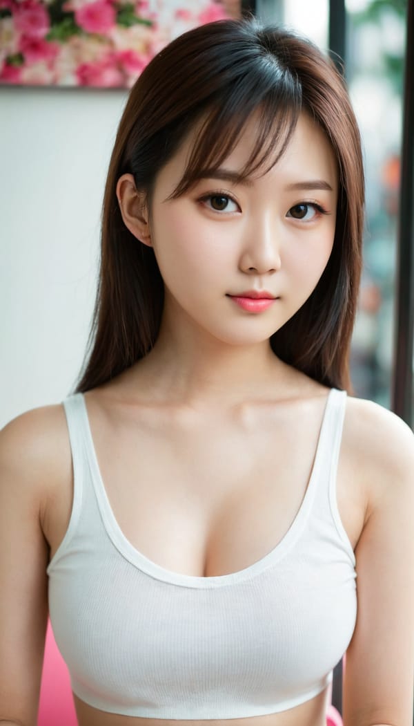 Tags: 21872187, SDXL
{"3": {"inputs": {"seed": 125571608464844, "steps": 32, "cfg": 7.27, "sampler_name": "dpmpp_2m", "scheduler": "karras", "denoise": 1.0, "model": ["27", 0], "positive": ["6", 0], "negative": ["7", 0], "latent_image": ["5", 0]}, "class_type": "KSampler"}, "4": {"inputs": {"ckpt_name": "juggernautXL_v8Rundiffusion.safetensors"}, "class_type": "CheckpointLoaderSimple"}, "5": {"inputs": {"width": 768, "height": 1344, "batch_size": 1}, "class_type": "EmptyLatentImage"}, "6": {"inputs": {"text": "20 year old girl, (chinese:0.97), (taiwanese:1.11), (japanese:0.98), (beautiful eyes:1.06), (sexy lips:0.98), (idol:0.96), (eyelashes:1.01), (cute:1.09), (slim:1.04), (temptress:0.98), (seductive pose:1.12), (pale skin:0.95), (double eyelids:1.06), (blush:0.96), (in a seductive pose:1.09), (large perky breasts:0.96), (cleavage:1.11), (thigh gap:1.04), (white tanktop:0.95), busy street, (film:1.02), (detailed skin:1.00), (portra:1.03), (candid cinema:1.06), (natural looking skin:1.07), (textured skin:1.07), (skin fuzz:1.01), (soft lighting:1.05), (RAW:1.01)", "clip": ["27", 1]}, "class_type": "CLIPTextEncode"}, "7": {"inputs": {"text": "(twisted:1.08), (distorted:1.12), (worst quality:1.05), (watermark:1.08), (open mouth:1.07), (bad hands:1.07)", "clip": ["27", 1]}, "class_type": "CLIPTextEncode"}, "8": {"inputs": {"samples": ["3", 0], "vae": ["4", 2]}, "class_type": "VAEDecode"}, "25": {"inputs": {"lora_name": "nudify_xl.safetensors", "strength_model": 0.2, "strength_clip": 0.15, "model": ["4", 0], "clip": ["4", 1]}, "class_type": "LoraLoader"}, "26": {"inputs": {"lora_name": "shirtlift_SDXL_v2.safetensors", "strength_model": 0.04, "strength_clip": 0.04, "model": ["25", 0], "clip": ["25", 1]}, "class_type": "LoraLoader"}, "27": {"inputs": {"lora_name": "PerfectEyesXL.safetensors", "strength_model": 0.04, "strength_clip": 0.01, "model": ["26", 0], "clip": ["26", 1]}, "class_type": "LoraLoader"}, "30": {"inputs": {"model_name": "4x_NMKD-Superscale-SP_178000_G.pth"}, "class_type": "UpscaleModelLoader"}, "31": {"inputs": {"upscale_model": ["30", 0], "image": ["8", 0]}, "class_type": "ImageUpscaleWithModel"}, "32": {"inputs": {"upscale_method": "lanczos", "scale_by": 0.5, "image": ["31", 0]}, "class_type": "ImageScaleBy"}, "33": {"inputs": {"pixels": ["32", 0], "vae": ["4", 2]}, "class_type": "VAEEncode"}, "34": {"inputs": {"seed": 125571608464844, "steps": 32, "cfg": 7.27, "sampler_name": "dpmpp_2m", "scheduler": "karras", "denoise": 0.3, "model": ["27", 0], "positive": ["6", 0], "negative": ["7", 0], "latent_image": ["33", 0]}, "class_type": "KSampler"}, "36": {"inputs": {"samples": ["34", 0], "vae": ["4", 2]}, "class_type": "VAEDecode"}, "39": {"inputs": {"filename_prefix": "comfyapi-1707951956133", "images": ["36", 0]}, "class_type": "SaveImage"}}