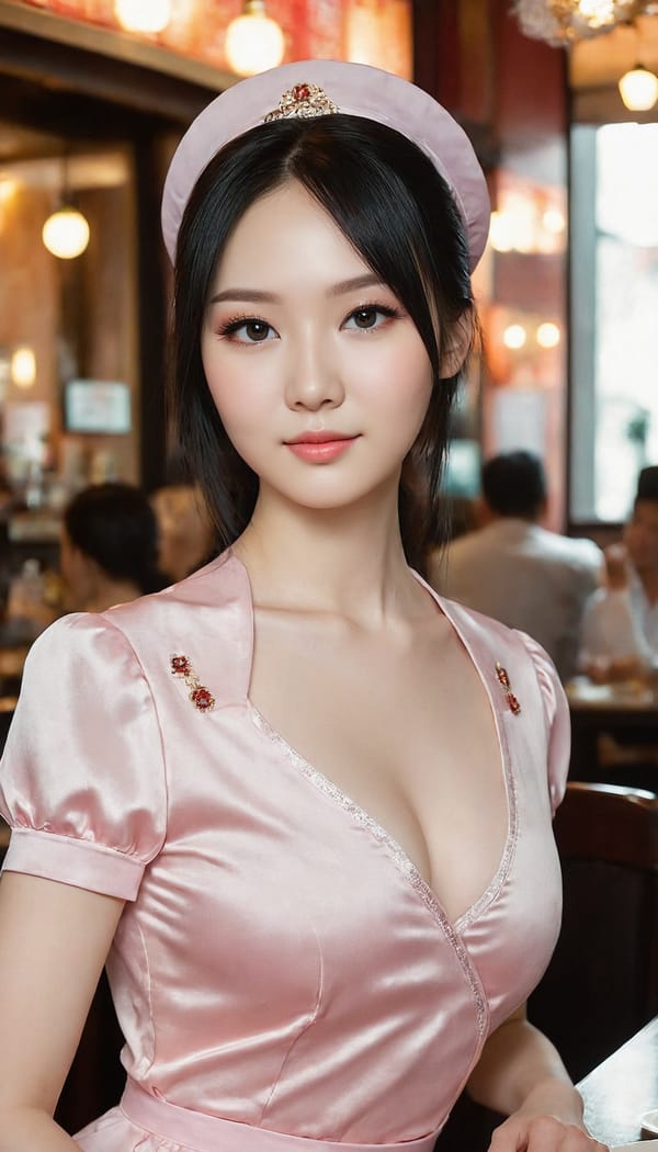 Tags: 21872187, SDXL
{"3": {"inputs": {"seed": 358263103440902, "steps": 32, "cfg": 5.34, "sampler_name": "dpmpp_2m", "scheduler": "karras", "denoise": 1.0, "model": ["27", 0], "positive": ["6", 0], "negative": ["7", 0], "latent_image": ["5", 0]}, "class_type": "KSampler"}, "4": {"inputs": {"ckpt_name": "juggernautXL_v8Rundiffusion.safetensors"}, "class_type": "CheckpointLoaderSimple"}, "5": {"inputs": {"width": 768, "height": 1344, "batch_size": 1}, "class_type": "EmptyLatentImage"}, "6": {"inputs": {"text": "25 year old girl, (ukrainian:1.09), (chinese:1.10), (pale skin:0.95), (temptress:1.10), (detailed face:1.12), (idol:1.09), (blush:1.01), (double eyelids:1.04), (slim:1.12), (seductive pose:1.13), (cute:1.04), (seductive facial expression:0.97), (beautiful eyes:1.04), (sexy lips:1.02), (eyelashes:1.09), (in a seductive pose:0.99), (large perky breasts:0.96), (cleavage:0.97), (thigh gap:1.11), (a waitress in uniform:1.05) working at a restaurant, (portra:1.07), (natural looking skin:1.09), (textured skin:1.08), (soft lighting:1.07), (film:1.09), (detailed skin:1.05), (candid cinema:1.07), (RAW:1.02), (skin fuzz:1.02)", "clip": ["27", 1]}, "class_type": "CLIPTextEncode"}, "7": {"inputs": {"text": "(distorted:1.09), (open mouth:1.13), (worst quality:1.09), (low resolution:1.13), (twisted:1.08), (bad hands:1.13), (watermark:1.11)", "clip": ["27", 1]}, "class_type": "CLIPTextEncode"}, "8": {"inputs": {"samples": ["3", 0], "vae": ["4", 2]}, "class_type": "VAEDecode"}, "25": {"inputs": {"lora_name": "nudify_xl.safetensors", "strength_model": 0.01, "strength_clip": 0.32, "model": ["4", 0], "clip": ["4", 1]}, "class_type": "LoraLoader"}, "26": {"inputs": {"lora_name": "shirtlift_SDXL_v2.safetensors", "strength_model": 0.02, "strength_clip": 0.05, "model": ["25", 0], "clip": ["25", 1]}, "class_type": "LoraLoader"}, "27": {"inputs": {"lora_name": "PerfectEyesXL.safetensors", "strength_model": 0.14, "strength_clip": 0.05, "model": ["26", 0], "clip": ["26", 1]}, "class_type": "LoraLoader"}, "30": {"inputs": {"model_name": "4x_NMKD-Superscale-SP_178000_G.pth"}, "class_type": "UpscaleModelLoader"}, "31": {"inputs": {"upscale_model": ["30", 0], "image": ["8", 0]}, "class_type": "ImageUpscaleWithModel"}, "32": {"inputs": {"upscale_method": "lanczos", "scale_by": 0.5, "image": ["31", 0]}, "class_type": "ImageScaleBy"}, "33": {"inputs": {"pixels": ["32", 0], "vae": ["4", 2]}, "class_type": "VAEEncode"}, "34": {"inputs": {"seed": 358263103440902, "steps": 32, "cfg": 5.34, "sampler_name": "dpmpp_2m", "scheduler": "karras", "denoise": 0.3, "model": ["27", 0], "positive": ["6", 0], "negative": ["7", 0], "latent_image": ["33", 0]}, "class_type": "KSampler"}, "36": {"inputs": {"samples": ["34", 0], "vae": ["4", 2]}, "class_type": "VAEDecode"}, "39": {"inputs": {"filename_prefix": "comfyapi-1707620619542", "images": ["36", 0]}, "class_type": "SaveImage"}}