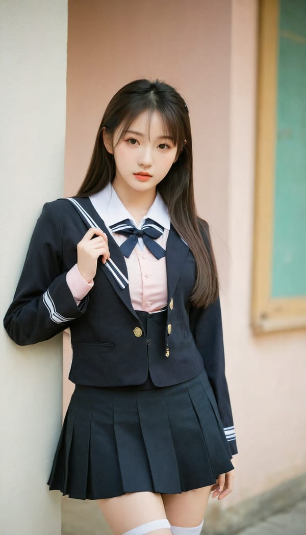 Tags: 21872187, SDXL
{"3": {"inputs": {"seed": 100284719903513, "steps": 64, "cfg": 6.36, "sampler_name": "dpmpp_2m", "scheduler": "karras", "denoise": 1.0, "model": ["27", 0], "positive": ["6", 0], "negative": ["7", 0], "latent_image": ["5", 0]}, "class_type": "KSampler"}, "4": {"inputs": {"ckpt_name": "leosamsHelloworldSDXL_helloworldSDXL32DPO.safetensors"}, "class_type": "CheckpointLoaderSimple"}, "5": {"inputs": {"width": 768, "height": 1344, "batch_size": 1}, "class_type": "EmptyLatentImage"}, "6": {"inputs": {"text": "18 year old girl, (korean:1.05), (seductive facial expression:1.08), (pale skin:1.02), (slim:0.96), (seductive pose:0.98), (detailed face:1.07), (cute:1.03), (sexy lips:1.12), (idol:0.96), (blush:1.10), (temptress:1.06), (eyelashes:1.11), (double eyelids:1.10), (beautiful eyes:1.00), (in a seductive pose:0.96), (large perky breasts:0.98), (cleavage:0.95), (thigh gap:1.07), (school uniform:1.11), choker, busy street, (soft lighting:1.05), (skin fuzz:1.02), (detailed skin:1.02), (textured skin:1.00), (natural looking skin:1.05), (RAW:1.05), (candid cinema:1.08), (portra:1.03), (film:1.02)", "clip": ["27", 1]}, "class_type": "CLIPTextEncode"}, "7": {"inputs": {"text": "(twisted:1.14), (watermark:1.05), (worst quality:1.08), (low resolution:1.12), (distorted:1.07), (open mouth:1.13), (bad hands:1.13)", "clip": ["27", 1]}, "class_type": "CLIPTextEncode"}, "8": {"inputs": {"samples": ["3", 0], "vae": ["4", 2]}, "class_type": "VAEDecode"}, "25": {"inputs": {"lora_name": "nudify_xl.safetensors", "strength_model": 0.36, "strength_clip": 0.24, "model": ["4", 0], "clip": ["4", 1]}, "class_type": "LoraLoader"}, "26": {"inputs": {"lora_name": "shirtlift_SDXL_v2.safetensors", "strength_model": 0.12, "strength_clip": 0.02, "model": ["25", 0], "clip": ["25", 1]}, "class_type": "LoraLoader"}, "27": {"inputs": {"lora_name": "PerfectEyesXL.safetensors", "strength_model": 0.03, "strength_clip": 0.15, "model": ["26", 0], "clip": ["26", 1]}, "class_type": "LoraLoader"}, "30": {"inputs": {"model_name": "4x_NMKD-Superscale-SP_178000_G.pth"}, "class_type": "UpscaleModelLoader"}, "31": {"inputs": {"upscale_model": ["30", 0], "image": ["8", 0]}, "class_type": "ImageUpscaleWithModel"}, "32": {"inputs": {"upscale_method": "lanczos", "scale_by": 0.5, "image": ["31", 0]}, "class_type": "ImageScaleBy"}, "33": {"inputs": {"pixels": ["32", 0], "vae": ["4", 2]}, "class_type": "VAEEncode"}, "34": {"inputs": {"seed": 100284719903513, "steps": 64, "cfg": 6.36, "sampler_name": "dpmpp_2m", "scheduler": "karras", "denoise": 0.3, "model": ["27", 0], "positive": ["6", 0], "negative": ["7", 0], "latent_image": ["33", 0]}, "class_type": "KSampler"}, "36": {"inputs": {"samples": ["34", 0], "vae": ["4", 2]}, "class_type": "VAEDecode"}, "39": {"inputs": {"filename_prefix": "comfyapi-1707964400290", "images": ["36", 0]}, "class_type": "SaveImage"}}