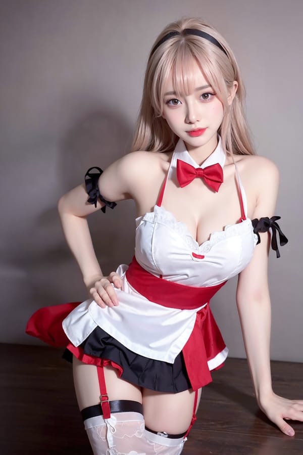 Tags: 21872187
<lora:mix4:0.39>, <lora:koreanDollLikeness:0.33>, <lora:taiwanDollLikeness_v20:0.39>, <lora:YaeMiko_Test:0.56>, maid cafe, stockings, (maid costume:1.12), choker, bowtie, headband, (pleated skirt:1.05), (seductive pose:1.05), extremely detailed eyes, extremely detailed face, cute, (photorealistic:1.00), sexy lips, seductive smile, double eyelids, eyelashes, pale skin, perky breasts, full body portrait, textured skin, RAW, sharp, hyper realistic, tall, (long slim legs:0.98), (thigh gap:1.10), delicate and beautiful girl, solo
Negative prompt: drawings, anime, black and white, ugly, fat, (worst quality:2.17)
Steps: 32, Sampler: DPM++ 2M Karras, CFG scale: 5.24, Seed: 3217814299, Size: 512x768, Model hash: fc2511737a, Model: chilloutmix_NiPrunedFp32Fix, Seed resize from: -1x-1, Denoising strength: 0.4, Version: v1.2.1, Hires upscale: 3.5, Hires steps: 32, Hires upscaler: ESRGAN_4x