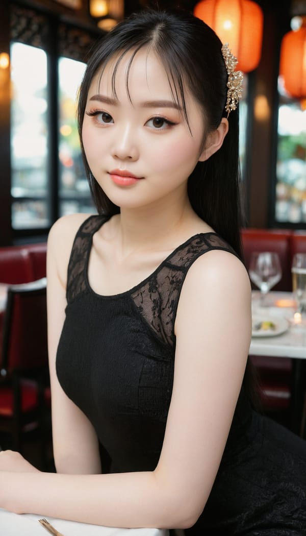 Tags: 21872187, SDXL
{"3": {"inputs": {"seed": 455457870612895, "steps": 64, "cfg": 6.12, "sampler_name": "dpmpp_2m", "scheduler": "karras", "denoise": 1.0, "model": ["27", 0], "positive": ["6", 0], "negative": ["7", 0], "latent_image": ["5", 0]}, "class_type": "KSampler"}, "4": {"inputs": {"ckpt_name": "juggernautxl.safetensors"}, "class_type": "CheckpointLoaderSimple"}, "5": {"inputs": {"width": 768, "height": 1344, "batch_size": 1}, "class_type": "EmptyLatentImage"}, "6": {"inputs": {"text": "19 year old girl, (chinese:1.06), (sexy lips:1.03), (eyelashes:1.00), (idol:1.03), (blush:1.00), (pale skin:1.13), (detailed face:0.98), (temptress:0.99), (slim:1.14), (beautiful eyes:1.02), (cute:1.03), (double eyelids:0.95), (seductive pose:1.10), (seductive facial expression:1.11), (perky ass:1.02), (exposed ass:1.02), (looking back:0.95), (sexy ass:1.14), (thigh gap:1.03), (wearing a little black dress:1.07) at a fine dining restaurant, (portra:1.06), (textured skin:1.04), (soft lighting:1.01), (detailed skin:1.08), (natural looking skin:1.07), (film:1.03), (candid cinema:1.08), (RAW:1.02), (skin fuzz:1.09)", "clip": ["27", 1]}, "class_type": "CLIPTextEncode"}, "7": {"inputs": {"text": "(open mouth:1.13), (low resolution:1.13), (watermark:1.10), (bad hands:1.05), (distorted:1.12), (twisted:1.13), (worst quality:1.09)", "clip": ["27", 1]}, "class_type": "CLIPTextEncode"}, "8": {"inputs": {"samples": ["3", 0], "vae": ["4", 2]}, "class_type": "VAEDecode"}, "25": {"inputs": {"lora_name": "nudify_xl.safetensors", "strength_model": 0.24, "strength_clip": 0.31, "model": ["4", 0], "clip": ["4", 1]}, "class_type": "LoraLoader"}, "26": {"inputs": {"lora_name": "shirtlift_SDXL_v2.safetensors", "strength_model": 0.06, "strength_clip": 0.11, "model": ["25", 0], "clip": ["25", 1]}, "class_type": "LoraLoader"}, "27": {"inputs": {"lora_name": "PerfectEyesXL.safetensors", "strength_model": 0.02, "strength_clip": 0.1, "model": ["26", 0], "clip": ["26", 1]}, "class_type": "LoraLoader"}, "30": {"inputs": {"model_name": "4x_NMKD-Superscale-SP_178000_G.pth"}, "class_type": "UpscaleModelLoader"}, "31": {"inputs": {"upscale_model": ["30", 0], "image": ["8", 0]}, "class_type": "ImageUpscaleWithModel"}, "32": {"inputs": {"upscale_method": "lanczos", "scale_by": 0.5, "image": ["31", 0]}, "class_type": "ImageScaleBy"}, "33": {"inputs": {"pixels": ["32", 0], "vae": ["4", 2]}, "class_type": "VAEEncode"}, "34": {"inputs": {"seed": 455457870612895, "steps": 64, "cfg": 6.12, "sampler_name": "dpmpp_2m", "scheduler": "karras", "denoise": 0.3, "model": ["27", 0], "positive": ["6", 0], "negative": ["7", 0], "latent_image": ["33", 0]}, "class_type": "KSampler"}, "36": {"inputs": {"samples": ["34", 0], "vae": ["4", 2]}, "class_type": "VAEDecode"}, "39": {"inputs": {"filename_prefix": "comfyapi-1731317284665", "images": ["36", 0]}, "class_type": "SaveImage"}}