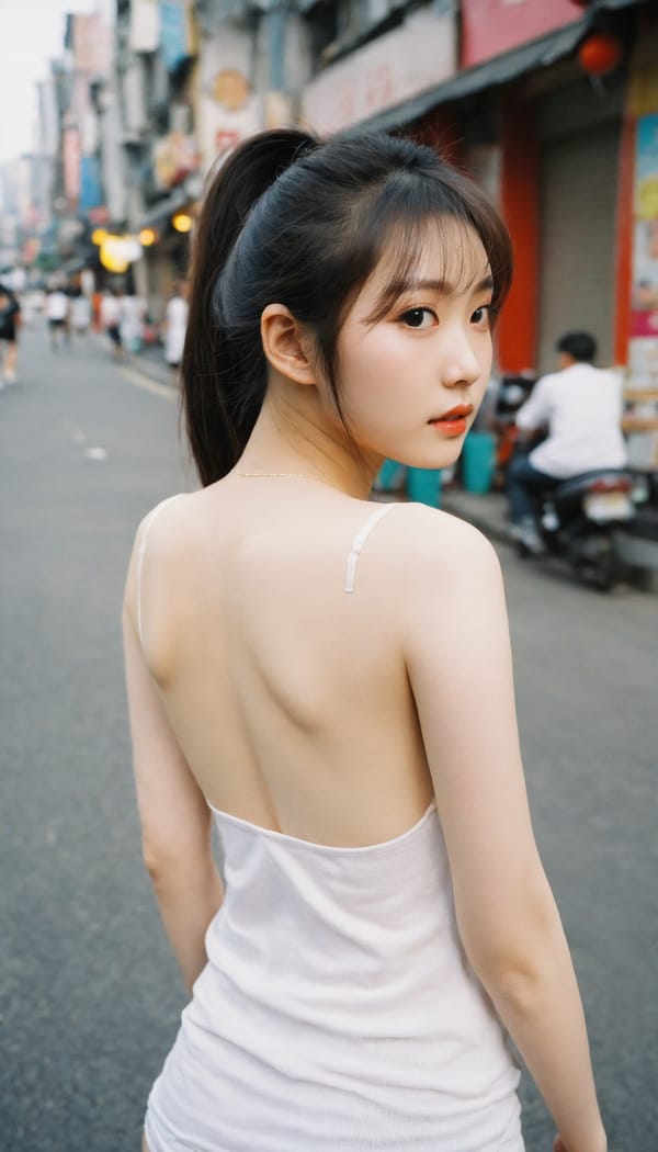 Tags: 21872187, SDXL
{"3": {"inputs": {"seed": 560057159038255, "steps": 32, "cfg": 5.01, "sampler_name": "dpmpp_2m", "scheduler": "karras", "denoise": 1.0, "model": ["27", 0], "positive": ["6", 0], "negative": ["7", 0], "latent_image": ["5", 0]}, "class_type": "KSampler"}, "4": {"inputs": {"ckpt_name": "helloworldxl.safetensors"}, "class_type": "CheckpointLoaderSimple"}, "5": {"inputs": {"width": 768, "height": 1344, "batch_size": 1}, "class_type": "EmptyLatentImage"}, "6": {"inputs": {"text": "20 year old girl, (korean:0.97), (chinese:1.03), (slim:1.08), (temptress:0.97), (eyelashes:1.03), (seductive pose:1.10), (idol:1.11), (double eyelids:1.05), (sexy lips:1.01), (cute:1.07), (detailed face:1.05), (pale skin:0.99), (blush:1.03), (beautiful eyes:1.14), (on all fours:0.97), (spreading ass cheeks:0.97), (from behind:0.98), (backboob:1.14), (white tanktop:1.12), busy street, (skin fuzz:1.03), (candid cinema:1.05), (textured skin:1.07), (portra:1.06), (detailed skin:1.02), (soft lighting:1.01), (natural looking skin:1.07), (film:1.07), (RAW:1.06)", "clip": ["27", 1]}, "class_type": "CLIPTextEncode"}, "7": {"inputs": {"text": "(distorted:1.05), (open mouth:1.10), (low resolution:1.14), (worst quality:1.13), (twisted:1.05), (bad hands:1.05), (watermark:1.12)", "clip": ["27", 1]}, "class_type": "CLIPTextEncode"}, "8": {"inputs": {"samples": ["3", 0], "vae": ["4", 2]}, "class_type": "VAEDecode"}, "25": {"inputs": {"lora_name": "nudify_xl.safetensors", "strength_model": 0.12, "strength_clip": 0.01, "model": ["4", 0], "clip": ["4", 1]}, "class_type": "LoraLoader"}, "26": {"inputs": {"lora_name": "shirtlift_SDXL_v2.safetensors", "strength_model": 0.07, "strength_clip": 0.14, "model": ["25", 0], "clip": ["25", 1]}, "class_type": "LoraLoader"}, "27": {"inputs": {"lora_name": "PerfectEyesXL.safetensors", "strength_model": 0.17, "strength_clip": 0.01, "model": ["26", 0], "clip": ["26", 1]}, "class_type": "LoraLoader"}, "30": {"inputs": {"model_name": "4x_NMKD-Superscale-SP_178000_G.pth"}, "class_type": "UpscaleModelLoader"}, "31": {"inputs": {"upscale_model": ["30", 0], "image": ["8", 0]}, "class_type": "ImageUpscaleWithModel"}, "32": {"inputs": {"upscale_method": "lanczos", "scale_by": 0.5, "image": ["31", 0]}, "class_type": "ImageScaleBy"}, "33": {"inputs": {"pixels": ["32", 0], "vae": ["4", 2]}, "class_type": "VAEEncode"}, "34": {"inputs": {"seed": 560057159038255, "steps": 32, "cfg": 5.01, "sampler_name": "dpmpp_2m", "scheduler": "karras", "denoise": 0.3, "model": ["27", 0], "positive": ["6", 0], "negative": ["7", 0], "latent_image": ["33", 0]}, "class_type": "KSampler"}, "36": {"inputs": {"samples": ["34", 0], "vae": ["4", 2]}, "class_type": "VAEDecode"}, "39": {"inputs": {"filename_prefix": "comfyapi-1735498669455", "images": ["36", 0]}, "class_type": "SaveImage"}}