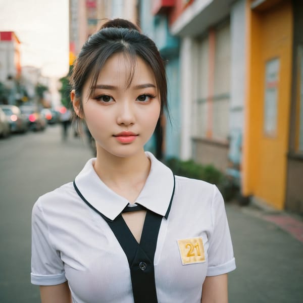 Tags: 21872187, SDXL
{"3": {"inputs": {"seed": 116387322548272, "steps": 32, "cfg": 6.75, "sampler_name": "dpmpp_2m", "scheduler": "karras", "denoise": 1.0, "model": ["27", 0], "positive": ["6", 0], "negative": ["7", 0], "latent_image": ["5", 0]}, "class_type": "KSampler"}, "4": {"inputs": {"ckpt_name": "juggernautxl.safetensors"}, "class_type": "CheckpointLoaderSimple"}, "5": {"inputs": {"width": 1024, "height": 1024, "batch_size": 1}, "class_type": "EmptyLatentImage"}, "6": {"inputs": {"text": "21 year old girl, (ukrainian:0.98), (taiwanese:1.03), (blush:0.97), (seductive facial expression:0.97), (eyelashes:1.09), (seductive pose:0.97), (double eyelids:1.06), (cute:1.08), (detailed face:1.11), (sexy lips:1.03), (temptress:0.98), (pale skin:1.11), (slim:1.03), (idol:0.97), (perky ass:1.11), (exposed ass:0.96), (looking back:1.07), (sexy ass:1.08), (thigh gap:0.96), (school uniform:1.01), choker, busy street, (soft lighting:1.03), (natural looking skin:1.03), (portra:1.02), (detailed skin:1.06), (candid cinema:1.07), (skin fuzz:1.09), (textured skin:1.00), (film:1.05), (RAW:1.00)", "clip": ["27", 1]}, "class_type": "CLIPTextEncode"}, "7": {"inputs": {"text": "(open mouth:1.10), (bad hands:1.08), (low resolution:1.05), (watermark:1.14), (twisted:1.10), (worst quality:1.07), (distorted:1.05)", "clip": ["27", 1]}, "class_type": "CLIPTextEncode"}, "8": {"inputs": {"samples": ["3", 0], "vae": ["4", 2]}, "class_type": "VAEDecode"}, "25": {"inputs": {"lora_name": "nudify_xl.safetensors", "strength_model": 0.13, "strength_clip": 0.16, "model": ["4", 0], "clip": ["4", 1]}, "class_type": "LoraLoader"}, "26": {"inputs": {"lora_name": "shirtlift_SDXL_v2.safetensors", "strength_model": 0.07, "strength_clip": 0.1, "model": ["25", 0], "clip": ["25", 1]}, "class_type": "LoraLoader"}, "27": {"inputs": {"lora_name": "PerfectEyesXL.safetensors", "strength_model": 0.12, "strength_clip": 0.05, "model": ["26", 0], "clip": ["26", 1]}, "class_type": "LoraLoader"}, "30": {"inputs": {"model_name": "4x_NMKD-Superscale-SP_178000_G.pth"}, "class_type": "UpscaleModelLoader"}, "31": {"inputs": {"upscale_model": ["30", 0], "image": ["8", 0]}, "class_type": "ImageUpscaleWithModel"}, "32": {"inputs": {"upscale_method": "lanczos", "scale_by": 0.5, "image": ["31", 0]}, "class_type": "ImageScaleBy"}, "33": {"inputs": {"pixels": ["32", 0], "vae": ["4", 2]}, "class_type": "VAEEncode"}, "34": {"inputs": {"seed": 116387322548272, "steps": 32, "cfg": 6.75, "sampler_name": "dpmpp_2m", "scheduler": "karras", "denoise": 0.3, "model": ["27", 0], "positive": ["6", 0], "negative": ["7", 0], "latent_image": ["33", 0]}, "class_type": "KSampler"}, "36": {"inputs": {"samples": ["34", 0], "vae": ["4", 2]}, "class_type": "VAEDecode"}, "39": {"inputs": {"filename_prefix": "comfyapi-1724797204458", "images": ["36", 0]}, "class_type": "SaveImage"}}