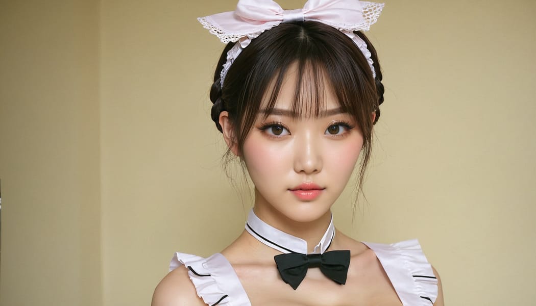 Tags: 21872187, SDXL
{"3": {"inputs": {"seed": 537819944013831, "steps": 32, "cfg": 7.56, "sampler_name": "dpmpp_2m", "scheduler": "karras", "denoise": 1.0, "model": ["27", 0], "positive": ["6", 0], "negative": ["7", 0], "latent_image": ["5", 0]}, "class_type": "KSampler"}, "4": {"inputs": {"ckpt_name": "juggernautxl.safetensors"}, "class_type": "CheckpointLoaderSimple"}, "5": {"inputs": {"width": 1344, "height": 768, "batch_size": 1}, "class_type": "EmptyLatentImage"}, "6": {"inputs": {"text": "20 year old girl, (korean:1.13), (irish:1.07), (ukrainian:1.11), (sexy lips:0.99), (beautiful eyes:1.10), (cute:0.96), (temptress:0.97), (detailed face:1.05), (double eyelids:1.11), (blush:0.99), (idol:1.03), (seductive facial expression:1.07), (slim:1.09), (pale skin:1.04), (seductive pose:1.02), (in a seductive pose:0.99), (large perky breasts:1.03), (cleavage:1.02), (thigh gap:0.98), in a (skimpy maid costume:1.05) working at a maid cafe, choker, bowtie, headband, pleated skirt, (film:1.05), (textured skin:1.05), (natural looking skin:1.07), (candid cinema:1.00), (detailed skin:1.07), (portra:1.08), (skin fuzz:1.05), (RAW:1.03), (soft lighting:1.05)", "clip": ["27", 1]}, "class_type": "CLIPTextEncode"}, "7": {"inputs": {"text": "(low resolution:1.12), (worst quality:1.14), (watermark:1.10), (distorted:1.11), (twisted:1.09), (open mouth:1.14), (bad hands:1.14)", "clip": ["27", 1]}, "class_type": "CLIPTextEncode"}, "8": {"inputs": {"samples": ["3", 0], "vae": ["4", 2]}, "class_type": "VAEDecode"}, "25": {"inputs": {"lora_name": "nudify_xl.safetensors", "strength_model": 0.16, "strength_clip": 0.09, "model": ["4", 0], "clip": ["4", 1]}, "class_type": "LoraLoader"}, "26": {"inputs": {"lora_name": "shirtlift_SDXL_v2.safetensors", "strength_model": 0.02, "strength_clip": 0.04, "model": ["25", 0], "clip": ["25", 1]}, "class_type": "LoraLoader"}, "27": {"inputs": {"lora_name": "PerfectEyesXL.safetensors", "strength_model": 0.1, "strength_clip": 0.07, "model": ["26", 0], "clip": ["26", 1]}, "class_type": "LoraLoader"}, "30": {"inputs": {"model_name": "4x_NMKD-Superscale-SP_178000_G.pth"}, "class_type": "UpscaleModelLoader"}, "31": {"inputs": {"upscale_model": ["30", 0], "image": ["8", 0]}, "class_type": "ImageUpscaleWithModel"}, "32": {"inputs": {"upscale_method": "lanczos", "scale_by": 0.5, "image": ["31", 0]}, "class_type": "ImageScaleBy"}, "33": {"inputs": {"pixels": ["32", 0], "vae": ["4", 2]}, "class_type": "VAEEncode"}, "34": {"inputs": {"seed": 537819944013831, "steps": 32, "cfg": 7.56, "sampler_name": "dpmpp_2m", "scheduler": "karras", "denoise": 0.3, "model": ["27", 0], "positive": ["6", 0], "negative": ["7", 0], "latent_image": ["33", 0]}, "class_type": "KSampler"}, "36": {"inputs": {"samples": ["34", 0], "vae": ["4", 2]}, "class_type": "VAEDecode"}, "39": {"inputs": {"filename_prefix": "comfyapi-1718182915506", "images": ["36", 0]}, "class_type": "SaveImage"}}