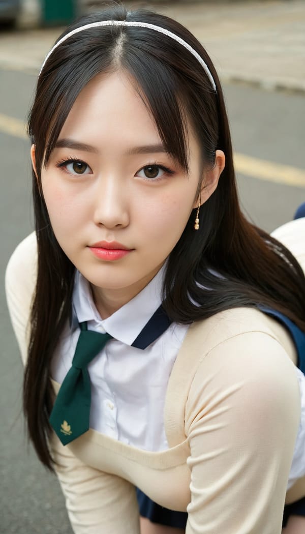 Tags: 21872187, SDXL
{"3": {"inputs": {"seed": 351362559748130, "steps": 64, "cfg": 7.7, "sampler_name": "dpmpp_2m", "scheduler": "karras", "denoise": 1.0, "model": ["27", 0], "positive": ["6", 0], "negative": ["7", 0], "latent_image": ["5", 0]}, "class_type": "KSampler"}, "4": {"inputs": {"ckpt_name": "juggernautXL_v8Rundiffusion.safetensors"}, "class_type": "CheckpointLoaderSimple"}, "5": {"inputs": {"width": 768, "height": 1344, "batch_size": 1}, "class_type": "EmptyLatentImage"}, "6": {"inputs": {"text": "27 year old girl, (irish:1.09), (chinese:1.11), (double eyelids:1.01), (cute:1.04), (seductive facial expression:0.99), (slim:1.11), (beautiful eyes:0.95), (seductive pose:1.01), (idol:1.11), (sexy lips:1.02), (blush:0.95), (pale skin:0.97), (detailed face:1.08), (temptress:1.00), (on all fours:1.08), (spreading ass cheeks:0.98), (from behind:0.99), (backboob:1.06), (school uniform:1.11), choker, busy street, (detailed skin:1.09), (candid cinema:1.02), (natural looking skin:1.06), (soft lighting:1.04), (skin fuzz:1.00), (textured skin:1.05), (RAW:1.02), (portra:1.09), (film:1.05)", "clip": ["27", 1]}, "class_type": "CLIPTextEncode"}, "7": {"inputs": {"text": "(watermark:1.08), (distorted:1.05), (worst quality:1.11), (bad hands:1.10), (twisted:1.09), (open mouth:1.05), (low resolution:1.12)", "clip": ["27", 1]}, "class_type": "CLIPTextEncode"}, "8": {"inputs": {"samples": ["3", 0], "vae": ["4", 2]}, "class_type": "VAEDecode"}, "25": {"inputs": {"lora_name": "nudify_xl.safetensors", "strength_model": 0.22, "strength_clip": 0.31, "model": ["4", 0], "clip": ["4", 1]}, "class_type": "LoraLoader"}, "26": {"inputs": {"lora_name": "shirtlift_SDXL_v2.safetensors", "strength_model": 0.12, "strength_clip": 0.06, "model": ["25", 0], "clip": ["25", 1]}, "class_type": "LoraLoader"}, "27": {"inputs": {"lora_name": "PerfectEyesXL.safetensors", "strength_model": 0.15, "strength_clip": 0.15, "model": ["26", 0], "clip": ["26", 1]}, "class_type": "LoraLoader"}, "30": {"inputs": {"model_name": "4x_NMKD-Superscale-SP_178000_G.pth"}, "class_type": "UpscaleModelLoader"}, "31": {"inputs": {"upscale_model": ["30", 0], "image": ["8", 0]}, "class_type": "ImageUpscaleWithModel"}, "32": {"inputs": {"upscale_method": "lanczos", "scale_by": 0.5, "image": ["31", 0]}, "class_type": "ImageScaleBy"}, "33": {"inputs": {"pixels": ["32", 0], "vae": ["4", 2]}, "class_type": "VAEEncode"}, "34": {"inputs": {"seed": 351362559748130, "steps": 64, "cfg": 7.7, "sampler_name": "dpmpp_2m", "scheduler": "karras", "denoise": 0.3, "model": ["27", 0], "positive": ["6", 0], "negative": ["7", 0], "latent_image": ["33", 0]}, "class_type": "KSampler"}, "36": {"inputs": {"samples": ["34", 0], "vae": ["4", 2]}, "class_type": "VAEDecode"}, "39": {"inputs": {"filename_prefix": "comfyapi-1707236713138", "images": ["36", 0]}, "class_type": "SaveImage"}}