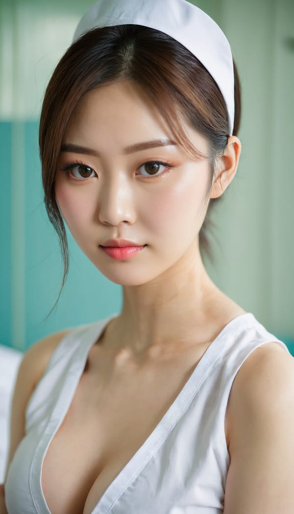 Tags: 21872187, SDXL
{"3": {"inputs": {"seed": 760329823044672, "steps": 64, "cfg": 7.55, "sampler_name": "dpmpp_2m", "scheduler": "karras", "denoise": 1.0, "model": ["27", 0], "positive": ["6", 0], "negative": ["7", 0], "latent_image": ["5", 0]}, "class_type": "KSampler"}, "4": {"inputs": {"ckpt_name": "juggernautxl.safetensors"}, "class_type": "CheckpointLoaderSimple"}, "5": {"inputs": {"width": 768, "height": 1344, "batch_size": 1}, "class_type": "EmptyLatentImage"}, "6": {"inputs": {"text": "26 year old girl, (taiwanese:1.09), (eyelashes:0.99), (beautiful eyes:1.00), (slim:0.96), (double eyelids:1.04), (sexy lips:1.03), (seductive facial expression:1.04), (blush:1.07), (detailed face:1.07), (idol:1.06), (temptress:1.00), (pale skin:1.03), (seductive pose:1.04), (cute:0.96), (in a seductive pose:1.03), (large perky breasts:1.02), (cleavage:1.03), (thigh gap:1.14), (nurse in uniform:1.05) working in a hospital ward, (textured skin:1.06), (candid cinema:1.04), (skin fuzz:1.05), (film:1.04), (detailed skin:1.04), (natural looking skin:1.09), (RAW:1.06), (portra:1.09), (soft lighting:1.08)", "clip": ["27", 1]}, "class_type": "CLIPTextEncode"}, "7": {"inputs": {"text": "(twisted:1.12), (distorted:1.06), (watermark:1.11), (open mouth:1.09), (worst quality:1.08), (bad hands:1.12), (low resolution:1.07)", "clip": ["27", 1]}, "class_type": "CLIPTextEncode"}, "8": {"inputs": {"samples": ["3", 0], "vae": ["4", 2]}, "class_type": "VAEDecode"}, "25": {"inputs": {"lora_name": "nudify_xl.safetensors", "strength_model": 0.05, "strength_clip": 0.32, "model": ["4", 0], "clip": ["4", 1]}, "class_type": "LoraLoader"}, "26": {"inputs": {"lora_name": "shirtlift_SDXL_v2.safetensors", "strength_model": 0.06, "strength_clip": 0.07, "model": ["25", 0], "clip": ["25", 1]}, "class_type": "LoraLoader"}, "27": {"inputs": {"lora_name": "PerfectEyesXL.safetensors", "strength_model": 0.05, "strength_clip": 0.19, "model": ["26", 0], "clip": ["26", 1]}, "class_type": "LoraLoader"}, "30": {"inputs": {"model_name": "4x_NMKD-Superscale-SP_178000_G.pth"}, "class_type": "UpscaleModelLoader"}, "31": {"inputs": {"upscale_model": ["30", 0], "image": ["8", 0]}, "class_type": "ImageUpscaleWithModel"}, "32": {"inputs": {"upscale_method": "lanczos", "scale_by": 0.5, "image": ["31", 0]}, "class_type": "ImageScaleBy"}, "33": {"inputs": {"pixels": ["32", 0], "vae": ["4", 2]}, "class_type": "VAEEncode"}, "34": {"inputs": {"seed": 760329823044672, "steps": 64, "cfg": 7.55, "sampler_name": "dpmpp_2m", "scheduler": "karras", "denoise": 0.3, "model": ["27", 0], "positive": ["6", 0], "negative": ["7", 0], "latent_image": ["33", 0]}, "class_type": "KSampler"}, "36": {"inputs": {"samples": ["34", 0], "vae": ["4", 2]}, "class_type": "VAEDecode"}, "39": {"inputs": {"filename_prefix": "comfyapi-1734348400761", "images": ["36", 0]}, "class_type": "SaveImage"}}