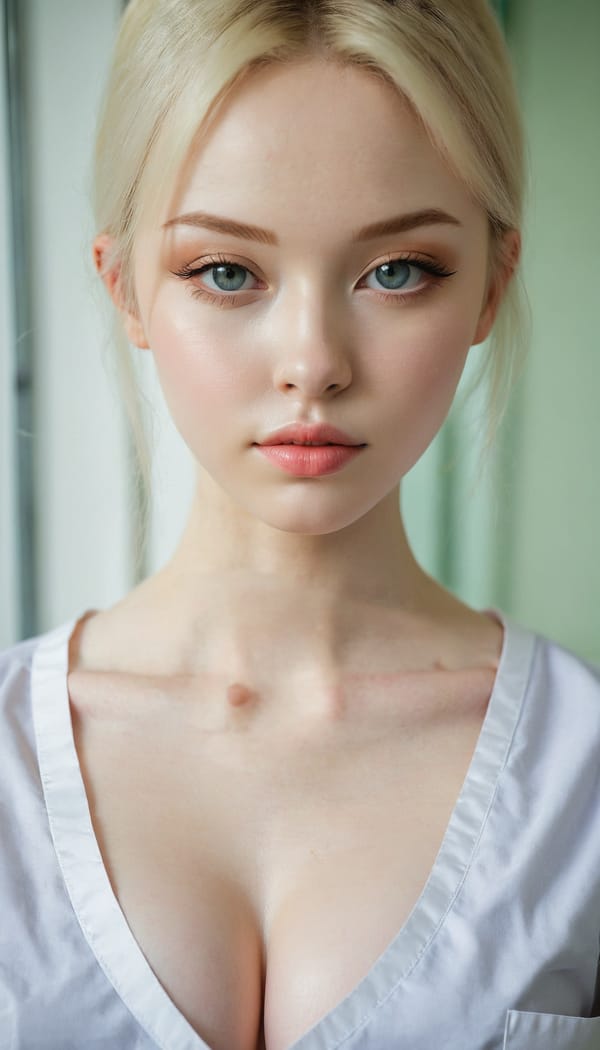 Tags: 21872187, SDXL
{"3": {"inputs": {"seed": 109976099151848, "steps": 32, "cfg": 7.55, "sampler_name": "dpmpp_2m", "scheduler": "karras", "denoise": 1.0, "model": ["27", 0], "positive": ["6", 0], "negative": ["7", 0], "latent_image": ["5", 0]}, "class_type": "KSampler"}, "4": {"inputs": {"ckpt_name": "juggernautxl.safetensors"}, "class_type": "CheckpointLoaderSimple"}, "5": {"inputs": {"width": 768, "height": 1344, "batch_size": 1}, "class_type": "EmptyLatentImage"}, "6": {"inputs": {"text": "19 year old girl, (ukrainian:0.98), (pale skin:1.05), (slim:1.03), (sexy lips:1.14), (seductive pose:0.99), (idol:1.03), (blush:1.08), (cute:1.05), (detailed face:1.02), (double eyelids:0.95), (seductive facial expression:1.09), (eyelashes:0.96), (temptress:1.09), (beautiful eyes:1.08), (on all fours:0.96), (spreading ass cheeks:1.00), (from behind:1.00), (backboob:1.14), (nurse in uniform:1.00) working in a hospital ward, (natural looking skin:1.00), (soft lighting:1.03), (RAW:1.00), (skin fuzz:1.06), (film:1.00), (portra:1.09), (textured skin:1.00), (detailed skin:1.09), (candid cinema:1.05)", "clip": ["27", 1]}, "class_type": "CLIPTextEncode"}, "7": {"inputs": {"text": "(distorted:1.08), (worst quality:1.06), (watermark:1.14), (open mouth:1.08), (twisted:1.14), (bad hands:1.05), (low resolution:1.10)", "clip": ["27", 1]}, "class_type": "CLIPTextEncode"}, "8": {"inputs": {"samples": ["3", 0], "vae": ["4", 2]}, "class_type": "VAEDecode"}, "25": {"inputs": {"lora_name": "nudify_xl.safetensors", "strength_model": 0.13, "strength_clip": 0.19, "model": ["4", 0], "clip": ["4", 1]}, "class_type": "LoraLoader"}, "26": {"inputs": {"lora_name": "shirtlift_SDXL_v2.safetensors", "strength_model": 0.02, "strength_clip": 0.15, "model": ["25", 0], "clip": ["25", 1]}, "class_type": "LoraLoader"}, "27": {"inputs": {"lora_name": "PerfectEyesXL.safetensors", "strength_model": 0.16, "strength_clip": 0.04, "model": ["26", 0], "clip": ["26", 1]}, "class_type": "LoraLoader"}, "30": {"inputs": {"model_name": "4x_NMKD-Superscale-SP_178000_G.pth"}, "class_type": "UpscaleModelLoader"}, "31": {"inputs": {"upscale_model": ["30", 0], "image": ["8", 0]}, "class_type": "ImageUpscaleWithModel"}, "32": {"inputs": {"upscale_method": "lanczos", "scale_by": 0.5, "image": ["31", 0]}, "class_type": "ImageScaleBy"}, "33": {"inputs": {"pixels": ["32", 0], "vae": ["4", 2]}, "class_type": "VAEEncode"}, "34": {"inputs": {"seed": 109976099151848, "steps": 32, "cfg": 7.55, "sampler_name": "dpmpp_2m", "scheduler": "karras", "denoise": 0.3, "model": ["27", 0], "positive": ["6", 0], "negative": ["7", 0], "latent_image": ["33", 0]}, "class_type": "KSampler"}, "36": {"inputs": {"samples": ["34", 0], "vae": ["4", 2]}, "class_type": "VAEDecode"}, "39": {"inputs": {"filename_prefix": "comfyapi-1716660966091", "images": ["36", 0]}, "class_type": "SaveImage"}}