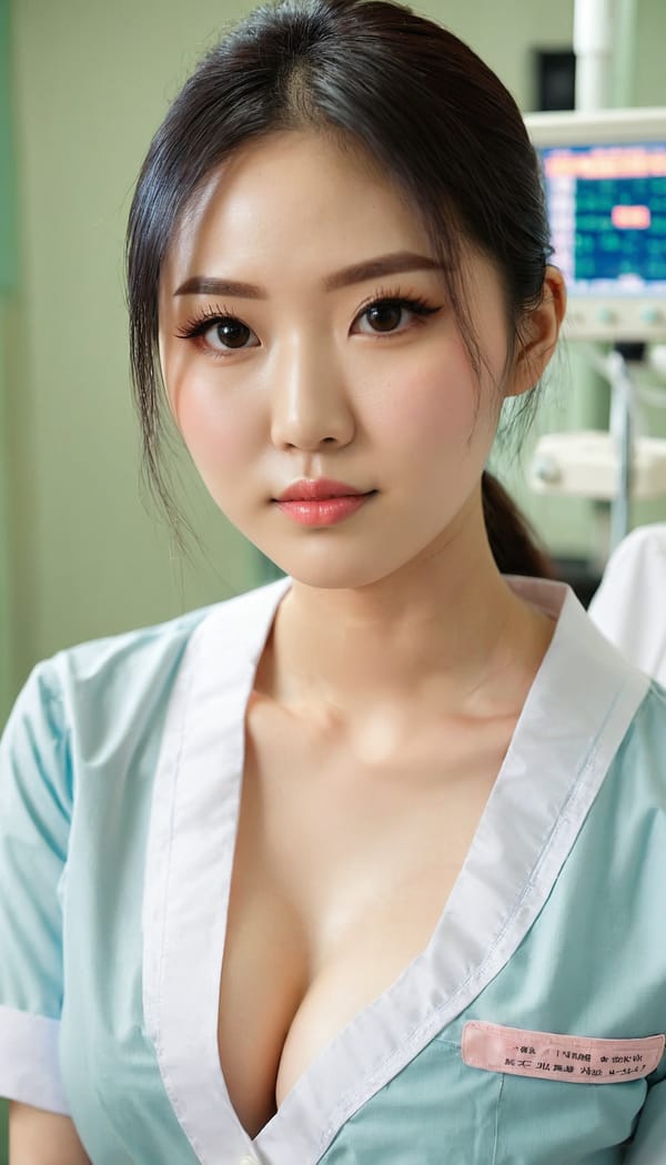 Tags: 21872187, SDXL
{"3": {"inputs": {"seed": 128326510220107, "steps": 64, "cfg": 7.56, "sampler_name": "dpmpp_2m", "scheduler": "karras", "denoise": 1.0, "model": ["27", 0], "positive": ["6", 0], "negative": ["7", 0], "latent_image": ["5", 0]}, "class_type": "KSampler"}, "4": {"inputs": {"ckpt_name": "juggernautxl.safetensors"}, "class_type": "CheckpointLoaderSimple"}, "5": {"inputs": {"width": 768, "height": 1344, "batch_size": 1}, "class_type": "EmptyLatentImage"}, "6": {"inputs": {"text": "27 year old girl, (taiwanese:0.95), (sexy lips:1.14), (eyelashes:1.11), (seductive facial expression:1.05), (blush:0.96), (idol:1.12), (beautiful eyes:1.06), (temptress:1.11), (cute:0.96), (pale skin:1.00), (double eyelids:1.00), (detailed face:0.95), (seductive pose:1.06), (slim:1.14), (in a seductive pose:1.07), (large perky breasts:1.10), (cleavage:1.09), (thigh gap:0.97), (nurse in uniform:1.09) working in a hospital ward, (film:1.09), (soft lighting:1.00), (RAW:1.00), (candid cinema:1.00), (natural looking skin:1.06), (skin fuzz:1.00), (detailed skin:1.00), (textured skin:1.01), (portra:1.08)", "clip": ["27", 1]}, "class_type": "CLIPTextEncode"}, "7": {"inputs": {"text": "(open mouth:1.06), (twisted:1.06), (bad hands:1.08), (watermark:1.09), (low resolution:1.07), (distorted:1.05)", "clip": ["27", 1]}, "class_type": "CLIPTextEncode"}, "8": {"inputs": {"samples": ["3", 0], "vae": ["4", 2]}, "class_type": "VAEDecode"}, "25": {"inputs": {"lora_name": "nudify_xl.safetensors", "strength_model": 0.15, "strength_clip": 0.05, "model": ["4", 0], "clip": ["4", 1]}, "class_type": "LoraLoader"}, "26": {"inputs": {"lora_name": "shirtlift_SDXL_v2.safetensors", "strength_model": 0.08, "strength_clip": 0.17, "model": ["25", 0], "clip": ["25", 1]}, "class_type": "LoraLoader"}, "27": {"inputs": {"lora_name": "PerfectEyesXL.safetensors", "strength_model": 0.14, "strength_clip": 0.15, "model": ["26", 0], "clip": ["26", 1]}, "class_type": "LoraLoader"}, "30": {"inputs": {"model_name": "4x_NMKD-Superscale-SP_178000_G.pth"}, "class_type": "UpscaleModelLoader"}, "31": {"inputs": {"upscale_model": ["30", 0], "image": ["8", 0]}, "class_type": "ImageUpscaleWithModel"}, "32": {"inputs": {"upscale_method": "lanczos", "scale_by": 0.5, "image": ["31", 0]}, "class_type": "ImageScaleBy"}, "33": {"inputs": {"pixels": ["32", 0], "vae": ["4", 2]}, "class_type": "VAEEncode"}, "34": {"inputs": {"seed": 128326510220107, "steps": 64, "cfg": 7.56, "sampler_name": "dpmpp_2m", "scheduler": "karras", "denoise": 0.3, "model": ["27", 0], "positive": ["6", 0], "negative": ["7", 0], "latent_image": ["33", 0]}, "class_type": "KSampler"}, "36": {"inputs": {"samples": ["34", 0], "vae": ["4", 2]}, "class_type": "VAEDecode"}, "39": {"inputs": {"filename_prefix": "comfyapi-1725195732116", "images": ["36", 0]}, "class_type": "SaveImage"}}