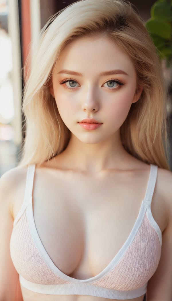 Tags: 21872187, SDXL
{"3": {"inputs": {"seed": 472054413371422, "steps": 64, "cfg": 7.42, "sampler_name": "dpmpp_2m", "scheduler": "karras", "denoise": 1.0, "model": ["27", 0], "positive": ["6", 0], "negative": ["7", 0], "latent_image": ["5", 0]}, "class_type": "KSampler"}, "4": {"inputs": {"ckpt_name": "juggernautxl.safetensors"}, "class_type": "CheckpointLoaderSimple"}, "5": {"inputs": {"width": 768, "height": 1344, "batch_size": 1}, "class_type": "EmptyLatentImage"}, "6": {"inputs": {"text": "18 year old girl, (beautiful eyes:0.98), (temptress:1.12), (pale skin:0.98), (cute:1.10), (double eyelids:1.03), (detailed face:1.05), (seductive pose:1.01), (seductive facial expression:0.98), (blush:0.99), (slim:1.13), (idol:0.98), (sexy lips:1.13), (eyelashes:0.98), (in a seductive pose:1.02), (large perky breasts:1.06), (cleavage:1.09), (thigh gap:1.09), (white tanktop:1.01), busy street, (portra:1.02), (candid cinema:1.08), (skin fuzz:1.07), (detailed skin:1.06), (soft lighting:1.03), (film:1.00), (natural looking skin:1.04), (RAW:1.03), (textured skin:1.05)", "clip": ["27", 1]}, "class_type": "CLIPTextEncode"}, "7": {"inputs": {"text": "(watermark:1.09), (bad hands:1.08), (low resolution:1.07), (open mouth:1.05), (worst quality:1.06), (distorted:1.10), (twisted:1.06)", "clip": ["27", 1]}, "class_type": "CLIPTextEncode"}, "8": {"inputs": {"samples": ["3", 0], "vae": ["4", 2]}, "class_type": "VAEDecode"}, "25": {"inputs": {"lora_name": "nudify_xl.safetensors", "strength_model": 0.23, "strength_clip": 0.06, "model": ["4", 0], "clip": ["4", 1]}, "class_type": "LoraLoader"}, "26": {"inputs": {"lora_name": "shirtlift_SDXL_v2.safetensors", "strength_model": 0.14, "strength_clip": 0.03, "model": ["25", 0], "clip": ["25", 1]}, "class_type": "LoraLoader"}, "27": {"inputs": {"lora_name": "PerfectEyesXL.safetensors", "strength_model": 0.02, "strength_clip": 0.07, "model": ["26", 0], "clip": ["26", 1]}, "class_type": "LoraLoader"}, "30": {"inputs": {"model_name": "4x_NMKD-Superscale-SP_178000_G.pth"}, "class_type": "UpscaleModelLoader"}, "31": {"inputs": {"upscale_model": ["30", 0], "image": ["8", 0]}, "class_type": "ImageUpscaleWithModel"}, "32": {"inputs": {"upscale_method": "lanczos", "scale_by": 0.5, "image": ["31", 0]}, "class_type": "ImageScaleBy"}, "33": {"inputs": {"pixels": ["32", 0], "vae": ["4", 2]}, "class_type": "VAEEncode"}, "34": {"inputs": {"seed": 472054413371422, "steps": 64, "cfg": 7.42, "sampler_name": "dpmpp_2m", "scheduler": "karras", "denoise": 0.3, "model": ["27", 0], "positive": ["6", 0], "negative": ["7", 0], "latent_image": ["33", 0]}, "class_type": "KSampler"}, "36": {"inputs": {"samples": ["34", 0], "vae": ["4", 2]}, "class_type": "VAEDecode"}, "39": {"inputs": {"filename_prefix": "comfyapi-1731438542041", "images": ["36", 0]}, "class_type": "SaveImage"}}