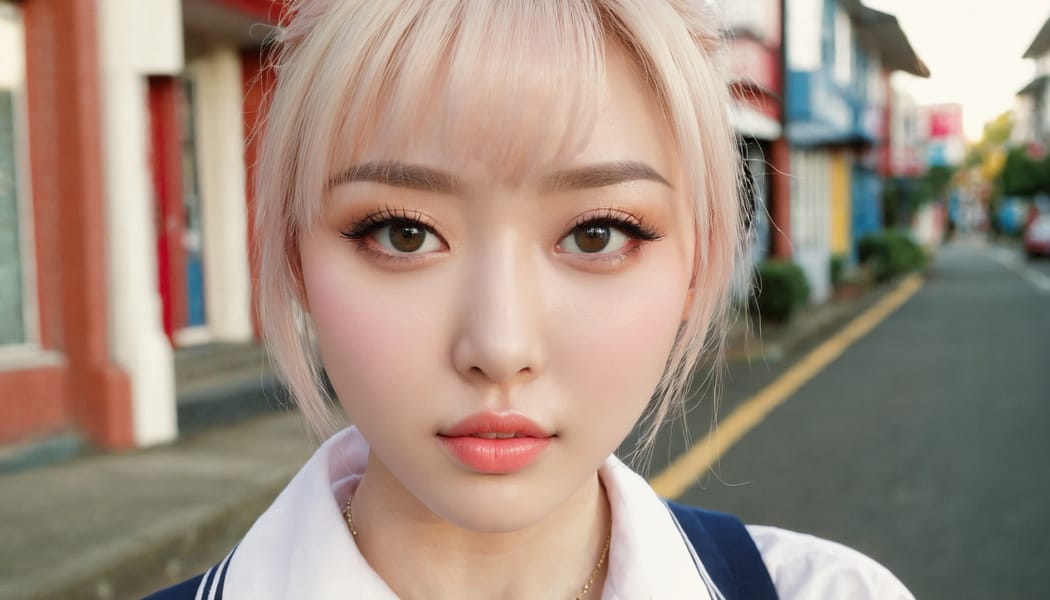 Tags: 21872187, SDXL
{"3": {"inputs": {"seed": 897159420456509, "steps": 32, "cfg": 6.46, "sampler_name": "dpmpp_2m", "scheduler": "karras", "denoise": 1.0, "model": ["27", 0], "positive": ["6", 0], "negative": ["7", 0], "latent_image": ["5", 0]}, "class_type": "KSampler"}, "4": {"inputs": {"ckpt_name": "juggernautxl.safetensors"}, "class_type": "CheckpointLoaderSimple"}, "5": {"inputs": {"width": 1344, "height": 768, "batch_size": 1}, "class_type": "EmptyLatentImage"}, "6": {"inputs": {"text": "25 year old girl, (idol:1.05), (double eyelids:1.04), (cute:1.08), (beautiful eyes:1.14), (eyelashes:1.00), (seductive pose:1.07), (sexy lips:1.14), (seductive facial expression:0.97), (temptress:0.95), (pale skin:1.08), (detailed face:1.01), (blush:1.09), (slim:1.14), (in a seductive pose:1.12), (large perky breasts:1.02), (cleavage:1.11), (thigh gap:0.95), (school uniform:1.02), choker, busy street, (film:1.09), (skin fuzz:1.04), (portra:1.02), (textured skin:1.06), (detailed skin:1.08), (RAW:1.03), (soft lighting:1.06), (candid cinema:1.06)", "clip": ["27", 1]}, "class_type": "CLIPTextEncode"}, "7": {"inputs": {"text": "(watermark:1.12), (low resolution:1.14), (bad hands:1.12), (twisted:1.13), (worst quality:1.11), (distorted:1.14)", "clip": ["27", 1]}, "class_type": "CLIPTextEncode"}, "8": {"inputs": {"samples": ["3", 0], "vae": ["4", 2]}, "class_type": "VAEDecode"}, "25": {"inputs": {"lora_name": "nudify_xl.safetensors", "strength_model": 0.35, "strength_clip": 0.35, "model": ["4", 0], "clip": ["4", 1]}, "class_type": "LoraLoader"}, "26": {"inputs": {"lora_name": "shirtlift_SDXL_v2.safetensors", "strength_model": 0.1, "strength_clip": 0.03, "model": ["25", 0], "clip": ["25", 1]}, "class_type": "LoraLoader"}, "27": {"inputs": {"lora_name": "PerfectEyesXL.safetensors", "strength_model": 0.18, "strength_clip": 0.13, "model": ["26", 0], "clip": ["26", 1]}, "class_type": "LoraLoader"}, "30": {"inputs": {"model_name": "4x_NMKD-Superscale-SP_178000_G.pth"}, "class_type": "UpscaleModelLoader"}, "31": {"inputs": {"upscale_model": ["30", 0], "image": ["8", 0]}, "class_type": "ImageUpscaleWithModel"}, "32": {"inputs": {"upscale_method": "lanczos", "scale_by": 0.5, "image": ["31", 0]}, "class_type": "ImageScaleBy"}, "33": {"inputs": {"pixels": ["32", 0], "vae": ["4", 2]}, "class_type": "VAEEncode"}, "34": {"inputs": {"seed": 897159420456509, "steps": 32, "cfg": 6.46, "sampler_name": "dpmpp_2m", "scheduler": "karras", "denoise": 0.3, "model": ["27", 0], "positive": ["6", 0], "negative": ["7", 0], "latent_image": ["33", 0]}, "class_type": "KSampler"}, "36": {"inputs": {"samples": ["34", 0], "vae": ["4", 2]}, "class_type": "VAEDecode"}, "39": {"inputs": {"filename_prefix": "comfyapi-1727000913812", "images": ["36", 0]}, "class_type": "SaveImage"}}