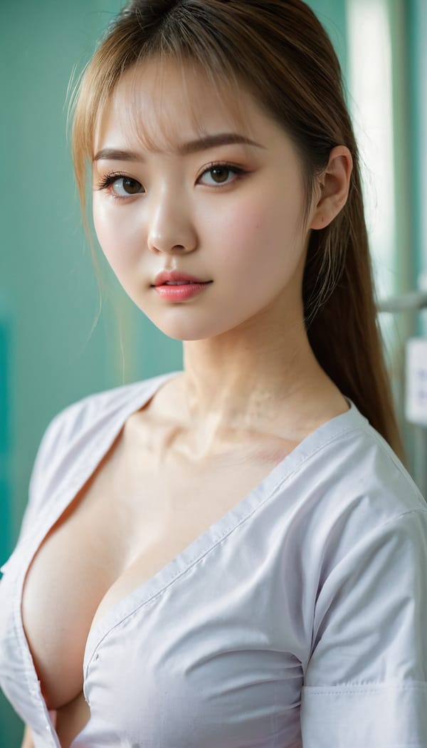 Tags: 21872187, SDXL
{"3": {"inputs": {"seed": 664131685307317, "steps": 64, "cfg": 7.63, "sampler_name": "dpmpp_2m", "scheduler": "karras", "denoise": 1.0, "model": ["27", 0], "positive": ["6", 0], "negative": ["7", 0], "latent_image": ["5", 0]}, "class_type": "KSampler"}, "4": {"inputs": {"ckpt_name": "juggernautxl.safetensors"}, "class_type": "CheckpointLoaderSimple"}, "5": {"inputs": {"width": 768, "height": 1344, "batch_size": 1}, "class_type": "EmptyLatentImage"}, "6": {"inputs": {"text": "22 year old girl, (ukrainian:1.05), (taiwanese:1.06), (russian:0.97), (seductive facial expression:0.97), (seductive pose:1.04), (pale skin:1.09), (double eyelids:1.01), (detailed face:1.02), (temptress:0.97), (eyelashes:1.05), (slim:0.98), (cute:1.10), (blush:1.01), (sexy lips:1.12), (beautiful eyes:1.04), (idol:1.13), (in a seductive pose:1.06), (large perky breasts:0.99), (cleavage:1.00), (thigh gap:0.97), (nurse in uniform:1.08) working in a hospital ward, (natural looking skin:1.02), (skin fuzz:1.08), (textured skin:1.08), (film:1.05), (detailed skin:1.06), (candid cinema:1.09), (RAW:1.01), (portra:1.08), (soft lighting:1.03)", "clip": ["27", 1]}, "class_type": "CLIPTextEncode"}, "7": {"inputs": {"text": "(twisted:1.14), (bad hands:1.06), (distorted:1.13), (low resolution:1.06), (worst quality:1.05), (watermark:1.05), (open mouth:1.08)", "clip": ["27", 1]}, "class_type": "CLIPTextEncode"}, "8": {"inputs": {"samples": ["3", 0], "vae": ["4", 2]}, "class_type": "VAEDecode"}, "25": {"inputs": {"lora_name": "nudify_xl.safetensors", "strength_model": 0.13, "strength_clip": 0.25, "model": ["4", 0], "clip": ["4", 1]}, "class_type": "LoraLoader"}, "26": {"inputs": {"lora_name": "shirtlift_SDXL_v2.safetensors", "strength_model": 0.16, "strength_clip": 0.16, "model": ["25", 0], "clip": ["25", 1]}, "class_type": "LoraLoader"}, "27": {"inputs": {"lora_name": "PerfectEyesXL.safetensors", "strength_model": 0.09, "strength_clip": 0.05, "model": ["26", 0], "clip": ["26", 1]}, "class_type": "LoraLoader"}, "30": {"inputs": {"model_name": "4x_NMKD-Superscale-SP_178000_G.pth"}, "class_type": "UpscaleModelLoader"}, "31": {"inputs": {"upscale_model": ["30", 0], "image": ["8", 0]}, "class_type": "ImageUpscaleWithModel"}, "32": {"inputs": {"upscale_method": "lanczos", "scale_by": 0.5, "image": ["31", 0]}, "class_type": "ImageScaleBy"}, "33": {"inputs": {"pixels": ["32", 0], "vae": ["4", 2]}, "class_type": "VAEEncode"}, "34": {"inputs": {"seed": 664131685307317, "steps": 64, "cfg": 7.63, "sampler_name": "dpmpp_2m", "scheduler": "karras", "denoise": 0.3, "model": ["27", 0], "positive": ["6", 0], "negative": ["7", 0], "latent_image": ["33", 0]}, "class_type": "KSampler"}, "36": {"inputs": {"samples": ["34", 0], "vae": ["4", 2]}, "class_type": "VAEDecode"}, "39": {"inputs": {"filename_prefix": "comfyapi-1713420174918", "images": ["36", 0]}, "class_type": "SaveImage"}}