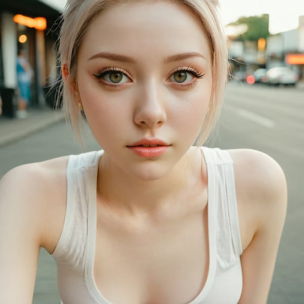 Tags: 21872187, SDXL
{"3": {"inputs": {"seed": 607241037033326, "steps": 32, "cfg": 6.9, "sampler_name": "dpmpp_2m", "scheduler": "karras", "denoise": 1.0, "model": ["27", 0], "positive": ["6", 0], "negative": ["7", 0], "latent_image": ["5", 0]}, "class_type": "KSampler"}, "4": {"inputs": {"ckpt_name": "juggernautxl.safetensors"}, "class_type": "CheckpointLoaderSimple"}, "5": {"inputs": {"width": 1024, "height": 1024, "batch_size": 1}, "class_type": "EmptyLatentImage"}, "6": {"inputs": {"text": "24 year old girl, (beautiful eyes:1.06), (idol:1.04), (seductive facial expression:1.03), (pale skin:1.03), (double eyelids:1.02), (detailed face:1.02), (seductive pose:1.02), (cute:1.07), (temptress:1.00), (slim:1.08), (blush:1.01), (sexy lips:0.98), (eyelashes:1.02), (perky ass:1.01), (exposed ass:1.11), (looking back:1.13), (sexy ass:1.06), (thigh gap:1.07), (white tanktop:0.96), busy street, (RAW:1.05), (textured skin:1.07), (candid cinema:1.02), (natural looking skin:1.05), (film:1.06), (detailed skin:1.00), (soft lighting:1.05), (skin fuzz:1.04), (portra:1.03)", "clip": ["27", 1]}, "class_type": "CLIPTextEncode"}, "7": {"inputs": {"text": "(watermark:1.08), (open mouth:1.11), (low resolution:1.11), (twisted:1.09), (distorted:1.10), (worst quality:1.13), (bad hands:1.12)", "clip": ["27", 1]}, "class_type": "CLIPTextEncode"}, "8": {"inputs": {"samples": ["3", 0], "vae": ["4", 2]}, "class_type": "VAEDecode"}, "25": {"inputs": {"lora_name": "nudify_xl.safetensors", "strength_model": 0.26, "strength_clip": 0.17, "model": ["4", 0], "clip": ["4", 1]}, "class_type": "LoraLoader"}, "26": {"inputs": {"lora_name": "shirtlift_SDXL_v2.safetensors", "strength_model": 0.18, "strength_clip": 0.13, "model": ["25", 0], "clip": ["25", 1]}, "class_type": "LoraLoader"}, "27": {"inputs": {"lora_name": "PerfectEyesXL.safetensors", "strength_model": 0.08, "strength_clip": 0.19, "model": ["26", 0], "clip": ["26", 1]}, "class_type": "LoraLoader"}, "30": {"inputs": {"model_name": "4x_NMKD-Superscale-SP_178000_G.pth"}, "class_type": "UpscaleModelLoader"}, "31": {"inputs": {"upscale_model": ["30", 0], "image": ["8", 0]}, "class_type": "ImageUpscaleWithModel"}, "32": {"inputs": {"upscale_method": "lanczos", "scale_by": 0.5, "image": ["31", 0]}, "class_type": "ImageScaleBy"}, "33": {"inputs": {"pixels": ["32", 0], "vae": ["4", 2]}, "class_type": "VAEEncode"}, "34": {"inputs": {"seed": 607241037033326, "steps": 32, "cfg": 6.9, "sampler_name": "dpmpp_2m", "scheduler": "karras", "denoise": 0.3, "model": ["27", 0], "positive": ["6", 0], "negative": ["7", 0], "latent_image": ["33", 0]}, "class_type": "KSampler"}, "36": {"inputs": {"samples": ["34", 0], "vae": ["4", 2]}, "class_type": "VAEDecode"}, "39": {"inputs": {"filename_prefix": "comfyapi-1731150170277", "images": ["36", 0]}, "class_type": "SaveImage"}}