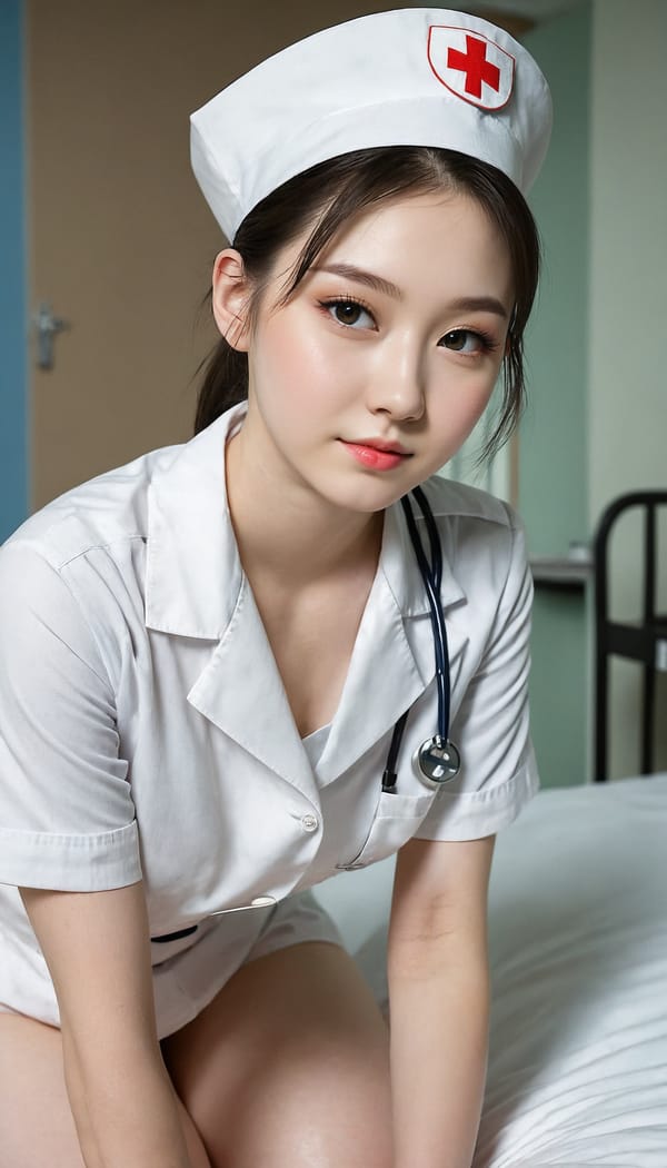 Tags: 21872187, SDXL
{"3": {"inputs": {"seed": 876199159271066, "steps": 64, "cfg": 6.88, "sampler_name": "dpmpp_2m", "scheduler": "karras", "denoise": 1.0, "model": ["27", 0], "positive": ["6", 0], "negative": ["7", 0], "latent_image": ["5", 0]}, "class_type": "KSampler"}, "4": {"inputs": {"ckpt_name": "juggernautXL_v8Rundiffusion.safetensors"}, "class_type": "CheckpointLoaderSimple"}, "5": {"inputs": {"width": 768, "height": 1344, "batch_size": 1}, "class_type": "EmptyLatentImage"}, "6": {"inputs": {"text": "20 year old girl, (russian:0.96), (japanese:1.12), (double eyelids:1.04), (sexy lips:1.00), (temptress:0.96), (seductive facial expression:0.96), (pale skin:1.04), (beautiful eyes:1.10), (idol:1.02), (cute:0.99), (eyelashes:1.10), (blush:1.05), (seductive pose:1.09), (detailed face:0.99), (slim:0.97), (on all fours:1.12), (spreading ass cheeks:1.03), (from behind:0.96), (backboob:0.98), (nurse in uniform:1.12) working in a hospital ward, (film:1.05), (soft lighting:1.04), (candid cinema:1.05), (skin fuzz:1.09), (portra:1.05), (detailed skin:1.08), (RAW:1.02), (natural looking skin:1.03), (textured skin:1.00)", "clip": ["27", 1]}, "class_type": "CLIPTextEncode"}, "7": {"inputs": {"text": "(worst quality:1.12), (low resolution:1.10), (twisted:1.10), (distorted:1.06), (bad hands:1.09), (open mouth:1.14), (watermark:1.09)", "clip": ["27", 1]}, "class_type": "CLIPTextEncode"}, "8": {"inputs": {"samples": ["3", 0], "vae": ["4", 2]}, "class_type": "VAEDecode"}, "25": {"inputs": {"lora_name": "nudify_xl.safetensors", "strength_model": 0.02, "strength_clip": 0.28, "model": ["4", 0], "clip": ["4", 1]}, "class_type": "LoraLoader"}, "26": {"inputs": {"lora_name": "shirtlift_SDXL_v2.safetensors", "strength_model": 0.07, "strength_clip": 0.11, "model": ["25", 0], "clip": ["25", 1]}, "class_type": "LoraLoader"}, "27": {"inputs": {"lora_name": "PerfectEyesXL.safetensors", "strength_model": 0.01, "strength_clip": 0.0, "model": ["26", 0], "clip": ["26", 1]}, "class_type": "LoraLoader"}, "30": {"inputs": {"model_name": "4x_NMKD-Superscale-SP_178000_G.pth"}, "class_type": "UpscaleModelLoader"}, "31": {"inputs": {"upscale_model": ["30", 0], "image": ["8", 0]}, "class_type": "ImageUpscaleWithModel"}, "32": {"inputs": {"upscale_method": "lanczos", "scale_by": 0.5, "image": ["31", 0]}, "class_type": "ImageScaleBy"}, "33": {"inputs": {"pixels": ["32", 0], "vae": ["4", 2]}, "class_type": "VAEEncode"}, "34": {"inputs": {"seed": 876199159271066, "steps": 64, "cfg": 6.88, "sampler_name": "dpmpp_2m", "scheduler": "karras", "denoise": 0.3, "model": ["27", 0], "positive": ["6", 0], "negative": ["7", 0], "latent_image": ["33", 0]}, "class_type": "KSampler"}, "36": {"inputs": {"samples": ["34", 0], "vae": ["4", 2]}, "class_type": "VAEDecode"}, "39": {"inputs": {"filename_prefix": "comfyapi-1707548680313", "images": ["36", 0]}, "class_type": "SaveImage"}}