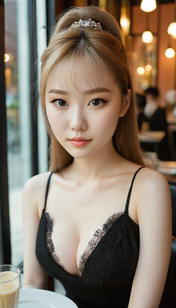 Tags: 21872187, SDXL
{"3": {"inputs": {"seed": 482261288204744, "steps": 64, "cfg": 6.67, "sampler_name": "dpmpp_2m", "scheduler": "karras", "denoise": 1.0, "model": ["27", 0], "positive": ["6", 0], "negative": ["7", 0], "latent_image": ["5", 0]}, "class_type": "KSampler"}, "4": {"inputs": {"ckpt_name": "juggernautxl.safetensors"}, "class_type": "CheckpointLoaderSimple"}, "5": {"inputs": {"width": 768, "height": 1344, "batch_size": 1}, "class_type": "EmptyLatentImage"}, "6": {"inputs": {"text": "26 year old girl, (russian:1.01), (korean:1.04), (eyelashes:0.96), (detailed face:1.07), (idol:1.03), (cute:1.02), (pale skin:1.01), (beautiful eyes:0.96), (double eyelids:0.98), (temptress:1.00), (seductive facial expression:1.10), (seductive pose:0.97), (slim:1.14), (sexy lips:0.96), (in a seductive pose:1.14), (large perky breasts:1.09), (cleavage:1.12), (thigh gap:1.06), (wearing a little black dress:1.13) at a fine dining restaurant, (skin fuzz:1.04), (candid cinema:1.02), (detailed skin:1.09), (film:1.09), (natural looking skin:1.00), (soft lighting:1.06), (portra:1.08), (RAW:1.09), (textured skin:1.09)", "clip": ["27", 1]}, "class_type": "CLIPTextEncode"}, "7": {"inputs": {"text": "(twisted:1.13), (open mouth:1.10), (bad hands:1.07), (worst quality:1.06), (distorted:1.07), (low resolution:1.12), (watermark:1.14)", "clip": ["27", 1]}, "class_type": "CLIPTextEncode"}, "8": {"inputs": {"samples": ["3", 0], "vae": ["4", 2]}, "class_type": "VAEDecode"}, "25": {"inputs": {"lora_name": "nudify_xl.safetensors", "strength_model": 0.12, "strength_clip": 0.35, "model": ["4", 0], "clip": ["4", 1]}, "class_type": "LoraLoader"}, "26": {"inputs": {"lora_name": "shirtlift_SDXL_v2.safetensors", "strength_model": 0.1, "strength_clip": 0.13, "model": ["25", 0], "clip": ["25", 1]}, "class_type": "LoraLoader"}, "27": {"inputs": {"lora_name": "PerfectEyesXL.safetensors", "strength_model": 0.03, "strength_clip": 0.17, "model": ["26", 0], "clip": ["26", 1]}, "class_type": "LoraLoader"}, "30": {"inputs": {"model_name": "4x_NMKD-Superscale-SP_178000_G.pth"}, "class_type": "UpscaleModelLoader"}, "31": {"inputs": {"upscale_model": ["30", 0], "image": ["8", 0]}, "class_type": "ImageUpscaleWithModel"}, "32": {"inputs": {"upscale_method": "lanczos", "scale_by": 0.5, "image": ["31", 0]}, "class_type": "ImageScaleBy"}, "33": {"inputs": {"pixels": ["32", 0], "vae": ["4", 2]}, "class_type": "VAEEncode"}, "34": {"inputs": {"seed": 482261288204744, "steps": 64, "cfg": 6.67, "sampler_name": "dpmpp_2m", "scheduler": "karras", "denoise": 0.3, "model": ["27", 0], "positive": ["6", 0], "negative": ["7", 0], "latent_image": ["33", 0]}, "class_type": "KSampler"}, "36": {"inputs": {"samples": ["34", 0], "vae": ["4", 2]}, "class_type": "VAEDecode"}, "39": {"inputs": {"filename_prefix": "comfyapi-1715822864699", "images": ["36", 0]}, "class_type": "SaveImage"}}