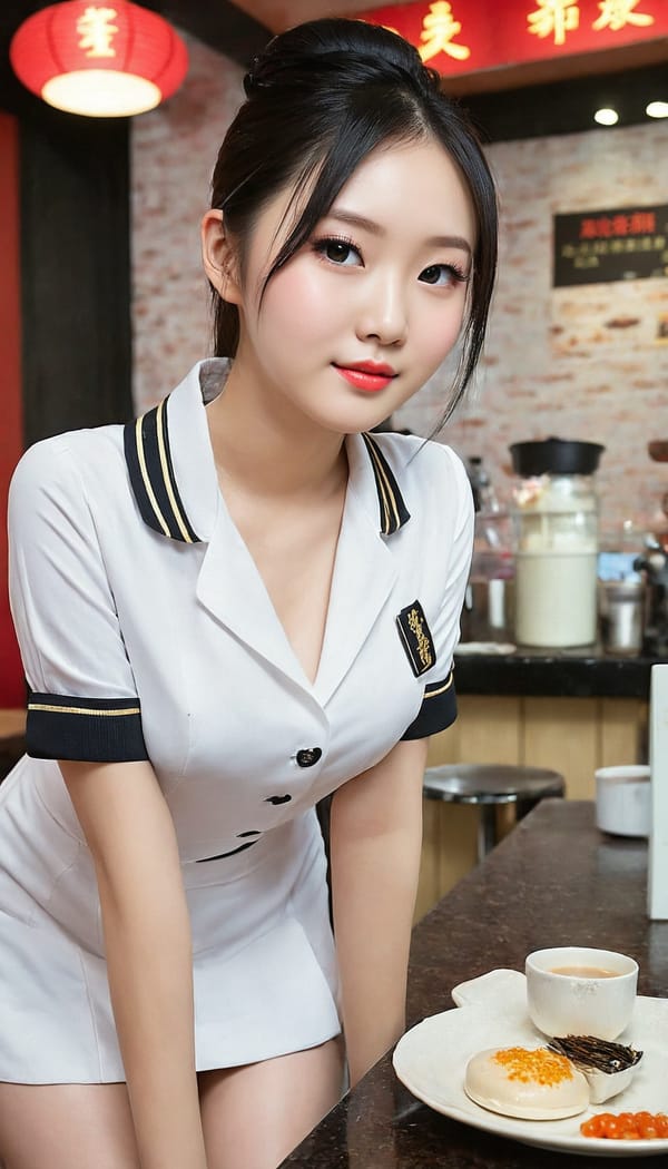 Tags: 21872187, SDXL
{"3": {"inputs": {"seed": 850957086650418, "steps": 32, "cfg": 6.38, "sampler_name": "dpmpp_2m", "scheduler": "karras", "denoise": 1.0, "model": ["27", 0], "positive": ["6", 0], "negative": ["7", 0], "latent_image": ["5", 0]}, "class_type": "KSampler"}, "4": {"inputs": {"ckpt_name": "juggernautXL_v8Rundiffusion.safetensors"}, "class_type": "CheckpointLoaderSimple"}, "5": {"inputs": {"width": 768, "height": 1344, "batch_size": 1}, "class_type": "EmptyLatentImage"}, "6": {"inputs": {"text": "24 year old girl, (chinese:1.10), (beautiful eyes:1.13), (seductive facial expression:0.95), (detailed face:1.06), (sexy lips:1.02), (pale skin:0.96), (eyelashes:1.14), (blush:1.00), (cute:1.01), (double eyelids:1.00), (slim:1.04), (idol:1.02), (seductive pose:1.02), (on all fours:1.13), (spreading ass cheeks:1.06), (from behind:0.98), (backboob:1.06), (a waitress in uniform:1.09) working at a restaurant, (RAW:1.09), (natural looking skin:1.08), (candid cinema:1.08), (film:1.09), (textured skin:1.06), (detailed skin:1.08), (skin fuzz:1.04), (portra:1.02), (soft lighting:1.00)", "clip": ["27", 1]}, "class_type": "CLIPTextEncode"}, "7": {"inputs": {"text": "(watermark:1.10), (distorted:1.14), (low resolution:1.05), (bad hands:1.10), (worst quality:1.08), (twisted:1.13), (open mouth:1.07)", "clip": ["27", 1]}, "class_type": "CLIPTextEncode"}, "8": {"inputs": {"samples": ["3", 0], "vae": ["4", 2]}, "class_type": "VAEDecode"}, "25": {"inputs": {"lora_name": "nudify_xl.safetensors", "strength_model": 0.35, "strength_clip": 0.07, "model": ["4", 0], "clip": ["4", 1]}, "class_type": "LoraLoader"}, "26": {"inputs": {"lora_name": "shirtlift_SDXL_v2.safetensors", "strength_model": 0.07, "strength_clip": 0.18, "model": ["25", 0], "clip": ["25", 1]}, "class_type": "LoraLoader"}, "27": {"inputs": {"lora_name": "PerfectEyesXL.safetensors", "strength_model": 0.14, "strength_clip": 0.15, "model": ["26", 0], "clip": ["26", 1]}, "class_type": "LoraLoader"}, "30": {"inputs": {"model_name": "4x_NMKD-Superscale-SP_178000_G.pth"}, "class_type": "UpscaleModelLoader"}, "31": {"inputs": {"upscale_model": ["30", 0], "image": ["8", 0]}, "class_type": "ImageUpscaleWithModel"}, "32": {"inputs": {"upscale_method": "lanczos", "scale_by": 0.5, "image": ["31", 0]}, "class_type": "ImageScaleBy"}, "33": {"inputs": {"pixels": ["32", 0], "vae": ["4", 2]}, "class_type": "VAEEncode"}, "34": {"inputs": {"seed": 850957086650418, "steps": 32, "cfg": 6.38, "sampler_name": "dpmpp_2m", "scheduler": "karras", "denoise": 0.3, "model": ["27", 0], "positive": ["6", 0], "negative": ["7", 0], "latent_image": ["33", 0]}, "class_type": "KSampler"}, "36": {"inputs": {"samples": ["34", 0], "vae": ["4", 2]}, "class_type": "VAEDecode"}, "39": {"inputs": {"filename_prefix": "comfyapi-1707682380967", "images": ["36", 0]}, "class_type": "SaveImage"}}