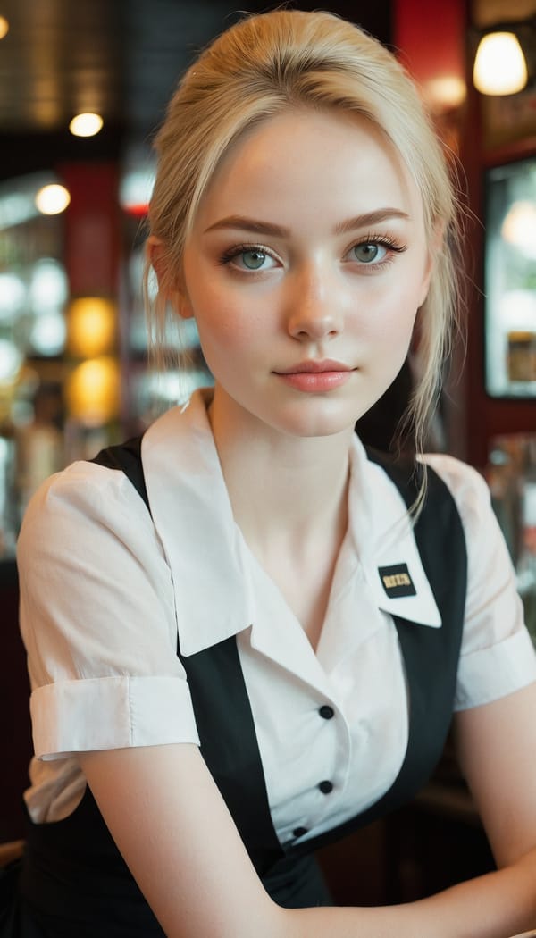 Tags: 21872187, SDXL
{"3": {"inputs": {"seed": 949931213472353, "steps": 64, "cfg": 6.8, "sampler_name": "dpmpp_2m", "scheduler": "karras", "denoise": 1.0, "model": ["27", 0], "positive": ["6", 0], "negative": ["7", 0], "latent_image": ["5", 0]}, "class_type": "KSampler"}, "4": {"inputs": {"ckpt_name": "juggernautxl.safetensors"}, "class_type": "CheckpointLoaderSimple"}, "5": {"inputs": {"width": 768, "height": 1344, "batch_size": 1}, "class_type": "EmptyLatentImage"}, "6": {"inputs": {"text": "24 year old girl, (eyelashes:0.98), (slim:1.11), (sexy lips:0.96), (detailed face:1.03), (seductive pose:1.00), (pale skin:1.08), (beautiful eyes:1.07), (seductive facial expression:1.11), (blush:0.95), (temptress:1.12), (cute:1.02), (perky ass:0.98), (exposed ass:1.03), (looking back:1.13), (sexy ass:1.11), (thigh gap:0.98), (a waitress in uniform:1.05) working at a restaurant, (textured skin:1.05), (natural looking skin:1.00), (skin fuzz:1.00), (portra:1.05), (film:1.03), (detailed skin:1.06), (soft lighting:1.07), (candid cinema:1.03), (RAW:1.08)", "clip": ["27", 1]}, "class_type": "CLIPTextEncode"}, "7": {"inputs": {"text": "(open mouth:1.05), (watermark:1.09), (worst quality:1.09), (twisted:1.10), (distorted:1.11), (bad hands:1.05), (low resolution:1.08)", "clip": ["27", 1]}, "class_type": "CLIPTextEncode"}, "8": {"inputs": {"samples": ["3", 0], "vae": ["4", 2]}, "class_type": "VAEDecode"}, "25": {"inputs": {"lora_name": "nudify_xl.safetensors", "strength_model": 0.04, "strength_clip": 0.25, "model": ["4", 0], "clip": ["4", 1]}, "class_type": "LoraLoader"}, "26": {"inputs": {"lora_name": "shirtlift_SDXL_v2.safetensors", "strength_model": 0.08, "strength_clip": 0.0, "model": ["25", 0], "clip": ["25", 1]}, "class_type": "LoraLoader"}, "27": {"inputs": {"lora_name": "PerfectEyesXL.safetensors", "strength_model": 0.03, "strength_clip": 0.14, "model": ["26", 0], "clip": ["26", 1]}, "class_type": "LoraLoader"}, "30": {"inputs": {"model_name": "4x_NMKD-Superscale-SP_178000_G.pth"}, "class_type": "UpscaleModelLoader"}, "31": {"inputs": {"upscale_model": ["30", 0], "image": ["8", 0]}, "class_type": "ImageUpscaleWithModel"}, "32": {"inputs": {"upscale_method": "lanczos", "scale_by": 0.5, "image": ["31", 0]}, "class_type": "ImageScaleBy"}, "33": {"inputs": {"pixels": ["32", 0], "vae": ["4", 2]}, "class_type": "VAEEncode"}, "34": {"inputs": {"seed": 949931213472353, "steps": 64, "cfg": 6.8, "sampler_name": "dpmpp_2m", "scheduler": "karras", "denoise": 0.3, "model": ["27", 0], "positive": ["6", 0], "negative": ["7", 0], "latent_image": ["33", 0]}, "class_type": "KSampler"}, "36": {"inputs": {"samples": ["34", 0], "vae": ["4", 2]}, "class_type": "VAEDecode"}, "39": {"inputs": {"filename_prefix": "comfyapi-1726269553064", "images": ["36", 0]}, "class_type": "SaveImage"}}