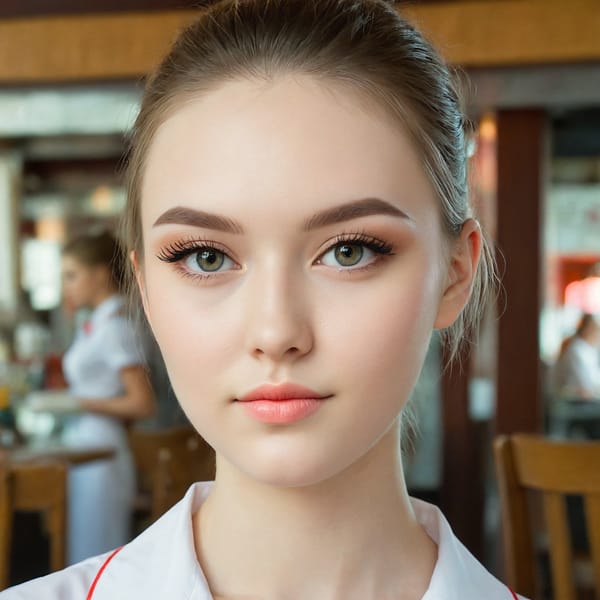 Tags: 21872187, SDXL
{"3": {"inputs": {"seed": 508810755920398, "steps": 64, "cfg": 6.07, "sampler_name": "dpmpp_2m", "scheduler": "karras", "denoise": 1.0, "model": ["27", 0], "positive": ["6", 0], "negative": ["7", 0], "latent_image": ["5", 0]}, "class_type": "KSampler"}, "4": {"inputs": {"ckpt_name": "juggernautXL_v8Rundiffusion.safetensors"}, "class_type": "CheckpointLoaderSimple"}, "5": {"inputs": {"width": 1024, "height": 1024, "batch_size": 1}, "class_type": "EmptyLatentImage"}, "6": {"inputs": {"text": "19 year old girl, (ukrainian:1.11), (russian:1.03), (sexy lips:0.95), (detailed face:1.03), (cute:0.99), (blush:1.08), (beautiful eyes:0.98), (seductive pose:0.95), (double eyelids:1.12), (seductive facial expression:1.06), (slim:0.96), (idol:1.07), (pale skin:1.13), (eyelashes:1.12), (perky ass:1.00), (exposed ass:1.01), (looking back:1.00), (sexy ass:1.02), (thigh gap:1.13), (a waitress in uniform:1.10) working at a restaurant, (textured skin:1.00), (natural looking skin:1.01), (portra:1.08), (skin fuzz:1.01), (film:1.03), (detailed skin:1.03), (soft lighting:1.02), (RAW:1.00)", "clip": ["27", 1]}, "class_type": "CLIPTextEncode"}, "7": {"inputs": {"text": "(open mouth:1.10), (bad hands:1.09), (distorted:1.06), (low resolution:1.07), (worst quality:1.09), (watermark:1.14)", "clip": ["27", 1]}, "class_type": "CLIPTextEncode"}, "8": {"inputs": {"samples": ["3", 0], "vae": ["4", 2]}, "class_type": "VAEDecode"}, "25": {"inputs": {"lora_name": "nudify_xl.safetensors", "strength_model": 0.32, "strength_clip": 0.28, "model": ["4", 0], "clip": ["4", 1]}, "class_type": "LoraLoader"}, "26": {"inputs": {"lora_name": "shirtlift_SDXL_v2.safetensors", "strength_model": 0.09, "strength_clip": 0.02, "model": ["25", 0], "clip": ["25", 1]}, "class_type": "LoraLoader"}, "27": {"inputs": {"lora_name": "PerfectEyesXL.safetensors", "strength_model": 0.16, "strength_clip": 0.04, "model": ["26", 0], "clip": ["26", 1]}, "class_type": "LoraLoader"}, "30": {"inputs": {"model_name": "4x_NMKD-Superscale-SP_178000_G.pth"}, "class_type": "UpscaleModelLoader"}, "31": {"inputs": {"upscale_model": ["30", 0], "image": ["8", 0]}, "class_type": "ImageUpscaleWithModel"}, "32": {"inputs": {"upscale_method": "lanczos", "scale_by": 0.5, "image": ["31", 0]}, "class_type": "ImageScaleBy"}, "33": {"inputs": {"pixels": ["32", 0], "vae": ["4", 2]}, "class_type": "VAEEncode"}, "34": {"inputs": {"seed": 508810755920398, "steps": 64, "cfg": 6.07, "sampler_name": "dpmpp_2m", "scheduler": "karras", "denoise": 0.3, "model": ["27", 0], "positive": ["6", 0], "negative": ["7", 0], "latent_image": ["33", 0]}, "class_type": "KSampler"}, "36": {"inputs": {"samples": ["34", 0], "vae": ["4", 2]}, "class_type": "VAEDecode"}, "39": {"inputs": {"filename_prefix": "comfyapi-1707595332926", "images": ["36", 0]}, "class_type": "SaveImage"}}