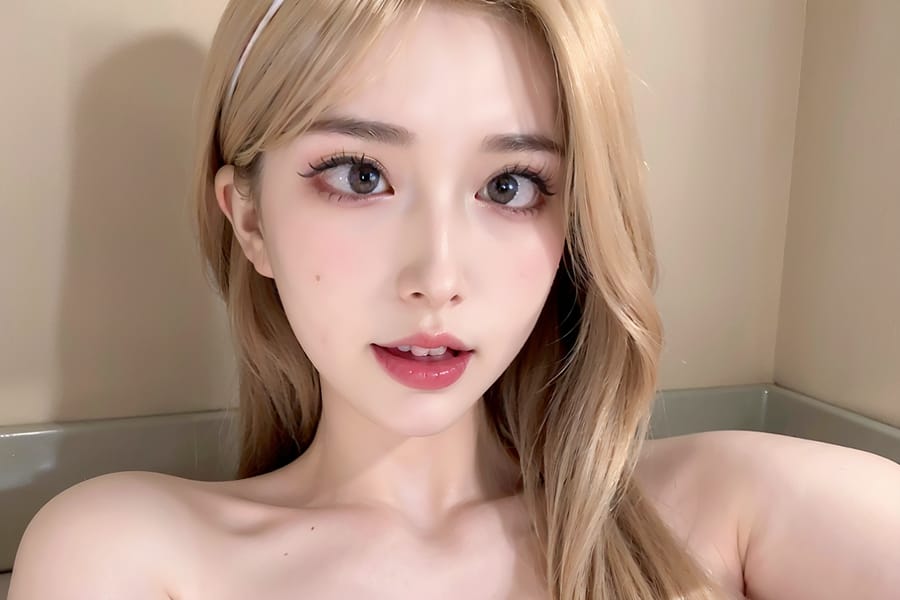 Tags: 21872187
<lora:mix4:0.48>, <lora:koreanDollLikeness:0.54>, (russian:0.97), (soaking in bathtub:0.92), <lora:ahegao-x-v4:0.59>, ahegao face, pleasure, extremely detailed eyes, extremely detailed face, cute, (photorealistic:1.16), sexy lips, seductive smile, double eyelids, eyelashes, pale skin, perky breasts, full body portrait, RAW, sharp, hyper realistic, tall, (thigh gap:0.98), blush, delicate and beautiful girl, (stunningly attractive:1.17), (dramatic:1.13)
Negative prompt: anime, black and white, fat, (worst quality:2.12)
Steps: 32, Sampler: DPM++ 2M Karras, CFG scale: 7.42, Seed: 1852182089, Size: 768x512, Model hash: fc2511737a, Model: chilloutmix_NiPrunedFp32Fix, Seed resize from: -1x-1, Denoising strength: 0.4, Version: v1.2.1, Hires upscale: 2.0, Hires steps: 16, Hires upscaler: ESRGAN_4x