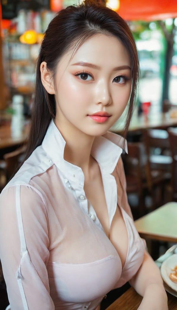 Tags: 21872187, SDXL
{"3": {"inputs": {"seed": 422003340366824, "steps": 64, "cfg": 5.01, "sampler_name": "dpmpp_2m", "scheduler": "karras", "denoise": 1.0, "model": ["27", 0], "positive": ["6", 0], "negative": ["7", 0], "latent_image": ["5", 0]}, "class_type": "KSampler"}, "4": {"inputs": {"ckpt_name": "juggernautxl.safetensors"}, "class_type": "CheckpointLoaderSimple"}, "5": {"inputs": {"width": 768, "height": 1344, "batch_size": 1}, "class_type": "EmptyLatentImage"}, "6": {"inputs": {"text": "26 year old girl, (russian:1.07), (taiwanese:1.04), (double eyelids:0.97), (blush:0.98), (idol:1.05), (beautiful eyes:1.02), (seductive pose:1.02), (temptress:1.04), (seductive facial expression:1.11), (detailed face:1.04), (sexy lips:0.97), (pale skin:1.08), (eyelashes:1.01), (cute:1.12), (on all fours:0.98), (spreading ass cheeks:0.98), (from behind:1.13), (backboob:1.01), (a waitress in uniform:1.01) working at a restaurant, (detailed skin:1.01), (skin fuzz:1.05), (portra:1.07), (textured skin:1.04), (soft lighting:1.03), (RAW:1.09), (film:1.06), (candid cinema:1.04), (natural looking skin:1.08)", "clip": ["27", 1]}, "class_type": "CLIPTextEncode"}, "7": {"inputs": {"text": "(watermark:1.11), (bad hands:1.06), (twisted:1.09), (low resolution:1.10), (worst quality:1.13), (open mouth:1.05), (distorted:1.06)", "clip": ["27", 1]}, "class_type": "CLIPTextEncode"}, "8": {"inputs": {"samples": ["3", 0], "vae": ["4", 2]}, "class_type": "VAEDecode"}, "25": {"inputs": {"lora_name": "nudify_xl.safetensors", "strength_model": 0.08, "strength_clip": 0.21, "model": ["4", 0], "clip": ["4", 1]}, "class_type": "LoraLoader"}, "26": {"inputs": {"lora_name": "shirtlift_SDXL_v2.safetensors", "strength_model": 0.01, "strength_clip": 0.06, "model": ["25", 0], "clip": ["25", 1]}, "class_type": "LoraLoader"}, "27": {"inputs": {"lora_name": "PerfectEyesXL.safetensors", "strength_model": 0.05, "strength_clip": 0.14, "model": ["26", 0], "clip": ["26", 1]}, "class_type": "LoraLoader"}, "30": {"inputs": {"model_name": "4x_NMKD-Superscale-SP_178000_G.pth"}, "class_type": "UpscaleModelLoader"}, "31": {"inputs": {"upscale_model": ["30", 0], "image": ["8", 0]}, "class_type": "ImageUpscaleWithModel"}, "32": {"inputs": {"upscale_method": "lanczos", "scale_by": 0.5, "image": ["31", 0]}, "class_type": "ImageScaleBy"}, "33": {"inputs": {"pixels": ["32", 0], "vae": ["4", 2]}, "class_type": "VAEEncode"}, "34": {"inputs": {"seed": 422003340366824, "steps": 64, "cfg": 5.01, "sampler_name": "dpmpp_2m", "scheduler": "karras", "denoise": 0.3, "model": ["27", 0], "positive": ["6", 0], "negative": ["7", 0], "latent_image": ["33", 0]}, "class_type": "KSampler"}, "36": {"inputs": {"samples": ["34", 0], "vae": ["4", 2]}, "class_type": "VAEDecode"}, "39": {"inputs": {"filename_prefix": "comfyapi-1724458626556", "images": ["36", 0]}, "class_type": "SaveImage"}}