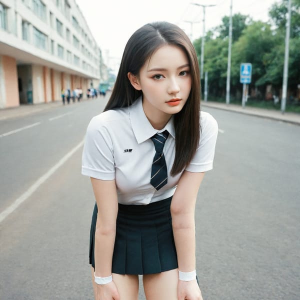 Tags: 21872187, SDXL
{"3": {"inputs": {"seed": 908090087344200, "steps": 64, "cfg": 6.42, "sampler_name": "dpmpp_2m", "scheduler": "karras", "denoise": 1.0, "model": ["27", 0], "positive": ["6", 0], "negative": ["7", 0], "latent_image": ["5", 0]}, "class_type": "KSampler"}, "4": {"inputs": {"ckpt_name": "leosamsHelloworldSDXL_helloworldSDXL32DPO.safetensors"}, "class_type": "CheckpointLoaderSimple"}, "5": {"inputs": {"width": 1024, "height": 1024, "batch_size": 1}, "class_type": "EmptyLatentImage"}, "6": {"inputs": {"text": "26 year old girl, (russian:1.09), (korean:0.97), (ukrainian:1.02), (slim:1.00), (pale skin:1.08), (seductive pose:1.13), (cute:1.04), (idol:0.96), (blush:1.06), (temptress:1.06), (beautiful eyes:0.99), (eyelashes:1.09), (sexy lips:1.03), (double eyelids:1.00), (seductive facial expression:1.09), (detailed face:1.03), (perky ass:0.98), (exposed ass:0.97), (looking back:0.99), (sexy ass:0.96), (thigh gap:1.05), (school uniform:1.04), choker, busy street, (portra:1.04), (textured skin:1.04), (candid cinema:1.00), (RAW:1.09), (soft lighting:1.02), (natural looking skin:1.06), (skin fuzz:1.09), (detailed skin:1.08), (film:1.09)", "clip": ["27", 1]}, "class_type": "CLIPTextEncode"}, "7": {"inputs": {"text": "(low resolution:1.12), (worst quality:1.05), (bad hands:1.11), (watermark:1.14), (twisted:1.10), (distorted:1.13), (open mouth:1.08)", "clip": ["27", 1]}, "class_type": "CLIPTextEncode"}, "8": {"inputs": {"samples": ["3", 0], "vae": ["4", 2]}, "class_type": "VAEDecode"}, "25": {"inputs": {"lora_name": "nudify_xl.safetensors", "strength_model": 0.28, "strength_clip": 0.19, "model": ["4", 0], "clip": ["4", 1]}, "class_type": "LoraLoader"}, "26": {"inputs": {"lora_name": "shirtlift_SDXL_v2.safetensors", "strength_model": 0.12, "strength_clip": 0.1, "model": ["25", 0], "clip": ["25", 1]}, "class_type": "LoraLoader"}, "27": {"inputs": {"lora_name": "PerfectEyesXL.safetensors", "strength_model": 0.0, "strength_clip": 0.16, "model": ["26", 0], "clip": ["26", 1]}, "class_type": "LoraLoader"}, "30": {"inputs": {"model_name": "4x_NMKD-Superscale-SP_178000_G.pth"}, "class_type": "UpscaleModelLoader"}, "31": {"inputs": {"upscale_model": ["30", 0], "image": ["8", 0]}, "class_type": "ImageUpscaleWithModel"}, "32": {"inputs": {"upscale_method": "lanczos", "scale_by": 0.5, "image": ["31", 0]}, "class_type": "ImageScaleBy"}, "33": {"inputs": {"pixels": ["32", 0], "vae": ["4", 2]}, "class_type": "VAEEncode"}, "34": {"inputs": {"seed": 908090087344200, "steps": 64, "cfg": 6.42, "sampler_name": "dpmpp_2m", "scheduler": "karras", "denoise": 0.3, "model": ["27", 0], "positive": ["6", 0], "negative": ["7", 0], "latent_image": ["33", 0]}, "class_type": "KSampler"}, "36": {"inputs": {"samples": ["34", 0], "vae": ["4", 2]}, "class_type": "VAEDecode"}, "39": {"inputs": {"filename_prefix": "comfyapi-1707400351244", "images": ["36", 0]}, "class_type": "SaveImage"}}