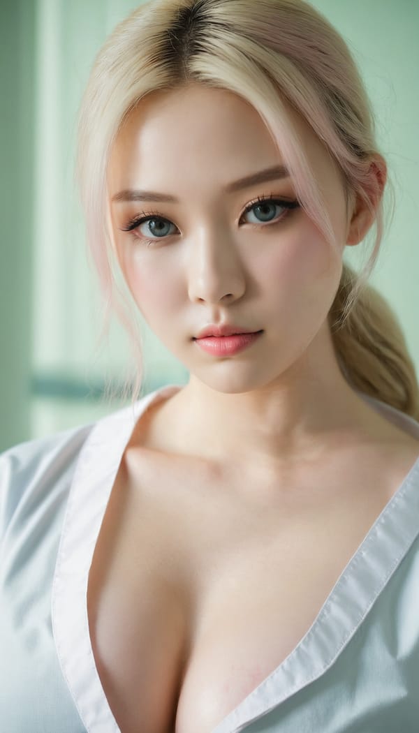 Tags: 21872187, SDXL
{"3": {"inputs": {"seed": 909505323188920, "steps": 32, "cfg": 6.28, "sampler_name": "dpmpp_2m", "scheduler": "karras", "denoise": 1.0, "model": ["27", 0], "positive": ["6", 0], "negative": ["7", 0], "latent_image": ["5", 0]}, "class_type": "KSampler"}, "4": {"inputs": {"ckpt_name": "juggernautxl.safetensors"}, "class_type": "CheckpointLoaderSimple"}, "5": {"inputs": {"width": 768, "height": 1344, "batch_size": 1}, "class_type": "EmptyLatentImage"}, "6": {"inputs": {"text": "18 year old girl, (sexy lips:1.05), (temptress:1.11), (seductive facial expression:1.02), (double eyelids:1.11), (idol:0.96), (slim:1.04), (seductive pose:1.09), (cute:1.07), (beautiful eyes:1.04), (pale skin:0.97), (detailed face:1.03), (blush:1.12), (in a seductive pose:0.95), (large perky breasts:1.10), (cleavage:1.13), (thigh gap:1.00), (nurse in uniform:1.04) working in a hospital ward, (soft lighting:1.07), (portra:1.04), (skin fuzz:1.08), (detailed skin:1.04), (RAW:1.03), (textured skin:1.02), (film:1.01), (candid cinema:1.00), (natural looking skin:1.07)", "clip": ["27", 1]}, "class_type": "CLIPTextEncode"}, "7": {"inputs": {"text": "(watermark:1.10), (distorted:1.14), (low resolution:1.09), (open mouth:1.13), (twisted:1.14), (bad hands:1.05)", "clip": ["27", 1]}, "class_type": "CLIPTextEncode"}, "8": {"inputs": {"samples": ["3", 0], "vae": ["4", 2]}, "class_type": "VAEDecode"}, "25": {"inputs": {"lora_name": "nudify_xl.safetensors", "strength_model": 0.03, "strength_clip": 0.13, "model": ["4", 0], "clip": ["4", 1]}, "class_type": "LoraLoader"}, "26": {"inputs": {"lora_name": "shirtlift_SDXL_v2.safetensors", "strength_model": 0.06, "strength_clip": 0.16, "model": ["25", 0], "clip": ["25", 1]}, "class_type": "LoraLoader"}, "27": {"inputs": {"lora_name": "PerfectEyesXL.safetensors", "strength_model": 0.1, "strength_clip": 0.19, "model": ["26", 0], "clip": ["26", 1]}, "class_type": "LoraLoader"}, "30": {"inputs": {"model_name": "4x_NMKD-Superscale-SP_178000_G.pth"}, "class_type": "UpscaleModelLoader"}, "31": {"inputs": {"upscale_model": ["30", 0], "image": ["8", 0]}, "class_type": "ImageUpscaleWithModel"}, "32": {"inputs": {"upscale_method": "lanczos", "scale_by": 0.5, "image": ["31", 0]}, "class_type": "ImageScaleBy"}, "33": {"inputs": {"pixels": ["32", 0], "vae": ["4", 2]}, "class_type": "VAEEncode"}, "34": {"inputs": {"seed": 909505323188920, "steps": 32, "cfg": 6.28, "sampler_name": "dpmpp_2m", "scheduler": "karras", "denoise": 0.3, "model": ["27", 0], "positive": ["6", 0], "negative": ["7", 0], "latent_image": ["33", 0]}, "class_type": "KSampler"}, "36": {"inputs": {"samples": ["34", 0], "vae": ["4", 2]}, "class_type": "VAEDecode"}, "39": {"inputs": {"filename_prefix": "comfyapi-1714514916347", "images": ["36", 0]}, "class_type": "SaveImage"}}