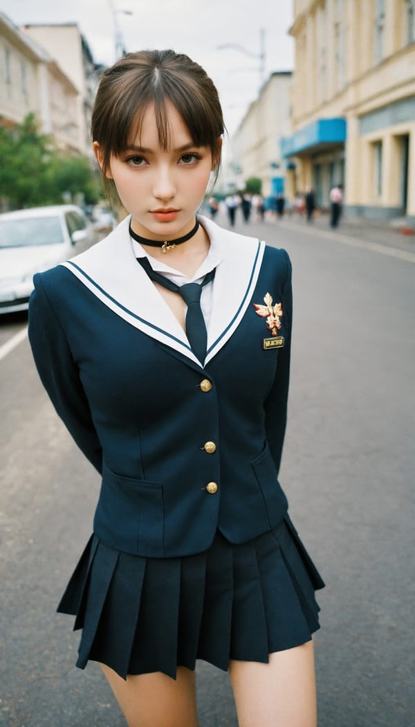 Tags: 21872187, SDXL
{"3": {"inputs": {"seed": 891802405563612, "steps": 32, "cfg": 5.82, "sampler_name": "dpmpp_2m", "scheduler": "karras", "denoise": 1.0, "model": ["27", 0], "positive": ["6", 0], "negative": ["7", 0], "latent_image": ["5", 0]}, "class_type": "KSampler"}, "4": {"inputs": {"ckpt_name": "helloworldxl.safetensors"}, "class_type": "CheckpointLoaderSimple"}, "5": {"inputs": {"width": 768, "height": 1344, "batch_size": 1}, "class_type": "EmptyLatentImage"}, "6": {"inputs": {"text": "27 year old girl, (russian:1.10), (beautiful eyes:0.96), (detailed face:1.10), (double eyelids:0.95), (seductive pose:1.05), (idol:1.01), (eyelashes:1.11), (slim:0.99), (cute:1.07), (temptress:1.14), (sexy lips:1.14), (seductive facial expression:0.97), (blush:0.98), (in a seductive pose:1.14), (large perky breasts:1.09), (cleavage:0.96), (thigh gap:1.05), (school uniform:1.09), choker, busy street, (film:1.04), (portra:1.07), (detailed skin:1.08), (textured skin:1.05), (candid cinema:1.04), (natural looking skin:1.08), (skin fuzz:1.09), (soft lighting:1.07), (RAW:1.07)", "clip": ["27", 1]}, "class_type": "CLIPTextEncode"}, "7": {"inputs": {"text": "(open mouth:1.09), (low resolution:1.06), (watermark:1.13), (worst quality:1.05), (twisted:1.11), (bad hands:1.07), (distorted:1.11)", "clip": ["27", 1]}, "class_type": "CLIPTextEncode"}, "8": {"inputs": {"samples": ["3", 0], "vae": ["4", 2]}, "class_type": "VAEDecode"}, "25": {"inputs": {"lora_name": "nudify_xl.safetensors", "strength_model": 0.18, "strength_clip": 0.36, "model": ["4", 0], "clip": ["4", 1]}, "class_type": "LoraLoader"}, "26": {"inputs": {"lora_name": "shirtlift_SDXL_v2.safetensors", "strength_model": 0.13, "strength_clip": 0.13, "model": ["25", 0], "clip": ["25", 1]}, "class_type": "LoraLoader"}, "27": {"inputs": {"lora_name": "PerfectEyesXL.safetensors", "strength_model": 0.11, "strength_clip": 0.11, "model": ["26", 0], "clip": ["26", 1]}, "class_type": "LoraLoader"}, "30": {"inputs": {"model_name": "4x_NMKD-Superscale-SP_178000_G.pth"}, "class_type": "UpscaleModelLoader"}, "31": {"inputs": {"upscale_model": ["30", 0], "image": ["8", 0]}, "class_type": "ImageUpscaleWithModel"}, "32": {"inputs": {"upscale_method": "lanczos", "scale_by": 0.5, "image": ["31", 0]}, "class_type": "ImageScaleBy"}, "33": {"inputs": {"pixels": ["32", 0], "vae": ["4", 2]}, "class_type": "VAEEncode"}, "34": {"inputs": {"seed": 891802405563612, "steps": 32, "cfg": 5.82, "sampler_name": "dpmpp_2m", "scheduler": "karras", "denoise": 0.3, "model": ["27", 0], "positive": ["6", 0], "negative": ["7", 0], "latent_image": ["33", 0]}, "class_type": "KSampler"}, "36": {"inputs": {"samples": ["34", 0], "vae": ["4", 2]}, "class_type": "VAEDecode"}, "39": {"inputs": {"filename_prefix": "comfyapi-1716788224231", "images": ["36", 0]}, "class_type": "SaveImage"}}