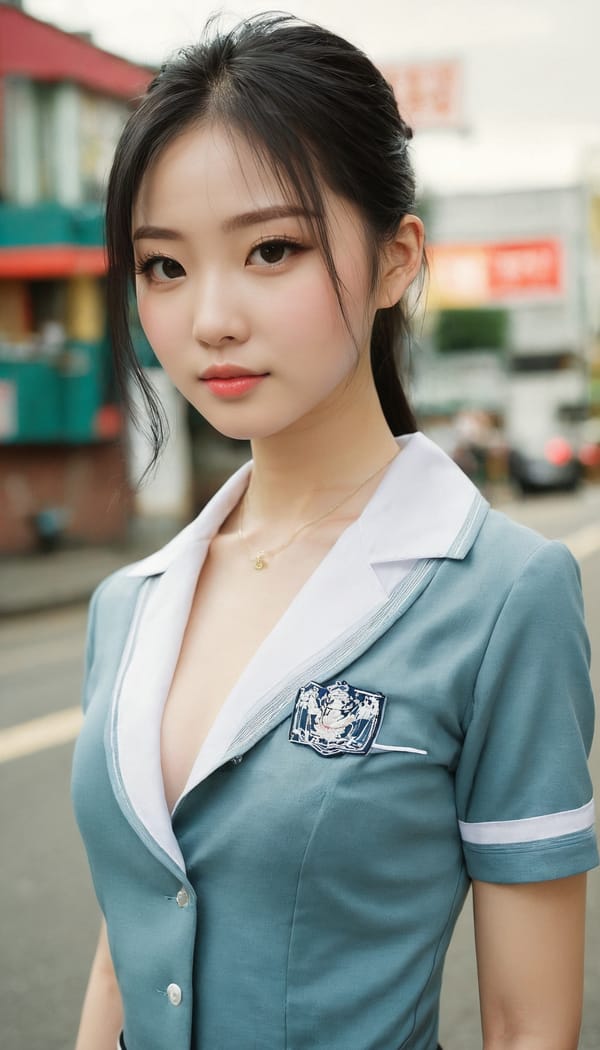 Tags: 21872187, SDXL
{"3": {"inputs": {"seed": 757182947409041, "steps": 32, "cfg": 5.43, "sampler_name": "dpmpp_2m", "scheduler": "karras", "denoise": 1.0, "model": ["27", 0], "positive": ["6", 0], "negative": ["7", 0], "latent_image": ["5", 0]}, "class_type": "KSampler"}, "4": {"inputs": {"ckpt_name": "juggernautxl.safetensors"}, "class_type": "CheckpointLoaderSimple"}, "5": {"inputs": {"width": 768, "height": 1344, "batch_size": 1}, "class_type": "EmptyLatentImage"}, "6": {"inputs": {"text": "21 year old girl, (irish:1.10), (taiwanese:0.96), (chinese:1.09), (pale skin:1.03), (slim:0.95), (double eyelids:1.04), (blush:0.95), (temptress:0.97), (seductive facial expression:1.03), (sexy lips:1.13), (eyelashes:0.96), (seductive pose:1.10), (beautiful eyes:0.96), (idol:1.10), (detailed face:1.06), (cute:1.06), (perky ass:1.07), (exposed ass:0.95), (looking back:1.09), (sexy ass:1.14), (thigh gap:1.00), (school uniform:1.09), choker, busy street, (textured skin:1.03), (candid cinema:1.05), (natural looking skin:1.03), (detailed skin:1.09), (RAW:1.05), (portra:1.04), (soft lighting:1.01), (skin fuzz:1.03), (film:1.09)", "clip": ["27", 1]}, "class_type": "CLIPTextEncode"}, "7": {"inputs": {"text": "(bad hands:1.09), (watermark:1.06), (low resolution:1.12), (open mouth:1.12), (distorted:1.11), (worst quality:1.09), (twisted:1.12)", "clip": ["27", 1]}, "class_type": "CLIPTextEncode"}, "8": {"inputs": {"samples": ["3", 0], "vae": ["4", 2]}, "class_type": "VAEDecode"}, "25": {"inputs": {"lora_name": "nudify_xl.safetensors", "strength_model": 0.17, "strength_clip": 0.29, "model": ["4", 0], "clip": ["4", 1]}, "class_type": "LoraLoader"}, "26": {"inputs": {"lora_name": "shirtlift_SDXL_v2.safetensors", "strength_model": 0.09, "strength_clip": 0.03, "model": ["25", 0], "clip": ["25", 1]}, "class_type": "LoraLoader"}, "27": {"inputs": {"lora_name": "PerfectEyesXL.safetensors", "strength_model": 0.01, "strength_clip": 0.01, "model": ["26", 0], "clip": ["26", 1]}, "class_type": "LoraLoader"}, "30": {"inputs": {"model_name": "4x_NMKD-Superscale-SP_178000_G.pth"}, "class_type": "UpscaleModelLoader"}, "31": {"inputs": {"upscale_model": ["30", 0], "image": ["8", 0]}, "class_type": "ImageUpscaleWithModel"}, "32": {"inputs": {"upscale_method": "lanczos", "scale_by": 0.5, "image": ["31", 0]}, "class_type": "ImageScaleBy"}, "33": {"inputs": {"pixels": ["32", 0], "vae": ["4", 2]}, "class_type": "VAEEncode"}, "34": {"inputs": {"seed": 757182947409041, "steps": 32, "cfg": 5.43, "sampler_name": "dpmpp_2m", "scheduler": "karras", "denoise": 0.3, "model": ["27", 0], "positive": ["6", 0], "negative": ["7", 0], "latent_image": ["33", 0]}, "class_type": "KSampler"}, "36": {"inputs": {"samples": ["34", 0], "vae": ["4", 2]}, "class_type": "VAEDecode"}, "39": {"inputs": {"filename_prefix": "comfyapi-1716542438143", "images": ["36", 0]}, "class_type": "SaveImage"}}