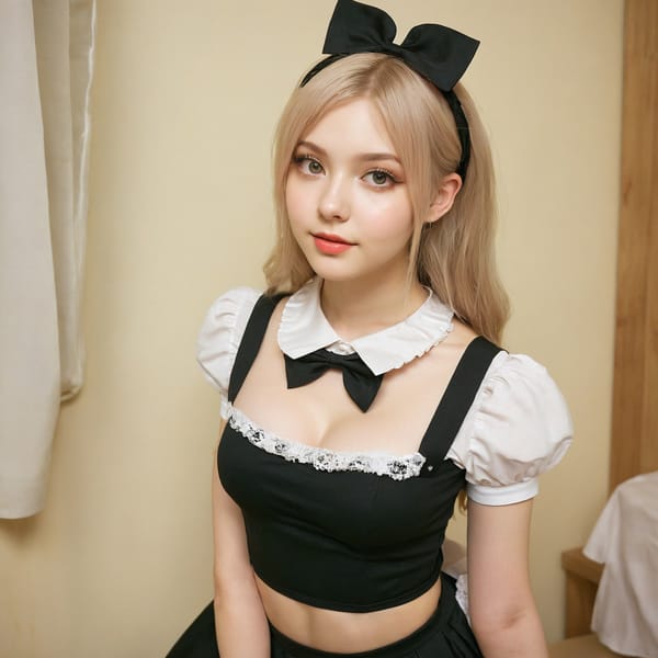 Tags: 21872187, SDXL
{"3": {"inputs": {"seed": 297322226773347, "steps": 32, "cfg": 5.56, "sampler_name": "dpmpp_2m", "scheduler": "karras", "denoise": 1.0, "model": ["27", 0], "positive": ["6", 0], "negative": ["7", 0], "latent_image": ["5", 0]}, "class_type": "KSampler"}, "4": {"inputs": {"ckpt_name": "juggernautxl.safetensors"}, "class_type": "CheckpointLoaderSimple"}, "5": {"inputs": {"width": 1024, "height": 1024, "batch_size": 1}, "class_type": "EmptyLatentImage"}, "6": {"inputs": {"text": "20 year old girl, (russian:1.06), (ukrainian:0.99), (cute:0.99), (beautiful eyes:0.96), (detailed face:1.05), (double eyelids:1.03), (sexy lips:1.13), (temptress:1.03), (pale skin:0.98), (blush:1.09), (seductive pose:1.11), (seductive facial expression:1.08), (slim:1.02), (idol:0.95), (eyelashes:1.04), (perky ass:1.00), (exposed ass:1.02), (looking back:0.97), (sexy ass:1.12), (thigh gap:1.04), in a (skimpy maid costume:1.11) working at a maid cafe, choker, bowtie, headband, pleated skirt, (film:1.03), (natural looking skin:1.01), (portra:1.08), (candid cinema:1.06), (skin fuzz:1.08), (detailed skin:1.02), (textured skin:1.02), (RAW:1.08)", "clip": ["27", 1]}, "class_type": "CLIPTextEncode"}, "7": {"inputs": {"text": "(bad hands:1.12), (worst quality:1.06), (watermark:1.13), (low resolution:1.07), (distorted:1.11), (twisted:1.13), (open mouth:1.09)", "clip": ["27", 1]}, "class_type": "CLIPTextEncode"}, "8": {"inputs": {"samples": ["3", 0], "vae": ["4", 2]}, "class_type": "VAEDecode"}, "25": {"inputs": {"lora_name": "nudify_xl.safetensors", "strength_model": 0.24, "strength_clip": 0.36, "model": ["4", 0], "clip": ["4", 1]}, "class_type": "LoraLoader"}, "26": {"inputs": {"lora_name": "shirtlift_SDXL_v2.safetensors", "strength_model": 0.12, "strength_clip": 0.12, "model": ["25", 0], "clip": ["25", 1]}, "class_type": "LoraLoader"}, "27": {"inputs": {"lora_name": "PerfectEyesXL.safetensors", "strength_model": 0.07, "strength_clip": 0.02, "model": ["26", 0], "clip": ["26", 1]}, "class_type": "LoraLoader"}, "30": {"inputs": {"model_name": "4x_NMKD-Superscale-SP_178000_G.pth"}, "class_type": "UpscaleModelLoader"}, "31": {"inputs": {"upscale_model": ["30", 0], "image": ["8", 0]}, "class_type": "ImageUpscaleWithModel"}, "32": {"inputs": {"upscale_method": "lanczos", "scale_by": 0.5, "image": ["31", 0]}, "class_type": "ImageScaleBy"}, "33": {"inputs": {"pixels": ["32", 0], "vae": ["4", 2]}, "class_type": "VAEEncode"}, "34": {"inputs": {"seed": 297322226773347, "steps": 32, "cfg": 5.56, "sampler_name": "dpmpp_2m", "scheduler": "karras", "denoise": 0.3, "model": ["27", 0], "positive": ["6", 0], "negative": ["7", 0], "latent_image": ["33", 0]}, "class_type": "KSampler"}, "36": {"inputs": {"samples": ["34", 0], "vae": ["4", 2]}, "class_type": "VAEDecode"}, "39": {"inputs": {"filename_prefix": "comfyapi-1715973458468", "images": ["36", 0]}, "class_type": "SaveImage"}}