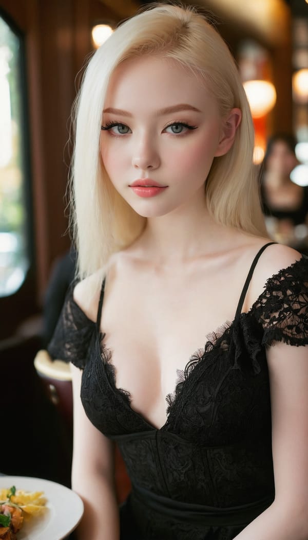 Tags: 21872187, SDXL
{"3": {"inputs": {"seed": 741179104361328, "steps": 64, "cfg": 5.53, "sampler_name": "dpmpp_2m", "scheduler": "karras", "denoise": 1.0, "model": ["27", 0], "positive": ["6", 0], "negative": ["7", 0], "latent_image": ["5", 0]}, "class_type": "KSampler"}, "4": {"inputs": {"ckpt_name": "juggernautxl.safetensors"}, "class_type": "CheckpointLoaderSimple"}, "5": {"inputs": {"width": 768, "height": 1344, "batch_size": 1}, "class_type": "EmptyLatentImage"}, "6": {"inputs": {"text": "18 year old girl, (sexy lips:1.14), (slim:1.13), (idol:1.09), (blush:0.99), (temptress:1.09), (seductive pose:1.12), (cute:1.07), (detailed face:1.13), (double eyelids:1.14), (eyelashes:1.13), (pale skin:1.13), (seductive facial expression:1.07), (beautiful eyes:1.01), (in a seductive pose:0.97), (large perky breasts:0.97), (cleavage:1.08), (thigh gap:0.96), (wearing a little black dress:1.13) at a fine dining restaurant, (candid cinema:1.07), (portra:1.08), (textured skin:1.02), (film:1.04), (RAW:1.06), (soft lighting:1.04), (natural looking skin:1.01), (detailed skin:1.06)", "clip": ["27", 1]}, "class_type": "CLIPTextEncode"}, "7": {"inputs": {"text": "(watermark:1.06), (twisted:1.08), (bad hands:1.11), (distorted:1.10), (open mouth:1.08), (low resolution:1.10), (worst quality:1.14)", "clip": ["27", 1]}, "class_type": "CLIPTextEncode"}, "8": {"inputs": {"samples": ["3", 0], "vae": ["4", 2]}, "class_type": "VAEDecode"}, "25": {"inputs": {"lora_name": "nudify_xl.safetensors", "strength_model": 0.08, "strength_clip": 0.34, "model": ["4", 0], "clip": ["4", 1]}, "class_type": "LoraLoader"}, "26": {"inputs": {"lora_name": "shirtlift_SDXL_v2.safetensors", "strength_model": 0.0, "strength_clip": 0.09, "model": ["25", 0], "clip": ["25", 1]}, "class_type": "LoraLoader"}, "27": {"inputs": {"lora_name": "PerfectEyesXL.safetensors", "strength_model": 0.04, "strength_clip": 0.05, "model": ["26", 0], "clip": ["26", 1]}, "class_type": "LoraLoader"}, "30": {"inputs": {"model_name": "4x_NMKD-Superscale-SP_178000_G.pth"}, "class_type": "UpscaleModelLoader"}, "31": {"inputs": {"upscale_model": ["30", 0], "image": ["8", 0]}, "class_type": "ImageUpscaleWithModel"}, "32": {"inputs": {"upscale_method": "lanczos", "scale_by": 0.5, "image": ["31", 0]}, "class_type": "ImageScaleBy"}, "33": {"inputs": {"pixels": ["32", 0], "vae": ["4", 2]}, "class_type": "VAEEncode"}, "34": {"inputs": {"seed": 741179104361328, "steps": 64, "cfg": 5.53, "sampler_name": "dpmpp_2m", "scheduler": "karras", "denoise": 0.3, "model": ["27", 0], "positive": ["6", 0], "negative": ["7", 0], "latent_image": ["33", 0]}, "class_type": "KSampler"}, "36": {"inputs": {"samples": ["34", 0], "vae": ["4", 2]}, "class_type": "VAEDecode"}, "39": {"inputs": {"filename_prefix": "comfyapi-1727075787045", "images": ["36", 0]}, "class_type": "SaveImage"}}