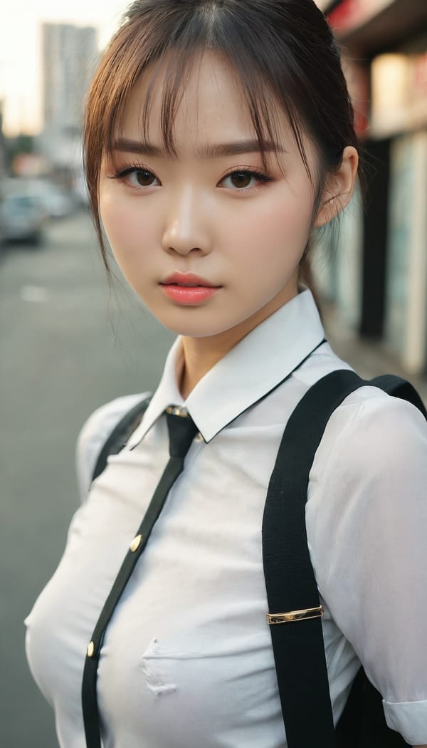 Tags: 21872187, SDXL
{"3": {"inputs": {"seed": 259758951609324, "steps": 32, "cfg": 5.62, "sampler_name": "dpmpp_2m", "scheduler": "karras", "denoise": 1.0, "model": ["27", 0], "positive": ["6", 0], "negative": ["7", 0], "latent_image": ["5", 0]}, "class_type": "KSampler"}, "4": {"inputs": {"ckpt_name": "juggernautxl.safetensors"}, "class_type": "CheckpointLoaderSimple"}, "5": {"inputs": {"width": 768, "height": 1344, "batch_size": 1}, "class_type": "EmptyLatentImage"}, "6": {"inputs": {"text": "28 year old girl, (korean:1.00), (russian:1.12), (blush:1.05), (seductive pose:1.01), (temptress:0.96), (eyelashes:1.04), (detailed face:1.01), (slim:1.09), (sexy lips:1.05), (seductive facial expression:1.13), (beautiful eyes:1.01), (idol:1.04), (double eyelids:1.10), (cute:1.00), (pale skin:0.99), (perky ass:1.03), (exposed ass:1.13), (looking back:1.14), (sexy ass:1.05), (thigh gap:1.06), (school uniform:0.96), choker, busy street, (textured skin:1.09), (film:1.07), (soft lighting:1.07), (candid cinema:1.00), (skin fuzz:1.03), (portra:1.09), (RAW:1.05), (natural looking skin:1.09), (detailed skin:1.06)", "clip": ["27", 1]}, "class_type": "CLIPTextEncode"}, "7": {"inputs": {"text": "(twisted:1.11), (bad hands:1.09), (low resolution:1.08), (worst quality:1.08), (open mouth:1.11), (watermark:1.10), (distorted:1.13)", "clip": ["27", 1]}, "class_type": "CLIPTextEncode"}, "8": {"inputs": {"samples": ["3", 0], "vae": ["4", 2]}, "class_type": "VAEDecode"}, "25": {"inputs": {"lora_name": "nudify_xl.safetensors", "strength_model": 0.19, "strength_clip": 0.03, "model": ["4", 0], "clip": ["4", 1]}, "class_type": "LoraLoader"}, "26": {"inputs": {"lora_name": "shirtlift_SDXL_v2.safetensors", "strength_model": 0.02, "strength_clip": 0.15, "model": ["25", 0], "clip": ["25", 1]}, "class_type": "LoraLoader"}, "27": {"inputs": {"lora_name": "PerfectEyesXL.safetensors", "strength_model": 0.12, "strength_clip": 0.01, "model": ["26", 0], "clip": ["26", 1]}, "class_type": "LoraLoader"}, "30": {"inputs": {"model_name": "4x_NMKD-Superscale-SP_178000_G.pth"}, "class_type": "UpscaleModelLoader"}, "31": {"inputs": {"upscale_model": ["30", 0], "image": ["8", 0]}, "class_type": "ImageUpscaleWithModel"}, "32": {"inputs": {"upscale_method": "lanczos", "scale_by": 0.5, "image": ["31", 0]}, "class_type": "ImageScaleBy"}, "33": {"inputs": {"pixels": ["32", 0], "vae": ["4", 2]}, "class_type": "VAEEncode"}, "34": {"inputs": {"seed": 259758951609324, "steps": 32, "cfg": 5.62, "sampler_name": "dpmpp_2m", "scheduler": "karras", "denoise": 0.3, "model": ["27", 0], "positive": ["6", 0], "negative": ["7", 0], "latent_image": ["33", 0]}, "class_type": "KSampler"}, "36": {"inputs": {"samples": ["34", 0], "vae": ["4", 2]}, "class_type": "VAEDecode"}, "39": {"inputs": {"filename_prefix": "comfyapi-1724832350736", "images": ["36", 0]}, "class_type": "SaveImage"}}