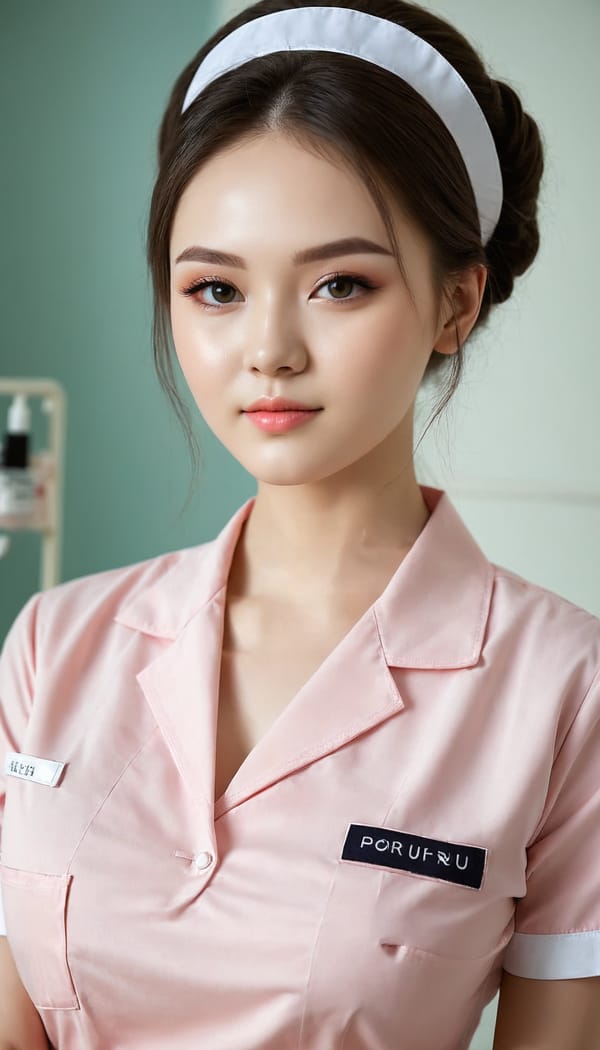 Tags: 21872187, SDXL
{"3": {"inputs": {"seed": 743607638406249, "steps": 32, "cfg": 7.29, "sampler_name": "dpmpp_2m", "scheduler": "karras", "denoise": 1.0, "model": ["27", 0], "positive": ["6", 0], "negative": ["7", 0], "latent_image": ["5", 0]}, "class_type": "KSampler"}, "4": {"inputs": {"ckpt_name": "juggernautXL_v8Rundiffusion.safetensors"}, "class_type": "CheckpointLoaderSimple"}, "5": {"inputs": {"width": 768, "height": 1344, "batch_size": 1}, "class_type": "EmptyLatentImage"}, "6": {"inputs": {"text": "20 year old girl, (ukrainian:0.99), (russian:1.07), (korean:1.09), (sexy lips:1.04), (seductive pose:1.13), (temptress:1.01), (double eyelids:1.03), (blush:1.00), (beautiful eyes:1.04), (eyelashes:1.03), (cute:1.09), (pale skin:0.96), (seductive facial expression:1.11), (idol:0.98), (slim:1.10), (detailed face:1.00), (in a seductive pose:1.06), (large perky breasts:0.95), (cleavage:0.97), (thigh gap:0.99), (nurse in uniform:1.12) working in a hospital ward, (portra:1.00), (natural looking skin:1.07), (candid cinema:1.00), (skin fuzz:1.04), (film:1.07), (detailed skin:1.06), (textured skin:1.07), (soft lighting:1.02), (RAW:1.08)", "clip": ["27", 1]}, "class_type": "CLIPTextEncode"}, "7": {"inputs": {"text": "(twisted:1.11), (open mouth:1.08), (worst quality:1.08), (bad hands:1.06), (watermark:1.10), (low resolution:1.06), (distorted:1.05)", "clip": ["27", 1]}, "class_type": "CLIPTextEncode"}, "8": {"inputs": {"samples": ["3", 0], "vae": ["4", 2]}, "class_type": "VAEDecode"}, "25": {"inputs": {"lora_name": "nudify_xl.safetensors", "strength_model": 0.2, "strength_clip": 0.22, "model": ["4", 0], "clip": ["4", 1]}, "class_type": "LoraLoader"}, "26": {"inputs": {"lora_name": "shirtlift_SDXL_v2.safetensors", "strength_model": 0.0, "strength_clip": 0.0, "model": ["25", 0], "clip": ["25", 1]}, "class_type": "LoraLoader"}, "27": {"inputs": {"lora_name": "PerfectEyesXL.safetensors", "strength_model": 0.0, "strength_clip": 0.18, "model": ["26", 0], "clip": ["26", 1]}, "class_type": "LoraLoader"}, "30": {"inputs": {"model_name": "4x_NMKD-Superscale-SP_178000_G.pth"}, "class_type": "UpscaleModelLoader"}, "31": {"inputs": {"upscale_model": ["30", 0], "image": ["8", 0]}, "class_type": "ImageUpscaleWithModel"}, "32": {"inputs": {"upscale_method": "lanczos", "scale_by": 0.5, "image": ["31", 0]}, "class_type": "ImageScaleBy"}, "33": {"inputs": {"pixels": ["32", 0], "vae": ["4", 2]}, "class_type": "VAEEncode"}, "34": {"inputs": {"seed": 743607638406249, "steps": 32, "cfg": 7.29, "sampler_name": "dpmpp_2m", "scheduler": "karras", "denoise": 0.3, "model": ["27", 0], "positive": ["6", 0], "negative": ["7", 0], "latent_image": ["33", 0]}, "class_type": "KSampler"}, "36": {"inputs": {"samples": ["34", 0], "vae": ["4", 2]}, "class_type": "VAEDecode"}, "39": {"inputs": {"filename_prefix": "comfyapi-1707624521373", "images": ["36", 0]}, "class_type": "SaveImage"}}