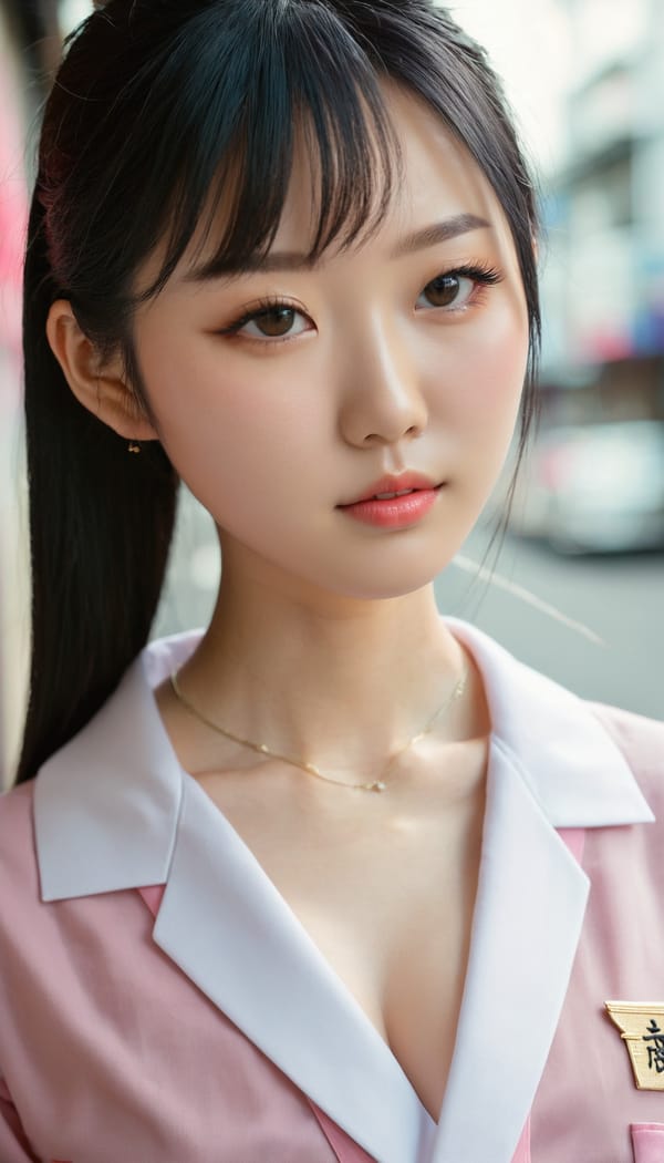 Tags: 21872187, SDXL
{"3": {"inputs": {"seed": 362511347635417, "steps": 32, "cfg": 7.65, "sampler_name": "dpmpp_2m", "scheduler": "karras", "denoise": 1.0, "model": ["27", 0], "positive": ["6", 0], "negative": ["7", 0], "latent_image": ["5", 0]}, "class_type": "KSampler"}, "4": {"inputs": {"ckpt_name": "juggernautxl.safetensors"}, "class_type": "CheckpointLoaderSimple"}, "5": {"inputs": {"width": 768, "height": 1344, "batch_size": 1}, "class_type": "EmptyLatentImage"}, "6": {"inputs": {"text": "27 year old girl, (chinese:1.00), (japanese:1.07), (slim:0.98), (pale skin:1.01), (detailed face:1.00), (seductive pose:1.08), (beautiful eyes:1.12), (temptress:1.09), (blush:0.99), (sexy lips:1.06), (seductive facial expression:1.10), (cute:1.06), (double eyelids:1.11), (eyelashes:1.05), (idol:1.05), (in a seductive pose:0.95), (large perky breasts:1.05), (cleavage:1.04), (thigh gap:0.97), (school uniform:1.09), choker, busy street, (candid cinema:1.05), (film:1.01), (RAW:1.08), (natural looking skin:1.06), (soft lighting:1.05), (skin fuzz:1.03), (detailed skin:1.01), (textured skin:1.00), (portra:1.04)", "clip": ["27", 1]}, "class_type": "CLIPTextEncode"}, "7": {"inputs": {"text": "(watermark:1.09), (open mouth:1.12), (twisted:1.14), (bad hands:1.05), (worst quality:1.14), (low resolution:1.14), (distorted:1.08)", "clip": ["27", 1]}, "class_type": "CLIPTextEncode"}, "8": {"inputs": {"samples": ["3", 0], "vae": ["4", 2]}, "class_type": "VAEDecode"}, "25": {"inputs": {"lora_name": "nudify_xl.safetensors", "strength_model": 0.16, "strength_clip": 0.29, "model": ["4", 0], "clip": ["4", 1]}, "class_type": "LoraLoader"}, "26": {"inputs": {"lora_name": "shirtlift_SDXL_v2.safetensors", "strength_model": 0.05, "strength_clip": 0.15, "model": ["25", 0], "clip": ["25", 1]}, "class_type": "LoraLoader"}, "27": {"inputs": {"lora_name": "PerfectEyesXL.safetensors", "strength_model": 0.01, "strength_clip": 0.07, "model": ["26", 0], "clip": ["26", 1]}, "class_type": "LoraLoader"}, "30": {"inputs": {"model_name": "4x_NMKD-Superscale-SP_178000_G.pth"}, "class_type": "UpscaleModelLoader"}, "31": {"inputs": {"upscale_model": ["30", 0], "image": ["8", 0]}, "class_type": "ImageUpscaleWithModel"}, "32": {"inputs": {"upscale_method": "lanczos", "scale_by": 0.5, "image": ["31", 0]}, "class_type": "ImageScaleBy"}, "33": {"inputs": {"pixels": ["32", 0], "vae": ["4", 2]}, "class_type": "VAEEncode"}, "34": {"inputs": {"seed": 362511347635417, "steps": 32, "cfg": 7.65, "sampler_name": "dpmpp_2m", "scheduler": "karras", "denoise": 0.3, "model": ["27", 0], "positive": ["6", 0], "negative": ["7", 0], "latent_image": ["33", 0]}, "class_type": "KSampler"}, "36": {"inputs": {"samples": ["34", 0], "vae": ["4", 2]}, "class_type": "VAEDecode"}, "39": {"inputs": {"filename_prefix": "comfyapi-1733727940333", "images": ["36", 0]}, "class_type": "SaveImage"}}