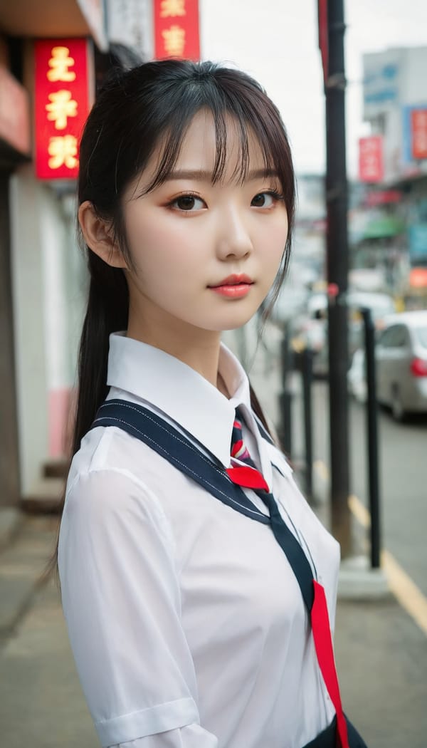 Tags: 21872187, SDXL
{"3": {"inputs": {"seed": 513369104037721, "steps": 64, "cfg": 5.88, "sampler_name": "dpmpp_2m", "scheduler": "karras", "denoise": 1.0, "model": ["27", 0], "positive": ["6", 0], "negative": ["7", 0], "latent_image": ["5", 0]}, "class_type": "KSampler"}, "4": {"inputs": {"ckpt_name": "juggernautxl.safetensors"}, "class_type": "CheckpointLoaderSimple"}, "5": {"inputs": {"width": 768, "height": 1344, "batch_size": 1}, "class_type": "EmptyLatentImage"}, "6": {"inputs": {"text": "23 year old girl, (korean:1.13), (chinese:1.10), (blush:1.01), (idol:1.01), (beautiful eyes:1.05), (seductive pose:1.05), (temptress:1.12), (slim:1.13), (seductive facial expression:1.08), (cute:1.10), (sexy lips:1.04), (detailed face:0.96), (pale skin:1.11), (double eyelids:1.09), (eyelashes:1.00), (perky ass:1.06), (exposed ass:0.96), (looking back:1.13), (sexy ass:1.12), (thigh gap:1.08), (school uniform:0.99), choker, busy street, (soft lighting:1.07), (candid cinema:1.08), (skin fuzz:1.01), (textured skin:1.02), (film:1.00), (natural looking skin:1.01), (detailed skin:1.06), (portra:1.02), (RAW:1.01)", "clip": ["27", 1]}, "class_type": "CLIPTextEncode"}, "7": {"inputs": {"text": "(open mouth:1.09), (watermark:1.12), (twisted:1.13), (low resolution:1.13), (distorted:1.08), (bad hands:1.12), (worst quality:1.09)", "clip": ["27", 1]}, "class_type": "CLIPTextEncode"}, "8": {"inputs": {"samples": ["3", 0], "vae": ["4", 2]}, "class_type": "VAEDecode"}, "25": {"inputs": {"lora_name": "nudify_xl.safetensors", "strength_model": 0.33, "strength_clip": 0.08, "model": ["4", 0], "clip": ["4", 1]}, "class_type": "LoraLoader"}, "26": {"inputs": {"lora_name": "shirtlift_SDXL_v2.safetensors", "strength_model": 0.18, "strength_clip": 0.05, "model": ["25", 0], "clip": ["25", 1]}, "class_type": "LoraLoader"}, "27": {"inputs": {"lora_name": "PerfectEyesXL.safetensors", "strength_model": 0.09, "strength_clip": 0.14, "model": ["26", 0], "clip": ["26", 1]}, "class_type": "LoraLoader"}, "30": {"inputs": {"model_name": "4x_NMKD-Superscale-SP_178000_G.pth"}, "class_type": "UpscaleModelLoader"}, "31": {"inputs": {"upscale_model": ["30", 0], "image": ["8", 0]}, "class_type": "ImageUpscaleWithModel"}, "32": {"inputs": {"upscale_method": "lanczos", "scale_by": 0.5, "image": ["31", 0]}, "class_type": "ImageScaleBy"}, "33": {"inputs": {"pixels": ["32", 0], "vae": ["4", 2]}, "class_type": "VAEEncode"}, "34": {"inputs": {"seed": 513369104037721, "steps": 64, "cfg": 5.88, "sampler_name": "dpmpp_2m", "scheduler": "karras", "denoise": 0.3, "model": ["27", 0], "positive": ["6", 0], "negative": ["7", 0], "latent_image": ["33", 0]}, "class_type": "KSampler"}, "36": {"inputs": {"samples": ["34", 0], "vae": ["4", 2]}, "class_type": "VAEDecode"}, "39": {"inputs": {"filename_prefix": "comfyapi-1731204612494", "images": ["36", 0]}, "class_type": "SaveImage"}}