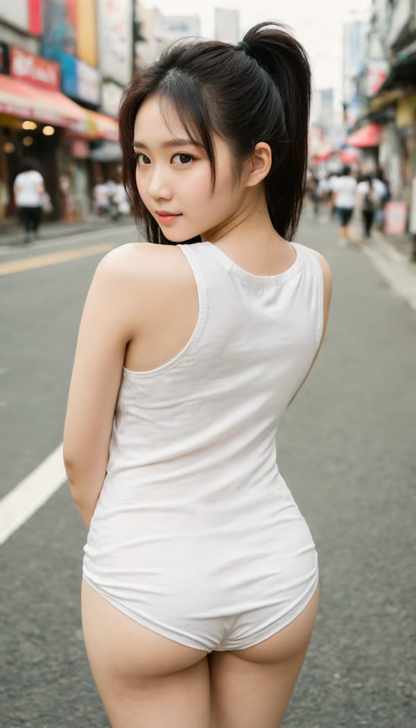 Tags: 21872187, SDXL
{"3": {"inputs": {"seed": 291813110871688, "steps": 32, "cfg": 5.26, "sampler_name": "dpmpp_2m", "scheduler": "karras", "denoise": 1.0, "model": ["27", 0], "positive": ["6", 0], "negative": ["7", 0], "latent_image": ["5", 0]}, "class_type": "KSampler"}, "4": {"inputs": {"ckpt_name": "juggernautXL_v8Rundiffusion.safetensors"}, "class_type": "CheckpointLoaderSimple"}, "5": {"inputs": {"width": 768, "height": 1344, "batch_size": 1}, "class_type": "EmptyLatentImage"}, "6": {"inputs": {"text": "26 year old girl, (japanese:0.95), (korean:1.14), (double eyelids:1.09), (eyelashes:1.14), (slim:1.13), (temptress:1.13), (idol:1.07), (beautiful eyes:1.00), (seductive pose:0.99), (seductive facial expression:1.12), (detailed face:1.07), (pale skin:0.96), (blush:0.99), (perky ass:1.12), (exposed ass:1.02), (looking back:0.98), (sexy ass:1.14), (thigh gap:1.05), (white tanktop:1.08), busy street, (film:1.02), (textured skin:1.08), (natural looking skin:1.08), (detailed skin:1.03), (candid cinema:1.06), (portra:1.01), (skin fuzz:1.06), (soft lighting:1.05), (RAW:1.03)", "clip": ["27", 1]}, "class_type": "CLIPTextEncode"}, "7": {"inputs": {"text": "(watermark:1.08), (bad hands:1.13), (open mouth:1.14), (twisted:1.08), (low resolution:1.14), (distorted:1.07), (worst quality:1.08)", "clip": ["27", 1]}, "class_type": "CLIPTextEncode"}, "8": {"inputs": {"samples": ["3", 0], "vae": ["4", 2]}, "class_type": "VAEDecode"}, "25": {"inputs": {"lora_name": "nudify_xl.safetensors", "strength_model": 0.15, "strength_clip": 0.06, "model": ["4", 0], "clip": ["4", 1]}, "class_type": "LoraLoader"}, "26": {"inputs": {"lora_name": "shirtlift_SDXL_v2.safetensors", "strength_model": 0.17, "strength_clip": 0.19, "model": ["25", 0], "clip": ["25", 1]}, "class_type": "LoraLoader"}, "27": {"inputs": {"lora_name": "PerfectEyesXL.safetensors", "strength_model": 0.18, "strength_clip": 0.01, "model": ["26", 0], "clip": ["26", 1]}, "class_type": "LoraLoader"}, "30": {"inputs": {"model_name": "4x_NMKD-Superscale-SP_178000_G.pth"}, "class_type": "UpscaleModelLoader"}, "31": {"inputs": {"upscale_model": ["30", 0], "image": ["8", 0]}, "class_type": "ImageUpscaleWithModel"}, "32": {"inputs": {"upscale_method": "lanczos", "scale_by": 0.5, "image": ["31", 0]}, "class_type": "ImageScaleBy"}, "33": {"inputs": {"pixels": ["32", 0], "vae": ["4", 2]}, "class_type": "VAEEncode"}, "34": {"inputs": {"seed": 291813110871688, "steps": 32, "cfg": 5.26, "sampler_name": "dpmpp_2m", "scheduler": "karras", "denoise": 0.3, "model": ["27", 0], "positive": ["6", 0], "negative": ["7", 0], "latent_image": ["33", 0]}, "class_type": "KSampler"}, "36": {"inputs": {"samples": ["34", 0], "vae": ["4", 2]}, "class_type": "VAEDecode"}, "39": {"inputs": {"filename_prefix": "comfyapi-1707530438521", "images": ["36", 0]}, "class_type": "SaveImage"}}