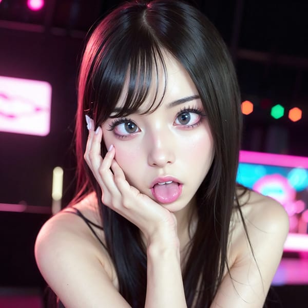 Tags: 21872187
<lora:JapaneseDollLikeness_v15:0.44>, (pole dancer:0.99), popular night club, <lora:ahegao-x-v4:0.56>, ahegao face, pleasure, extremely detailed eyes, cute, (photorealistic:0.98), sexy lips, seductive smile, double eyelids, eyelashes, perky breasts, full body portrait, RAW, best quality, sharp, hyper realistic, (long slim legs:1.18), blush, delicate and beautiful girl, solo, (stunningly attractive:1.09), (dramatic:1.07)
Negative prompt: sketches, ugly, disfigured, (worst quality:2.04)
Steps: 32, Sampler: DPM++ 2M Karras, CFG scale: 7.46, Seed: 2074764786, Size: 512x512, Model hash: fc2511737a, Model: chilloutmix_NiPrunedFp32Fix, Seed resize from: -1x-1, Denoising strength: 0.4, Version: v1.2.1, Hires upscale: 3.0, Hires steps: 32, Hires upscaler: ESRGAN_4x