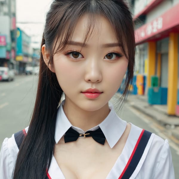 Tags: 21872187, SDXL
{"3": {"inputs": {"seed": 303974054882619, "steps": 32, "cfg": 6.62, "sampler_name": "dpmpp_2m", "scheduler": "karras", "denoise": 1.0, "model": ["27", 0], "positive": ["6", 0], "negative": ["7", 0], "latent_image": ["5", 0]}, "class_type": "KSampler"}, "4": {"inputs": {"ckpt_name": "juggernautxl.safetensors"}, "class_type": "CheckpointLoaderSimple"}, "5": {"inputs": {"width": 1024, "height": 1024, "batch_size": 1}, "class_type": "EmptyLatentImage"}, "6": {"inputs": {"text": "25 year old girl, (chinese:0.96), (korean:1.14), (ukrainian:1.13), (slim:1.06), (seductive pose:1.12), (double eyelids:1.14), (cute:0.99), (pale skin:1.03), (temptress:1.02), (seductive facial expression:1.09), (sexy lips:1.01), (beautiful eyes:1.13), (detailed face:1.00), (idol:1.09), (blush:1.06), (in a seductive pose:1.08), (large perky breasts:0.95), (cleavage:1.11), (thigh gap:1.10), (school uniform:0.99), choker, busy street, (film:1.01), (textured skin:1.06), (RAW:1.09), (portra:1.04), (skin fuzz:1.06), (candid cinema:1.01), (detailed skin:1.08), (natural looking skin:1.09), (soft lighting:1.09)", "clip": ["27", 1]}, "class_type": "CLIPTextEncode"}, "7": {"inputs": {"text": "(low resolution:1.06), (worst quality:1.09), (bad hands:1.10), (twisted:1.10), (distorted:1.13), (watermark:1.06), (open mouth:1.06)", "clip": ["27", 1]}, "class_type": "CLIPTextEncode"}, "8": {"inputs": {"samples": ["3", 0], "vae": ["4", 2]}, "class_type": "VAEDecode"}, "25": {"inputs": {"lora_name": "nudify_xl.safetensors", "strength_model": 0.18, "strength_clip": 0.12, "model": ["4", 0], "clip": ["4", 1]}, "class_type": "LoraLoader"}, "26": {"inputs": {"lora_name": "shirtlift_SDXL_v2.safetensors", "strength_model": 0.02, "strength_clip": 0.07, "model": ["25", 0], "clip": ["25", 1]}, "class_type": "LoraLoader"}, "27": {"inputs": {"lora_name": "PerfectEyesXL.safetensors", "strength_model": 0.04, "strength_clip": 0.18, "model": ["26", 0], "clip": ["26", 1]}, "class_type": "LoraLoader"}, "30": {"inputs": {"model_name": "4x_NMKD-Superscale-SP_178000_G.pth"}, "class_type": "UpscaleModelLoader"}, "31": {"inputs": {"upscale_model": ["30", 0], "image": ["8", 0]}, "class_type": "ImageUpscaleWithModel"}, "32": {"inputs": {"upscale_method": "lanczos", "scale_by": 0.5, "image": ["31", 0]}, "class_type": "ImageScaleBy"}, "33": {"inputs": {"pixels": ["32", 0], "vae": ["4", 2]}, "class_type": "VAEEncode"}, "34": {"inputs": {"seed": 303974054882619, "steps": 32, "cfg": 6.62, "sampler_name": "dpmpp_2m", "scheduler": "karras", "denoise": 0.3, "model": ["27", 0], "positive": ["6", 0], "negative": ["7", 0], "latent_image": ["33", 0]}, "class_type": "KSampler"}, "36": {"inputs": {"samples": ["34", 0], "vae": ["4", 2]}, "class_type": "VAEDecode"}, "39": {"inputs": {"filename_prefix": "comfyapi-1731737877455", "images": ["36", 0]}, "class_type": "SaveImage"}}