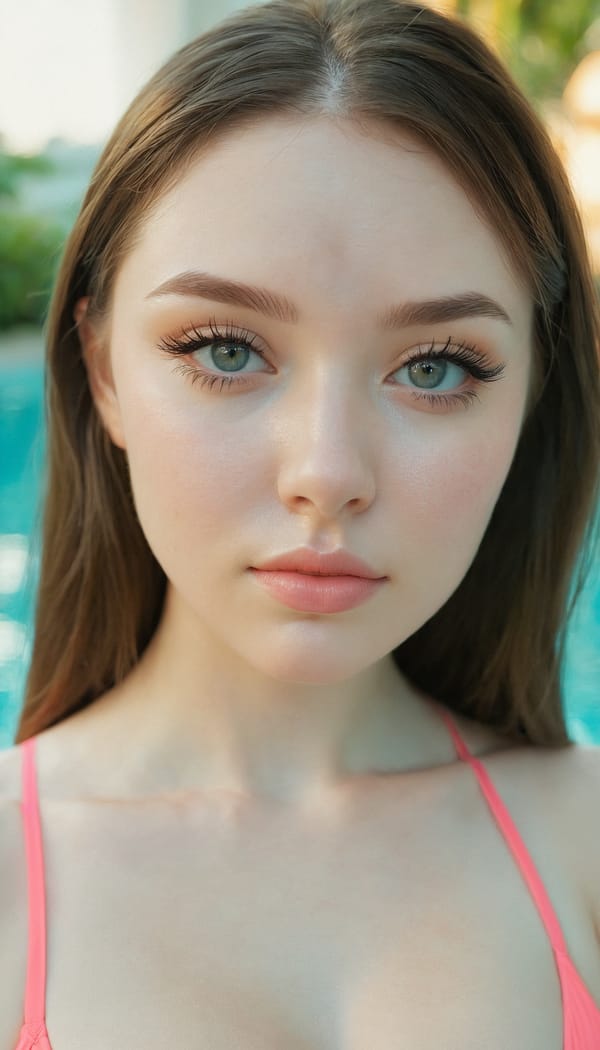 Tags: 21872187, SDXL
{"3": {"inputs": {"seed": 807561886193925, "steps": 64, "cfg": 6.25, "sampler_name": "dpmpp_2m", "scheduler": "karras", "denoise": 1.0, "model": ["27", 0], "positive": ["6", 0], "negative": ["7", 0], "latent_image": ["5", 0]}, "class_type": "KSampler"}, "4": {"inputs": {"ckpt_name": "juggernautxl.safetensors"}, "class_type": "CheckpointLoaderSimple"}, "5": {"inputs": {"width": 768, "height": 1344, "batch_size": 1}, "class_type": "EmptyLatentImage"}, "6": {"inputs": {"text": "25 year old girl, (ukrainian:1.03), (double eyelids:1.12), (pale skin:0.99), (eyelashes:1.06), (cute:1.12), (beautiful eyes:1.03), (seductive pose:1.05), (sexy lips:1.08), (blush:1.09), (idol:1.10), (seductive facial expression:1.01), (detailed face:1.14), (slim:1.05), (in a seductive pose:1.07), (large perky breasts:1.00), (cleavage:1.08), (thigh gap:0.98), (in a swimsuit:1.05) at a pool, (textured skin:1.08), (natural looking skin:1.03), (candid cinema:1.05), (film:1.00), (portra:1.06), (soft lighting:1.05), (detailed skin:1.08), (skin fuzz:1.08), (RAW:1.01)", "clip": ["27", 1]}, "class_type": "CLIPTextEncode"}, "7": {"inputs": {"text": "(distorted:1.10), (open mouth:1.13), (twisted:1.14), (low resolution:1.09), (bad hands:1.09), (watermark:1.08), (worst quality:1.07)", "clip": ["27", 1]}, "class_type": "CLIPTextEncode"}, "8": {"inputs": {"samples": ["3", 0], "vae": ["4", 2]}, "class_type": "VAEDecode"}, "25": {"inputs": {"lora_name": "nudify_xl.safetensors", "strength_model": 0.33, "strength_clip": 0.19, "model": ["4", 0], "clip": ["4", 1]}, "class_type": "LoraLoader"}, "26": {"inputs": {"lora_name": "shirtlift_SDXL_v2.safetensors", "strength_model": 0.02, "strength_clip": 0.09, "model": ["25", 0], "clip": ["25", 1]}, "class_type": "LoraLoader"}, "27": {"inputs": {"lora_name": "PerfectEyesXL.safetensors", "strength_model": 0.02, "strength_clip": 0.12, "model": ["26", 0], "clip": ["26", 1]}, "class_type": "LoraLoader"}, "30": {"inputs": {"model_name": "4x_NMKD-Superscale-SP_178000_G.pth"}, "class_type": "UpscaleModelLoader"}, "31": {"inputs": {"upscale_model": ["30", 0], "image": ["8", 0]}, "class_type": "ImageUpscaleWithModel"}, "32": {"inputs": {"upscale_method": "lanczos", "scale_by": 0.5, "image": ["31", 0]}, "class_type": "ImageScaleBy"}, "33": {"inputs": {"pixels": ["32", 0], "vae": ["4", 2]}, "class_type": "VAEEncode"}, "34": {"inputs": {"seed": 807561886193925, "steps": 64, "cfg": 6.25, "sampler_name": "dpmpp_2m", "scheduler": "karras", "denoise": 0.3, "model": ["27", 0], "positive": ["6", 0], "negative": ["7", 0], "latent_image": ["33", 0]}, "class_type": "KSampler"}, "36": {"inputs": {"samples": ["34", 0], "vae": ["4", 2]}, "class_type": "VAEDecode"}, "39": {"inputs": {"filename_prefix": "comfyapi-1713720250022", "images": ["36", 0]}, "class_type": "SaveImage"}}