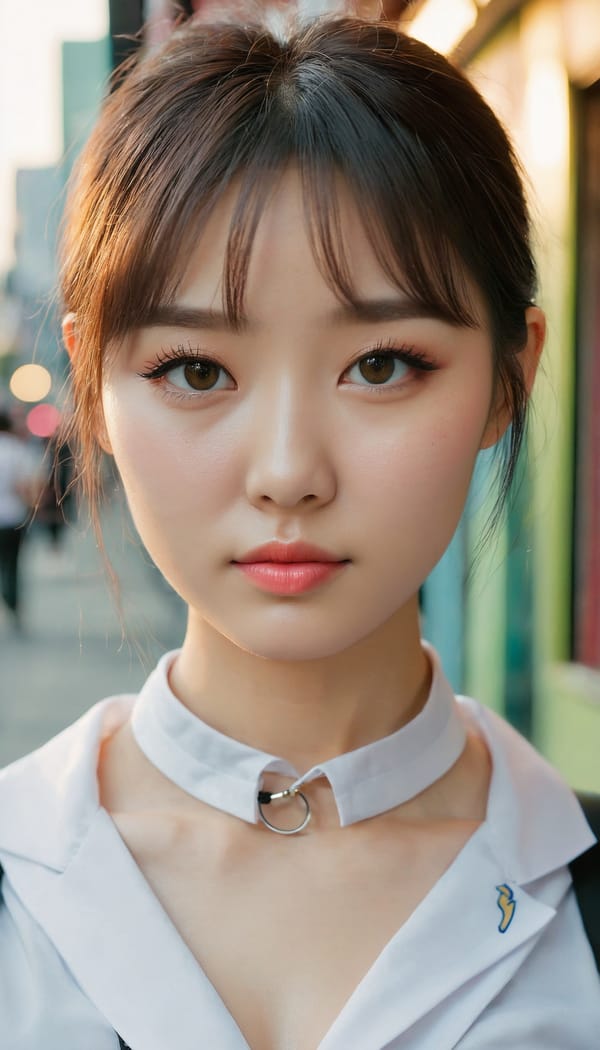 Tags: 21872187, SDXL
{"3": {"inputs": {"seed": 462085259110334, "steps": 32, "cfg": 7.24, "sampler_name": "dpmpp_2m", "scheduler": "karras", "denoise": 1.0, "model": ["27", 0], "positive": ["6", 0], "negative": ["7", 0], "latent_image": ["5", 0]}, "class_type": "KSampler"}, "4": {"inputs": {"ckpt_name": "juggernautxl.safetensors"}, "class_type": "CheckpointLoaderSimple"}, "5": {"inputs": {"width": 768, "height": 1344, "batch_size": 1}, "class_type": "EmptyLatentImage"}, "6": {"inputs": {"text": "28 year old girl, (ukrainian:1.14), (taiwanese:1.10), (seductive facial expression:1.03), (blush:0.99), (idol:0.97), (detailed face:1.00), (temptress:1.08), (cute:1.09), (slim:1.14), (pale skin:1.12), (double eyelids:1.00), (eyelashes:1.00), (sexy lips:1.11), (beautiful eyes:1.04), (in a seductive pose:1.06), (large perky breasts:1.04), (cleavage:1.07), (thigh gap:0.99), (school uniform:0.97), choker, busy street, (RAW:1.08), (film:1.01), (natural looking skin:1.09), (soft lighting:1.05), (skin fuzz:1.07), (detailed skin:1.09), (portra:1.09), (candid cinema:1.04), (textured skin:1.05)", "clip": ["27", 1]}, "class_type": "CLIPTextEncode"}, "7": {"inputs": {"text": "(distorted:1.05), (bad hands:1.09), (open mouth:1.12), (low resolution:1.05), (twisted:1.05), (watermark:1.05), (worst quality:1.07)", "clip": ["27", 1]}, "class_type": "CLIPTextEncode"}, "8": {"inputs": {"samples": ["3", 0], "vae": ["4", 2]}, "class_type": "VAEDecode"}, "25": {"inputs": {"lora_name": "nudify_xl.safetensors", "strength_model": 0.19, "strength_clip": 0.3, "model": ["4", 0], "clip": ["4", 1]}, "class_type": "LoraLoader"}, "26": {"inputs": {"lora_name": "shirtlift_SDXL_v2.safetensors", "strength_model": 0.13, "strength_clip": 0.02, "model": ["25", 0], "clip": ["25", 1]}, "class_type": "LoraLoader"}, "27": {"inputs": {"lora_name": "PerfectEyesXL.safetensors", "strength_model": 0.05, "strength_clip": 0.06, "model": ["26", 0], "clip": ["26", 1]}, "class_type": "LoraLoader"}, "30": {"inputs": {"model_name": "4x_NMKD-Superscale-SP_178000_G.pth"}, "class_type": "UpscaleModelLoader"}, "31": {"inputs": {"upscale_model": ["30", 0], "image": ["8", 0]}, "class_type": "ImageUpscaleWithModel"}, "32": {"inputs": {"upscale_method": "lanczos", "scale_by": 0.5, "image": ["31", 0]}, "class_type": "ImageScaleBy"}, "33": {"inputs": {"pixels": ["32", 0], "vae": ["4", 2]}, "class_type": "VAEEncode"}, "34": {"inputs": {"seed": 462085259110334, "steps": 32, "cfg": 7.24, "sampler_name": "dpmpp_2m", "scheduler": "karras", "denoise": 0.3, "model": ["27", 0], "positive": ["6", 0], "negative": ["7", 0], "latent_image": ["33", 0]}, "class_type": "KSampler"}, "36": {"inputs": {"samples": ["34", 0], "vae": ["4", 2]}, "class_type": "VAEDecode"}, "39": {"inputs": {"filename_prefix": "comfyapi-1724137322575", "images": ["36", 0]}, "class_type": "SaveImage"}}